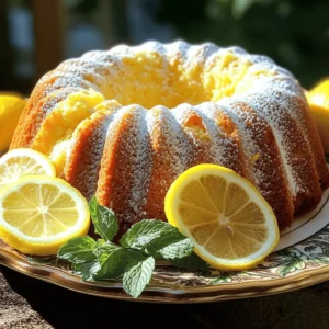 To make a great Italian lemon pound cake, you need the following: - 1 ½ cups all-purpose flour - 1 tsp baking powder - ½ tsp salt - ½ cup unsalted butter, softened - 1 cup granulated sugar - 3 large eggs - 2 tbsp lemon zest (from about 2 lemons) - 1 tsp vanilla extract - ½ cup sour cream - ¼ cup freshly squeezed lemon juice - Powdered sugar, for dusting Getting the right measurements is key. Use a dry measuring cup for flour. For butter, soften it at room temp for easy mixing. If you run out of sour cream, plain yogurt works well as a substitute. You can also swap fresh lemon juice with bottled juice in a pinch, but fresh tastes best. Using fresh ingredients makes your cake shine. Fresh lemons give the best flavor and aroma. The zest adds brightness, while fresh juice keeps the cake moist. Always check the dates on your baking powder and eggs, too. Fresh eggs whip better and create a fluffier cake. When you use fresh items, you boost taste and texture. This makes your Italian lemon pound cake truly delightful! Start by preheating your oven to 350°F (175°C). This step is key for even baking. Grease a 9x5-inch loaf pan with butter. Dust it lightly with flour or line it with parchment paper. This helps the cake come out easily after baking. In a medium bowl, measure out 1 ½ cups of all-purpose flour. Add 1 teaspoon of baking powder and ½ teaspoon of salt. Whisk these together until they blend well. This mix will help the cake rise and stay light. Set this bowl aside for later. In a large mixing bowl, take ½ cup of softened unsalted butter. Add 1 cup of granulated sugar to it. Using an electric mixer, beat these together until the mix is fluffy and light. This process usually takes about 3-5 minutes. It adds air to the batter, making the cake soft. Now, add 3 large eggs to the butter and sugar mix. Do this one at a time, mixing well after each addition. Next, stir in the 2 tablespoons of lemon zest and 1 teaspoon of vanilla extract. This adds great flavor to your cake. Take the dry mix from earlier. Begin adding it to the wet mixture in parts. Add some flour, then ½ cup of sour cream. Keep alternating between the two, starting and ending with flour. Mix just until combined. Don’t overmix; this keeps the cake tender. Pour in ¼ cup of freshly squeezed lemon juice. Gently fold this into the batter. Now, transfer the batter into your prepared loaf pan. Smooth the top with a spatula. Bake in the preheated oven for 55-65 minutes. Check with a toothpick in the center. If it comes out clean, your cake is ready! Let the cake cool in the pan for about 10 minutes. Then, transfer it to a wire rack to cool completely. For a sweet touch, dust the top with powdered sugar. For the full recipe, check the earlier section. To get the best texture, use room temperature butter and eggs. This helps the batter blend smoothly. Cream the butter and sugar well until it looks light and fluffy. This step adds air, giving the cake a nice rise. Mix the dry and wet ingredients gently. Over-mixing makes the cake dense. One common mistake is not preheating the oven. Always preheat to the right temperature. This ensures even baking. Another mistake is skipping the greasing step. If you don’t grease your pan, the cake may stick. Lastly, avoid opening the oven door too soon. This can cause the cake to sink. For a lovely presentation, serve the cake on a nice plate. Add fresh lemon slices and a mint sprig for color. If you like, drizzle a lemon glaze over the top. This adds sweetness and a zesty kick. You can also pair it with whipped cream or a scoop of vanilla ice cream. Enjoy every bite! For more details, check out the Full Recipe. {{image_2}} You can make a lemon-blueberry pound cake by adding fresh blueberries to the mix. Just fold in one cup of blueberries after combining the wet and dry ingredients. This adds a lovely burst of flavor. The sweet blueberries balance the tart lemon perfectly. This twist makes it a fun treat for breakfast or dessert. For a glazed version, make a simple lemon glaze. Mix powdered sugar with lemon juice until smooth. Drizzle the glaze over the cooled cake for a sweet and tangy finish. The glaze adds a nice shine and extra flavor. It makes your cake look even more delightful on the table. To make this cake vegan, replace the eggs with flax eggs. Combine one tablespoon of ground flaxseed with three tablespoons of water. Let it sit until it thickens. You can also swap sour cream for almond yogurt or any plant-based yogurt. These changes keep the cake moist and flavorful. You won’t miss the eggs or dairy at all! For the full recipe, check out the detailed instructions and enjoy baking! After you enjoy your Italian lemon pound cake, store leftovers for later. Wrap the cake tightly in plastic wrap or foil. This keeps it fresh and moist. You can also place it in an airtight container. Store it at room temperature if you plan to eat it within a few days. For longer storage, put it in the fridge. This helps maintain the cake's flavor and texture. Freezing your cake is a great way to keep it for longer. First, let the cake cool completely. Then, slice it if you prefer single servings. Wrap each slice in plastic wrap. Place the wrapped slices in a freezer bag or airtight container. Label the bag with the date. You can freeze the cake for up to three months. When you are ready to eat it, just thaw it overnight in the fridge. The shelf life of your Italian lemon pound cake depends on how you store it. At room temperature, it lasts about three days. In the fridge, it can stay fresh for up to a week. If you freeze it, you can enjoy it for three months. Always check for signs of spoilage, like changes in smell or texture. Enjoying your cake at its best is what matters most! You can tell the pound cake is done when a toothpick inserted in the center comes out clean. This usually takes about 55 to 65 minutes in the oven. The cake will also have a golden color on top. If the top is dark but the toothpick is still wet, bake a few more minutes. Always trust your senses; the cake should smell amazing too! While you can use bottled lemon juice, I recommend fresh juice for the best taste. Fresh lemons have bright and bold flavors. Bottled juice often lacks that zing. If you are in a hurry, the bottled juice will work in a pinch, but try fresh when you can. Italian Lemon Pound Cake has roots in Italy, where lemons grow abundantly. The cake reflects the use of simple, fresh ingredients. It is a popular dessert in Italian homes, often enjoyed with tea or coffee. The bright flavor of lemon makes it a perfect treat for any occasion. Absolutely! You can add various flavors to this cake. Try adding poppy seeds for a nice crunch. Almond extract can bring a lovely warmth. You might also enjoy mixing in blueberries or raspberries. Just remember to balance the flavors so the lemon shines through. To make your cake more moist, use sour cream and fresh lemon juice. These ingredients add richness and tang. You can also try adding an extra egg or some yogurt. Be careful not to overbake the cake, as that can dry it out. Check your cake a few minutes early to ensure it stays moist. This blog post covered the key steps to making Italian Lemon Pound Cake. We discussed ingredient lists, measurements, and the need for fresh items. You learned the step-by-step process, from preparing the loaf pan to baking. I offered tips to improve texture and shared serving ideas. Finally, I explored variations and storage methods. Baking should be fun, and now you have the tools to succeed. Enjoy your baking journey!