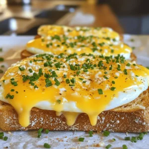 To make this tasty Air Fryer Egg and Cheese Toast, gather these simple ingredients: - Whole grain bread - Eggs - Shredded cheddar cheese - Butter - Garlic powder - Onion powder - Salt and pepper - Fresh chives (optional) Each ingredient plays a key role in creating the perfect toast. Whole grain bread gives a nice base and adds fiber. Eggs provide protein and make it filling. Shredded cheddar cheese melts beautifully on top, adding rich flavor. Butter helps the bread crisp up and adds richness. Garlic and onion powder give an extra kick. Salt and pepper enhance all the flavors. Finally, fresh chives add color and a fresh taste. For the full recipe, check out the details above. This dish is quick, easy, and satisfying! 1. Preheating the air fryer: Start by preheating your air fryer to 350°F (175°C). This step ensures even cooking and crispy bread. 2. Preparing the bread slices: Take four slices of whole grain bread. Spread a thin layer of softened butter on one side of each slice. This will help create a nice golden crust. 3. Placing ingredients in the air fryer: Place the buttered side of the bread down in the air fryer basket. You can fit two slices at a time, depending on your air fryer size. 1. Setting cooking time and temperature: Crack one egg onto each slice of bread. Season the eggs with garlic powder, onion powder, salt, and pepper. Then, sprinkle shredded cheddar cheese on top. 2. Monitoring doneness for egg yolks: Air fry the toast for 8-10 minutes. Check the eggs after 8 minutes. If you prefer runny yolks, keep an eye on them. - Garnishing options: Once done, carefully remove the toast from the air fryer using tongs. For a fresh flavor boost, garnish with finely chopped chives. - Pairing ideas: Serve your egg and cheese toast with a side of fresh fruit or a light salad. This adds color and balance to your meal. For the best egg, aim for a runny yolk. This gives a rich, creamy taste. If you prefer firmer yolks, cook them longer. The air fryer cooks fast, so start with 8 minutes. Check your eggs at this time to see if they are how you like. If not, add a minute or two more. Remember, a little patience can lead to perfect eggs. Do not forget about seasonings! Garlic powder and onion powder add great taste. You can also try paprika for a bit of heat or smoked flavor. For cheese, cheddar works well, but feel free to swap it out. Mozzarella gives a nice stretch, while feta adds a tangy kick. Use whatever you enjoy most! Proper placement in the air fryer matters. Make sure the bread slices do not touch. This helps them crisp up evenly. Also, avoid sogginess by not overloading the toppings. Less is more! Keep the toppings light and let the bread shine. Following these tips will help you create a delicious Air Fryer Egg and Cheese Toast. For more details, check the Full Recipe. {{image_2}} You can switch up the bread for your Air Fryer Egg and Cheese Toast. Sourdough is a great choice. It adds a nice tangy flavor. The crust gets crispy while the inside stays soft. If you need gluten-free options, use gluten-free bread. There are many tasty brands available now. Look for one that fits your taste. Cheese is key to this dish, but you can change it up. Mozzarella works well if you want a milder taste and a good melt. Feta cheese adds a salty kick and pairs nicely with fresh veggies. For those avoiding dairy, try dairy-free cheese. Many brands offer good melts and flavors. Just check the label for taste and texture. Adding veggies can make your toast even better. Spinach is a great choice. It wilts nicely and adds nutrients. Tomatoes can also work well. They burst with flavor when cooked. You can mix in other vegetables too. Bell peppers, onions, or mushrooms can add depth. Slice them thin so they cook well in the air fryer. Get creative with your choices! For the full recipe, check out the details above. To store your air fryer egg and cheese toast, let it cool first. Place it in an airtight container. You can keep it in the fridge for up to 3 days. If you want it to last longer, freeze it. In the freezer, it can stay fresh for up to a month. Just make sure to wrap it well in plastic wrap or foil before freezing. This helps to prevent freezer burn. When you want to enjoy your leftovers, reheating is key. The best way is to use your air fryer again. Set it to 350°F (175°C) and reheat for about 5 minutes. This keeps the toast crispy. If you don’t have an air fryer, you can use a toaster oven. Just be careful not to overheat it. You want to keep that nice texture and flavor. Enjoy your toast warm, just like the first time! It takes about 15 minutes in total. You need 5 minutes to prep. Cooking the toast takes 8 to 10 minutes in the air fryer. This timing can change based on how you like your eggs. Keep an eye on them around the 8-minute mark. Yes, you can use many types of cheese. Cheddar is great, but mozzarella works too. Try pepper jack for a spicy kick. Feta adds a nice tang, and dairy-free cheese options are available for lactose-free diets. Get creative with your choices! Some common problems include soggy bread or overcooked eggs. To avoid soggy bread, make sure to butter the bread lightly. For eggs, check them frequently. If you find them overcooked, try lowering the time or temperature next time. Adjust as needed. Yes, you can make it ahead. Prepare the bread and eggs, but do not cook right away. Store them in the fridge for up to 24 hours. When ready, just pop them in the air fryer. They will taste fresh and yummy! For the best flavor, serve right after cooking. This article detailed a simple and tasty recipe for Air Fryer Egg and Cheese Toast. We covered key ingredients like whole grain bread, eggs, and cheese. You learned step-by-step instructions for prep and cooking, plus creative variations with different breads and cheeses. Tips for perfecting your dish and storing leftovers were also shared. Try this recipe today for a quick meal that satisfies. Enjoy your delicious creation!