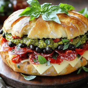 To make a great Muffuletta, you need good ingredients. Let's break them down. - Italian bread options and dimensions: Use a round loaf of Italian bread. Aim for about 10 to 12 inches in diameter. This shape helps hold all the fillings inside. - Cured meats: Mortadella and salami are must-haves. Mortadella adds a rich, smooth texture. Salami brings a nice spice. Together, they create a balanced flavor that makes each bite exciting. - Importance of the olive salad and veggie components: The olive salad is the star. It combines green and black olives, roasted red peppers, garlic, and dried oregano. This mix adds tanginess and freshness. It brightens the flavors and cuts through the richness of the meats. Don't forget to season with olive oil, salt, and black pepper. These ingredients make the sandwich feel alive! These key ingredients create the magic in a Muffuletta. You can find the Full Recipe to guide you through the steps of making this delightful sandwich. To start, we want a rich, flavorful olive spread. First, take a medium bowl. In it, mix together: - 1 cup green olives, pitted and chopped - 1 cup black olives, pitted and chopped - 1/2 cup roasted red peppers, chopped - 2 cloves garlic, minced - 1 teaspoon dried oregano - 1/2 cup olive oil Stir all these ingredients well. This mix should be tangy and fresh. Add salt and black pepper to taste. If you like a bolder flavor, try adding capers or a splash of vinegar. Let it sit for a few minutes. This helps the flavors blend. Now, let’s get to the bread. Use a round loaf of Italian bread. Cut the bread in half horizontally. You want a top and bottom half. Next, hollow out some bread from the inside. This step makes room for all the tasty fillings. Spread half of the olive mixture on the bottom half of the bread. This will soak into the bread, adding flavor. Then, layer the meats and cheese: - 8 ounces mortadella, sliced - 8 ounces salami, sliced - 8 ounces provolone cheese, sliced After the cheese, add the rest of the olive mixture on top. This builds great flavor and texture. Pressing the sandwich is key. Take the top half of the bread and place it back on. Gently push down to compress the sandwich. This helps meld the flavors together. Wrap your sandwich tightly in plastic wrap. To enhance the pressing, put a heavy object on top. A cast-iron skillet works great! Leave it for 30 minutes to an hour. Once pressed, unwrap the sandwich. Slice it into wedges or quarters for serving. For a nice touch, arrange the wedges on a platter. Garnish with fresh basil leaves. Serve with pickles or a light salad. This gives you a complete meal. Enjoy your Muffuletta! For the full recipe, check out Muffuletta Madness. To elevate your Muffuletta, consider adding some extra herbs. Fresh parsley or thyme can add a bright touch. You can also sprinkle in some crushed red pepper for a little heat. Letting the sandwich rest is key. After you assemble it, wrap it tightly. Place a heavy object on top for at least 30 minutes. This helps the flavors blend and makes each bite more tasty. One big mistake is overstuffing the sandwich. Too much filling can make it hard to eat. Aim for a nice balance with your meats, cheese, and olive spread. To prevent sogginess, avoid adding too much olive oil in your spread. Use just enough to coat the olives and peppers. Also, hollow out some bread from the inside to hold the filling without making it wet. {{image_2}} You can change the Muffuletta to fit your needs. For a vegetarian Muffuletta, skip the meats. Use more roasted red peppers and add marinated artichokes. You can also swap in different cheeses. Goat cheese adds a nice tang. Regions have their own spin on the Muffuletta. In New Orleans, they often add pickled vegetables. In Sicily, they might use different meats or local cheeses. Each twist makes the sandwich unique and tasty. Pair your Muffuletta with sides for a full meal. Pickles add crunch and tang. A light salad with vinaigrette complements the flavors well. For drinks, try a cold iced tea or sparkling water. If you have leftovers, get creative! Use the Muffuletta in a pasta salad or a savory dip. You can also slice it into smaller pieces for easy snacks. Enjoy the flavors in new ways! To keep your Muffuletta fresh, wrap it tightly in plastic wrap. This helps lock in moisture and flavor. You can also use aluminum foil for an extra layer of protection. Place it in the fridge to maintain its taste. If stored correctly, Muffuletta can last for up to three days. Just remember to check for any signs of spoilage before enjoying it again. When reheating your Muffuletta, the oven is the best choice. Preheat it to 350°F. Wrap the sandwich in foil to keep it moist. Heat for about 10-15 minutes, or until warm. You can also use a skillet over medium heat. Just flip it a few times to avoid burning. Enjoy leftover Muffuletta within three days for the best flavor. If you want the freshest taste, making a new sandwich is always a great idea. The Muffuletta sandwich comes from New Orleans. It has roots in Italian culture. Italian immigrants brought this sandwich to the city in the early 1900s. It features a mix of flavors from Italy and New Orleans. The round bread is key, as it can hold a lot of filling. The olive salad gives it a unique twist. This sandwich became popular for its bold taste and hearty size. It is now a staple in many delis and restaurants. Yes, you can make Muffuletta in advance. The flavors improve when the sandwich sits. Wrap it tightly in plastic wrap after assembling. Press it down with a heavy object. This helps meld the flavors. I recommend making it at least 30 minutes before serving. For the best taste, let it sit overnight in the fridge. This way, you'll enjoy a more flavorful bite. The best bread for Muffuletta is a round Italian loaf. It should be about 10 to 12 inches wide. This size allows for ample filling. The crust should be firm, and the inside soft. This balance keeps the sandwich from getting soggy. You can also use focaccia or ciabatta. Just ensure it is sturdy enough to hold all the tasty layers. For the complete Muffuletta Madness recipe, check out the full recipe. The Muffuletta sandwich comes alive with bold flavors and simple steps. We covered key ingredients like Italian bread, cured meats, and the tangy olive salad. Following the step-by-step guide helps you prepare, assemble, and serve a perfect Muffuletta. Remember to explore variations that suit your taste and follow tips to avoid mistakes. Store leftovers wisely to enjoy later. Experiment with flavors and enjoy this delicious treat anytime. The Muffuletta is more than a sandwich; it’s a celebration of taste and tradition.