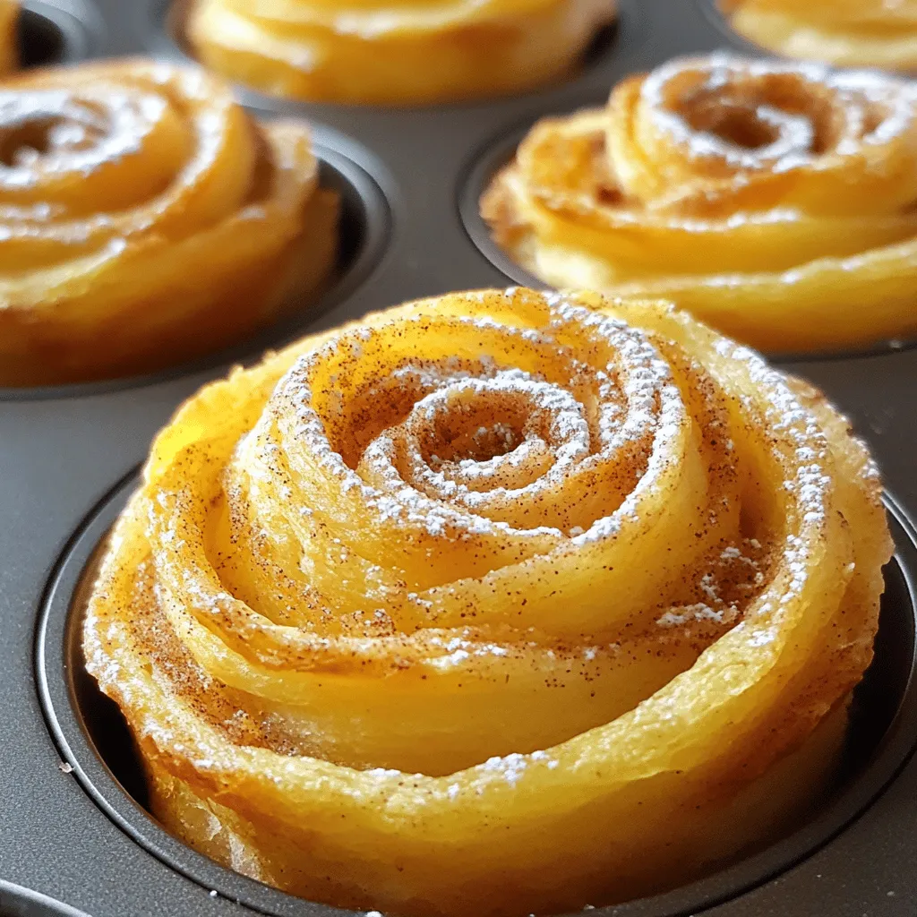 Here’s what you need to make delicious cruffins. Gather these simple items before you start: - 2 cups all-purpose flour - 1/4 cup granulated sugar - 1 packet (2 1/4 teaspoons) instant yeast - 1/2 teaspoon salt - 1/2 cup whole milk, warmed - 1/4 cup unsalted butter, melted - 1 large egg - 1/2 teaspoon vanilla extract - 1/4 cup brown sugar (for filling) - 1 tablespoon ground cinnamon (for filling) - 1/2 cup unsalted butter, softened (for spreading) - Powdered sugar for dusting (optional) These ingredients blend together to create a soft dough and a sweet filling. The combination of brown sugar and cinnamon gives cruffins their signature taste. The warm milk helps activate the yeast, while melted butter adds richness. Don't forget to have a bit of powdered sugar ready for a lovely finish! For the full recipe, check the details above. To start, you need to combine three key ingredients. In a medium bowl, add the warmed milk, melted butter, and granulated sugar. Stir this mixture well until the sugar dissolves completely. This step helps to create a sweet base for your cruffins. In another bowl, mix together the flour, instant yeast, and salt. Make sure these dry ingredients are blended well. Once combined, you will gradually add the wet mixture from the first bowl. This method ensures the yeast activates properly. Next, it's time to knead the dough. Transfer the combined mixture onto a floured surface. Knead it for about 5 to 7 minutes until the dough feels smooth and elastic. This process is vital, as it develops the gluten structure which gives the cruffins their delightful texture. After kneading, cover the dough with a clean cloth. Place it in a warm area and let it rise until it doubles in size, which usually takes about one hour. The warmth helps the yeast work its magic, making your cruffins light and fluffy. Once the dough has risen, roll it out on a floured surface into a rectangle about 1/4 inch thick. Spread the softened butter evenly over the surface. This adds richness and flavor to every bite. Now, mix brown sugar and cinnamon in a small bowl. Sprinkle this mixture evenly across the buttered dough. This step is crucial because it adds a sweet and spicy layer to your cruffins. Next, fold the dough into thirds, similar to folding a letter. Roll it out again into a rectangle and repeat the butter, brown sugar, and cinnamon process. This layering creates the flaky texture that makes cruffins special. Now, cut the folded dough into rectangles, about 3x4 inches. Take each rectangle and roll it tightly from the short edge to form a log. This step shapes your cruffins and builds their unique spiraled look. Place each cruffin log into a greased muffin tin, spiraling the dough up to fill each cup. This method ensures even baking and a beautiful shape. Allow the cruffins to rise again for about 30 minutes until they become puffy. While they rise, preheat your oven to 375°F (190°C). This temperature is perfect for getting that golden-brown crust. Bake the cruffins for 20 to 25 minutes or until they look delightfully golden. Let them cool slightly before dusting with powdered sugar, if desired. Enjoy your delicious cruffins! For the full recipe, check out the detailed instructions above. Kneading is key to getting the right texture. It helps develop gluten, giving cruffins their flaky layers. I knead the dough for about 5-7 minutes until it feels smooth and elastic. It should spring back when pressed. Next, rising is crucial. I find a warm spot helps the dough double in size. If it's too cold, the yeast won't work well. I often turn my oven on low for a few minutes, then turn it off. This creates a cozy spot for rising. For the perfect golden-brown color, watch your oven closely. I bake my cruffins at 375°F (190°C) for 20-25 minutes. The tops should look rich and toasty. If they brown too quickly, I cover them with foil. After baking, cooling time is important. I let them rest in the tin for about 5 minutes. Then, I move them to a wire rack. This keeps them from getting soggy. Cruffins pair well with coffee or tea. They also taste great with fruit spreads or cream cheese. I love serving them warm with a light dusting of powdered sugar. For special occasions, I arrange them on a beautiful platter. A sprinkle of berries or mint leaves adds a nice touch. Presentation matters, and these treats deserve it! For the full recipe, check out the [Full Recipe]. {{image_2}} You can fill cruffins with many tasty treats. Try chocolate chips for a sweet twist. Fruit preserves, like raspberry or apricot, add a fresh burst of flavor. For a unique touch, use lemon curd or peanut butter. If you're in the mood for something savory, consider cheese and herbs. A mix of goat cheese and sun-dried tomatoes works great. You can also try spinach and feta for a Mediterranean vibe. Each filling brings new joys to the cruffin experience. If you need gluten-free cruffins, use gluten-free flour blends. They work well in this recipe. You might need to adjust the liquid a bit. For vegan cruffins, replace the egg with a flaxseed mixture. Mix one tablespoon of flaxseed meal with three tablespoons of water and let it sit for five minutes. Use almond milk instead of whole milk. Swap butter for coconut oil or vegan margarine. These adjustments keep the cruffins tasty while catering to your needs. Cruffins have made waves around the globe, inspiring different styles. In Australia, bakers add local flavors like Vegemite or Tim Tams. In France, pastry chefs often fill cruffins with rich creams or custards. This makes them more like classic pastries. In contrast, traditional pastries like croissants focus on buttery layers without fillings. Cruffins combine the best of both worlds. They keep the flaky layers while adding delicious fillings. This fusion of styles makes cruffins a delightful treat to explore. For the full recipe, check out the Delicious Cruffins section! To keep your cruffins fresh, store them in an airtight container. This method helps to lock in moisture and flavor. If you want to keep them even longer, wrap them in plastic wrap and then place them in a container. - Recommended storage times: - At room temperature: 1-2 days - In the fridge: up to 5 days - In the freezer: up to 3 months For the best results, reheat cruffins in the oven. This method helps them regain their flaky texture. Preheat your oven to 350°F (175°C). Place cruffins on a baking sheet and heat for about 10 minutes. - Tips for enjoying cruffins later: - You can also use a toaster oven for quick reheating. - If you want a warm treat, try microwaving for 10-15 seconds. But be careful, as this may make them a bit chewy. Enjoy your cruffins warm, and don't forget to check out the Full Recipe for more tips and details! Cruffins are a delightful mix of croissants and muffins. They have flaky layers like croissants but are shaped like muffins. This tasty pastry comes from San Francisco. The idea is to take a classic croissant dough, roll it up, and bake it in a muffin tin. This method gives cruffins their unique shape and texture. You can fill them with sweet or savory fillings, making them very versatile. Yes, you can freeze cruffins! To freeze, let them cool completely. Wrap each cruffin tightly in plastic wrap. Place them in a freezer bag or container. They can stay good for up to three months. When you want to eat them, simply thaw on the counter. Reheat in the oven at 350°F (175°C) for about 10 minutes. This helps them regain their flaky texture. Serve cruffins warm for the best flavor. You can dust them with powdered sugar for a sweet touch. They pair well with coffee or tea. For a fun twist, try adding a scoop of ice cream or fresh fruit on top. You can also spread a bit of butter or jam inside for extra flavor. Absolutely! You can prepare the dough a day in advance. After kneading, cover it and place it in the fridge overnight. In the morning, you can shape and bake them. Just remember to let them rise before baking. This makes breakfast easy and yummy! You can find great cruffins at local bakeries or cafes. Look for places known for their pastries. Some popular spots may include artisanal bakeries or coffee shops. If you're in San Francisco, try the original place where cruffins were born. Many bakeries now offer unique flavors, so keep an eye out for exciting options! For a homemade treat, check out the Full Recipe to create your own cruffins at home. Making cruffins is fun and rewarding. We covered every step, from the ingredients to baking tips. You can create a delicious treat by following this guide. Remember to knead well for texture and let the dough rise fully. Enjoy experimenting with fillings and serving ideas to impress your friends. Whether you choose sweet or savory, cruffins are sure to please. Keep them fresh by storing correctly and reheating them right. Dive in and enjoy your cruffin-making adventure!
