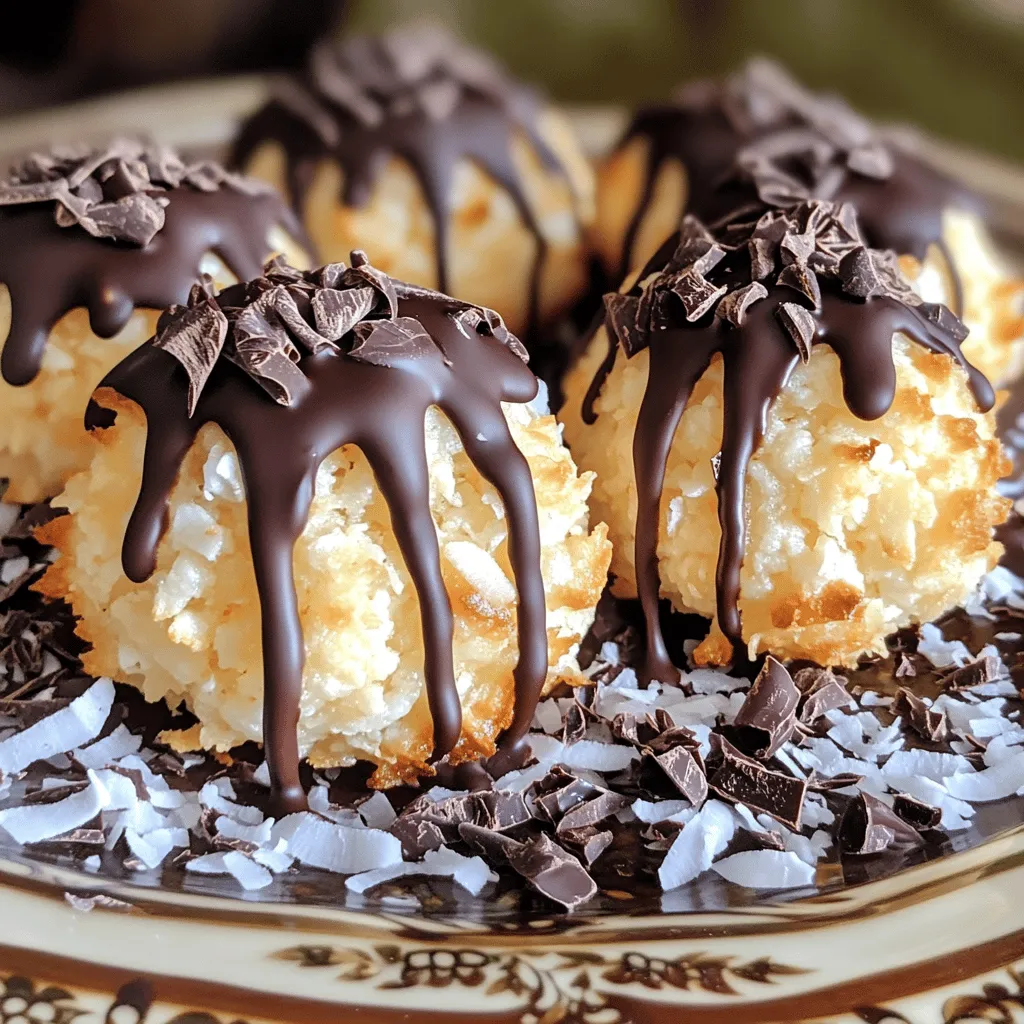 Coconut Macaroons with Dark Chocolate Delightful Treat