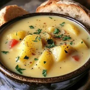 To make this warm and tasty Cajun potato soup, gather these key ingredients: - 4 medium Yukon gold potatoes, peeled and diced - 1 medium onion, finely chopped - 2 cloves garlic, minced - 1 bell pepper (red or green), diced - 2 celery stalks, chopped - 4 cups vegetable broth - 1 cup heavy cream (or coconut milk for a dairy-free option) - 2 tablespoons Cajun seasoning - 1 teaspoon smoked paprika - Salt and pepper to taste - 2 tablespoons olive oil - Fresh parsley for garnish These ingredients work together to create a rich and creamy soup. The Yukon gold potatoes give a nice texture, while the Cajun seasoning adds a kick of flavor. You can play with flavors by adding some optional ingredients. Consider these: - 1 cup corn (fresh or frozen) for sweetness - Chopped green onions for a fresh bite - Cooked bacon bits for a smoky crunch - A splash of hot sauce for added heat These extras can take your soup from good to great. They add different layers of taste and texture. Sometimes, you may need to swap ingredients. Here are some ideas: - Use sweet potatoes instead of Yukon gold for a sweeter flavor. - Swap heavy cream with coconut milk for a lighter option. - If you're out of Cajun seasoning, mix paprika, cayenne pepper, and black pepper. These substitutions keep the soup delicious while accommodating your pantry and dietary needs. If you're ready to make this soup, check out the Full Recipe for all the steps and tips! To start, gather your ingredients. This soup uses simple things you can find easily. Heat 2 tablespoons of olive oil in a large pot on medium heat. Add the chopped onion, garlic, bell pepper, and celery. Sauté these veggies for about 5-7 minutes. They should soften and smell great. Next, stir in the diced Yukon gold potatoes. Add 2 tablespoons of Cajun seasoning and 1 teaspoon of smoked paprika. This step brings out bold flavors. Cook for an extra 2 minutes to toast the spices. Now, pour in 4 cups of vegetable broth. Bring the mix to a boil. Once it boils, lower the heat and let it simmer. This should take about 20-25 minutes. You’ll know it’s ready when the potatoes are fork-tender. Sautéing is key to building flavor. Make sure not to rush this step. If you cook on too high heat, the veggies can burn. Stir often to ensure even cooking. You want them soft and sweet, not brown. If you want more flavor, try adding a pinch of salt when sautéing. This helps draw out the moisture and flavor from the vegetables. For a smooth soup, use an immersion blender. Blend until it’s silky and creamy. If you like some texture, save a few potato chunks. Stir them back in after blending. This gives the soup a nice bite. After blending, add 1 cup of heavy cream or coconut milk. Heat gently for 5 minutes. Adjust the seasoning with salt and pepper to your taste. For the full recipe, you can check the detailed steps and measurements. Enjoy making this delicious Cajun potato soup! To boost the Cajun flavor, use fresh spices. Fresh herbs like thyme and oregano add depth. You can also try adding a splash of hot sauce for extra heat. A squeeze of lemon juice brightens the dish too. Remember, let the spices toast in oil before adding liquid. This step unlocks their full flavor. One common mistake is not seasoning enough. Always taste as you cook. If the soup lacks flavor, try adding more Cajun seasoning or salt. Another mistake is overcooking the potatoes. They should be fork-tender but not mushy. Lastly, don't skip the blending step. A smooth texture makes the soup creamy and delightful. Serve the soup hot in bowls. Garnish with fresh parsley for color and taste. A sprinkle of extra Cajun seasoning on top looks pretty and adds flavor. Pair it with crusty bread for dipping. You can also offer a side salad for a complete meal. For a fun touch, serve in bread bowls for a unique twist. Enjoy every warm, tasty bite! {{image_2}} You can make Cajun potato soup healthier with simple changes. Use less cream or swap it for low-fat milk. Instead of Yukon gold potatoes, try sweet potatoes for added nutrients. You can also add more vegetables like kale or spinach. These greens boost fiber and vitamins. A squeeze of lemon can brighten the flavors without extra calories. For a gluten-free version, use gluten-free broth. Most vegetable broths are already gluten-free, so check the label. To make it dairy-free, coconut milk is a great choice. It adds creaminess and a hint of sweetness. Almond milk can also work, but it may not be as rich. Always ensure your Cajun seasoning is gluten-free as well. You can add protein to your Cajun potato soup for a heartier dish. Cooked chicken, diced sausage, or even beans make great options. If using chicken, add it after sautéing the veggies. For sausage, brown it first for extra flavor. If you prefer beans, canned chickpeas or kidney beans are quick and easy. This makes the soup filling and boosts the flavor. Check the [Full Recipe] for details on how to mix in these proteins! After you finish making your Cajun Potato Soup, let it cool first. Cooling helps keep the soup fresh. Transfer it to a shallow container. This allows it to cool faster. Cover the container once it’s cool. Store it in the fridge. The soup will stay good for about three to five days. If you want to save some soup for later, freezing is a great choice. First, let the soup cool completely. Then, pour it into freezer-safe containers. Leave some space at the top for expansion. Label the containers with the date. You can freeze it for up to three months. When you’re ready to eat, thaw it in the fridge overnight. To enjoy your soup again, reheat it slowly. Use a pot over low heat. Stir often to warm it evenly. If the soup seems thick, add a splash of broth or water. Heat until it is nice and hot. This will help keep all the flavors just right. For extra taste, consider adding a sprinkle of Cajun seasoning before serving. To make your soup spicier, add more Cajun seasoning. You can also toss in chopped jalapeños or cayenne pepper. Start with a small amount, then taste and adjust. You can also use spicy sausage for a tasty kick. Yes, you can make this soup ahead of time. Just follow the recipe, let it cool, and store it in the fridge. It will taste even better the next day! Reheat it on the stove and add a splash of cream for extra flavor. You can serve it with crusty bread or cornbread for dipping. A fresh salad also pairs well with the soup. For a heartier meal, try adding grilled chicken or sausage on the side. The soup works great for lunch or a cozy dinner. For the full recipe, check out the details above! Cajun Potato Soup is tasty and easy to make. We discussed essential ingredients and how to enhance flavor. I shared cooking tips and common mistakes to avoid. You learned about healthy versions and storage methods. Make this soup your own by adding different proteins or spices. Enjoy the warmth and cheer it brings. With these tips and tricks, you will create a bowl of comfort. Share it with family and friends, and savor every bite!