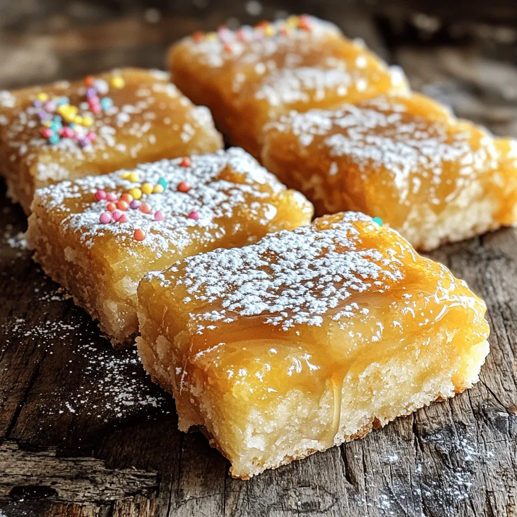 To make these tasty maple donut bars, you need a few key items: - 1 ½ cups all-purpose flour - 1 tsp baking powder - ½ tsp baking soda - ½ tsp salt - ½ tsp ground cinnamon - ¼ tsp ground nutmeg - ½ cup unsalted butter, softened - ½ cup brown sugar, packed - ½ cup granulated sugar - 2 large eggs - ½ cup buttermilk - 1 tsp pure vanilla extract - ½ cup maple syrup (plus extra for drizzling) - 1 cup powdered sugar (for glaze) These ingredients work together to create soft, fluffy bars with a rich maple flavor. The spices add warmth and depth. Using both brown and granulated sugar gives the bars the perfect balance of sweetness. You can make your maple donut bars even better with some fun toppings: - Additional maple syrup for drizzling - Nuts or sprinkles Drizzling more maple syrup adds extra sweetness and a lovely shine. You can also top them with chopped nuts for crunch or colorful sprinkles for a festive touch. Play around with these options to make your bars unique! For the full recipe, check out the detailed instructions. 1. First, preheat your oven to 350°F (175°C). This step is key for even baking. 2. Next, grease and line an 8x8 inch baking pan with parchment paper. Leave some overhang for easy lifting. 3. In a mixing bowl, whisk together the dry ingredients. This includes flour, baking powder, baking soda, salt, cinnamon, and nutmeg. Mix until well combined. 1. In a large bowl, cream the softened butter with brown and granulated sugars. Use an electric mixer on medium speed. Mix for about 3-4 minutes until it looks light and fluffy. 2. Next, add the eggs one at a time to the butter mixture. Mix well after each egg. Then, add buttermilk and vanilla extract. Stir until everything is combined. 3. Gradually add the dry ingredients to the wet mix. Keep the mixer on low speed and mix until just combined. Be careful not to overmix; this keeps the bars light. 1. Now, pour the batter into your prepared baking pan. Spread it evenly with a spatula. Bake for 25-30 minutes. Check if a toothpick comes out clean to know when it's done. 2. After baking, let the bars cool in the pan for about 10 minutes. Then, transfer them to a wire rack to cool completely. 3. For the glaze, mix powdered sugar and maple syrup in a small bowl. Stir until smooth. Adjust the thickness by adding more syrup or sugar if needed. 4. Drizzle the glaze over the cooled bars. You can use a spoon or a piping bag for a pretty finish. If you like, add chopped nuts or sprinkles for extra flair. 5. Finally, cut the bars into pieces and enjoy this tasty treat! For the full recipe, refer back to the section above. - Ingredient temperature matters. Use room temperature butter and eggs. It helps your batter mix well and bake evenly. Cold ingredients can lead to dense bars. - Avoid overmixing. Once you combine wet and dry ingredients, mix just until smooth. Overmixing can make your bars tough. You want them soft and fluffy. - Adjust glaze thickness. For a thicker glaze, use more powdered sugar. For a thinner glaze, add more maple syrup. Aim for a nice drizzle over your bars. - Add decorative elements. Chopped nuts or colorful sprinkles can make your bars pop. They add texture and fun. Use your favorite toppings to make them yours. You can find the full recipe for these delightful Maple Donut Bars above. Enjoy creating your sweet treats! {{image_2}} You can make maple donut bars even more fun by adding new flavors. Here are two tasty ideas: - Chocolate maple donut bars: To make these, add cocoa powder to the batter. Use 1/3 cup of unsweetened cocoa powder. This gives your bars a rich, chocolatey taste. Top with a chocolate glaze for a double treat. - Spiced maple bars: For a warm twist, add more spices like ginger or allspice. You can use 1/4 teaspoon of each spice. This will give your bars a cozy flavor, perfect for chilly days. If you have dietary needs, you can still enjoy these tasty bars. Here are some easy swaps: - Gluten-free maple donut bars: Use gluten-free all-purpose flour instead of regular flour. Make sure your baking powder is gluten-free too. This way, everyone can enjoy them. - Vegan maple donut bars: To make these vegan, replace the eggs with flax eggs. Mix one tablespoon of ground flaxseed with three tablespoons of water for each egg. Use plant-based butter and non-dairy milk instead of buttermilk. These swaps keep the bars soft and moist. Explore these variations to find your favorite way to enjoy maple donut bars! For the full recipe, check out the [Full Recipe]. To keep your maple donut bars fresh, store them at room temperature. Place them in an airtight container. This method works well for about 3-4 days. You can also use parchment paper between layers to prevent sticking. If you want longer freshness, refrigeration is the way to go. Just remember, chilling can change the texture slightly. Wrap the bars tightly in plastic wrap or foil before placing them in the fridge. They should last for about a week this way. Freezing is a great option if you want to enjoy your maple donut bars later. Cut them into individual bars first. Then, wrap each bar tightly in plastic wrap. Place the wrapped bars in a freezer-safe bag or container. They can stay frozen for up to three months. When you're ready to eat, just take a bar out and let it thaw at room temperature. If you prefer a warm treat, you can also reheat them in the microwave for about 15-20 seconds. Enjoy your tasty bars anytime! How long do homemade maple donut bars last? Homemade maple donut bars stay fresh for about 3 to 5 days. Store them in an airtight container at room temperature. This keeps them moist and tasty. If you see any signs of spoilage, it’s best to toss them. Can I use a different type of flour? Yes, you can use other flours. For a gluten-free option, try almond flour or a gluten-free blend. Keep in mind that the texture may change a bit. You might need to adjust the liquid in the recipe too. What can I substitute for buttermilk? You can replace buttermilk with regular milk. Just add one tablespoon of vinegar or lemon juice to the milk and let it sit for 5 minutes. This makes a quick buttermilk substitute. You can also use yogurt or sour cream mixed with water. For the complete recipe, check out the Full Recipe. In summary, we explored how to make delicious maple donut bars. I shared key ingredients, from flour to eggs. You learned step-by-step instructions for mixing and baking. I offered tips for perfect bars and glazing. Plus, we covered fun variations and how to store them. Enjoy trying the recipes and make them your own. Remember, baking is about experimenting and having fun. You’ll create a treat everyone will love!