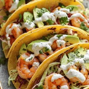 To make shrimp tacos, gather these main ingredients: - 1 lb shrimp, peeled and deveined - 1 teaspoon chili powder - 1 teaspoon cumin - 1 teaspoon garlic powder - 1 tablespoon olive oil - Salt and pepper to taste - 8 small corn tortillas - 1 cup shredded cabbage - 1 avocado, sliced - Fresh cilantro, for garnish These ingredients form a tasty base for your tacos. The shrimp brings a sweet flavor, while spices add warmth. Corn tortillas hold everything together and give a nice crunch. The sauce is key to these tacos. For it, you’ll need: - 1/2 cup Greek yogurt - 2 tablespoons mayonnaise - 1 tablespoon lime juice - 1 teaspoon honey - 1 clove garlic, minced - 1/2 teaspoon sriracha (adjust to taste) - Salt to taste This sauce is creamy and zesty. Greek yogurt adds a healthy twist, while lime juice brightens the flavor. Adjust the sriracha for your spice level. You can make this sauce ahead of time for easy taco prep. To make your shrimp tacos even better, try these toppings: - Extra lime wedges - Crumbled queso fresco - Diced red onion - Sliced jalapeños These toppings add freshness and zest to your tacos. The lime gives a burst of flavor, and queso fresco adds a nice creaminess. Use what you like best to customize your meal. For the full recipe, check out the complete guide. Start by making the sauce. In a small bowl, combine 1/2 cup of Greek yogurt and 2 tablespoons of mayonnaise. Add 1 tablespoon of lime juice and 1 teaspoon of honey. Then, add 1 minced garlic clove and 1/2 teaspoon of sriracha. Mix everything well. Taste the sauce and add more sriracha if you like it spicier. Set the sauce aside for now. This sauce gives the tacos a tasty kick! Next, we focus on the shrimp. Take 1 pound of peeled and deveined shrimp. In a bowl, mix the shrimp with 1 teaspoon of chili powder, 1 teaspoon of cumin, and 1 teaspoon of garlic powder. Drizzle in 1 tablespoon of olive oil. Add salt and pepper to taste. Toss everything together until all the shrimp are coated with the spices. This step is key to making the shrimp flavorful. Now, we will cook the shrimp. Heat a skillet over medium-high heat. Once hot, add the seasoned shrimp to the pan. Cook them for about 2-3 minutes on each side. The shrimp should turn pink and opaque when they are done. Once cooked, remove them from the heat. Perfectly cooked shrimp are juicy and full of flavor! Finally, let's warm the tortillas. Use another dry skillet and heat it over medium heat. Place 8 small corn tortillas in the pan. Warm each tortilla for about 30 seconds on each side. They should become soft and pliable. Warming the tortillas makes them easier to fold and adds a nice touch to the tacos. Now that you have the shrimp and sauce ready, you can check out the Full Recipe to assemble your tacos! To make the sauce pop, use fresh lime juice. It brightens the taste. I often add zest from the lime for extra zing. You can also play with the sriracha level. If you want it spicier, add more. For a milder sauce, just use less. Mixing in fresh herbs like cilantro adds a nice touch too. For the best shrimp, heat your skillet well. A hot pan helps the shrimp cook fast. This keeps them juicy. Cook the shrimp for just 2-3 minutes on each side. Look for a pink color and opaque look. Overcooked shrimp can become tough and rubbery, so keep an eye on them. When you assemble your tacos, layer with care. Start with shredded cabbage for crunch. Next, add your perfectly cooked shrimp. Then, place avocado slices for creaminess. Drizzle the sauce generously on top. Finally, sprinkle fresh cilantro to brighten the dish. Use warm tortillas to hold everything together. This way, your shrimp tacos will not fall apart. For more details, check the full recipe. {{image_2}} If you want to change things up, try other proteins. Chicken works well in tacos. Just season it like the shrimp. Fish also makes a great choice. Use flaky white fish, like tilapia or cod. For a meatier option, try beef or pork. Just remember to cook them until they are fully done. You can still enjoy tacos without meat. Use grilled veggies as your main filling. Bell peppers, zucchini, and mushrooms are tasty. Another great option is black beans or lentils. They give a good protein boost and flavor. Tofu is also a great choice; just season and cook it well. The dreamy sauce is a hit, but there are more to explore. Try a mango salsa for a fresh twist. Blend mango, lime, and cilantro for a fruity topping. You can also make a chipotle sauce. Mix chipotle peppers with Greek yogurt for a smoky flavor. For a classic taste, a simple guacamole pairs well too. Experiment and find your favorite! Check out the Full Recipe for the zesty shrimp tacos with dreamy sauce! To store leftover shrimp tacos, first, remove the shrimp from the tortillas. Place the shrimp in an airtight container. Keep the tortillas and sauce separate. This helps keep everything fresh and tasty. Store the shrimp in the fridge for up to two days. The tortillas can last about the same time. The sauce will stay good for about a week. If you want to freeze shrimp tacos, follow these steps. First, cook and cool the shrimp. Then, place the shrimp in a freezer-safe bag. Squeeze out as much air as you can. You can freeze the shrimp for up to three months. Tortillas can also be frozen. Just stack them with parchment paper between each one. This keeps them from sticking together. When you are ready to eat, reheat the shrimp carefully. You can use a skillet over medium heat. Cook until the shrimp are warm, but don’t overcook them. This can make them tough. Warm the tortillas in a pan or microwave. Just heat them a few seconds until soft. Then, add the shrimp, sauce, and toppings. Enjoy your meal just like it was fresh! For the full recipe, check the earlier section. The best type of shrimp for tacos is medium or large shrimp. These sizes offer a nice bite. Look for shrimp that are fresh, pink, and firm. Frozen shrimp work too; just thaw them before cooking. Fresh or frozen, ensure they are peeled and deveined. This makes for a smooth cooking process and easier eating. Yes, you can make the sauce ahead of time. This saves time when cooking. Just mix the Greek yogurt, mayonnaise, lime juice, honey, garlic, and sriracha. Store it in the fridge in a sealed container. It stays fresh for up to three days. The flavors may also blend better if you let it sit. To make shrimp tacos less spicy, adjust the sriracha in the sauce. Use less or skip it altogether. You can also add more yogurt or mayonnaise to balance the heat. Another option is to serve the sauce on the side. This way, everyone can add their preferred amount. Shrimp tacos pair well with many sides. Consider fresh guacamole or salsa for a cool taste. A side of corn salad adds crunch and sweetness. You can also serve rice or beans for a hearty option. For something light, a simple green salad works great too. To make delicious shrimp tacos, follow these steps from the blog post. We covered key ingredients, including shrimp, sauce, and toppings. Next, I guided you through cooking shrimp to perfection and warming tortillas. Plus, I shared tips for flavor and taco assembly. In the end, shrimp tacos are easy to customize, so try different proteins and sauces. Use the storage tips to keep leftovers fresh. Enjoy making these tasty tacos time and again!