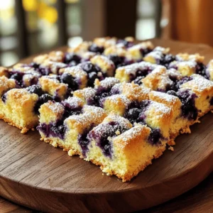 - 2 cups all-purpose flour - 1 teaspoon baking powder - 1 teaspoon baking soda - ½ teaspoon salt - 1 cup granulated sugar - ½ cup unsalted butter, softened - 1 cup sour cream - 2 large eggs - 1 teaspoon vanilla extract - 2 cups fresh blueberries (or frozen, thawed and drained) - ½ teaspoon cinnamon (for topping) - 1 tablespoon brown sugar (for topping) I love using these simple ingredients to make my Blueberry Sour Cream Coffee Cake. The flour gives structure. Baking powder and soda help it rise. Salt brings out the sweetness. Sugar adds that nice touch of sweetness to balance flavors. Butter makes it rich and moist. Sour cream adds creaminess and tang. Eggs bind everything together. Vanilla gives a warm aroma. Blueberries burst with juicy goodness. Cinnamon and brown sugar on top add a lovely crunch. You can swap out some ingredients if needed. Try alternative sweeteners like honey or maple syrup. For dairy-free options, use coconut yogurt instead of sour cream. If you need gluten-free, look for gluten-free flour blends. These swaps keep the cake tasty while meeting your needs. Using fresh blueberries makes a big difference. They are juicy and full of flavor. Fresh ingredients help create a better texture, too. Sourcing quality dairy products, like butter and sour cream, enhances the taste. Good quality items boost the overall flavor of your cake. You want your coffee cake to shine, and fresh ingredients are key! For the full recipe, check out the details above. 1. Preheat your oven to 350°F (175°C). This helps bake the cake evenly. 2. Grease and flour a 9x13 inch baking dish. You can also use parchment paper for easy removal. 3. In a medium bowl, whisk together the dry ingredients: - 2 cups all-purpose flour - 1 teaspoon baking powder - 1 teaspoon baking soda - ½ teaspoon salt 4. In a large mixing bowl, cream together: - 1 cup granulated sugar - ½ cup unsalted butter, softened Beat them until the mix is light and fluffy. 5. Add 2 large eggs, one at a time. Mix well after each egg. 6. Next, add 1 cup sour cream and 1 teaspoon vanilla extract. Stir until combined. 7. Gradually add the dry mix to the wet mix. Stir just until combined; do not overmix. 8. Gently fold in 2 cups fresh blueberries. Make sure they spread evenly in the batter. 9. Pour the batter into your prepared baking dish. Spread it out evenly. 10. For the topping, mix together: - ½ teaspoon cinnamon - 1 tablespoon brown sugar Sprinkle this mix over the cake batter. 11. Bake for 40-45 minutes, or until a toothpick comes out clean. 12. Let the cake cool in the pan for about 10 minutes. Then, transfer it to a wire rack to cool completely. Now, you're ready to enjoy this delicious coffee cake! For the full recipe, check the earlier section. To make your coffee cake perfect, follow these tips: - Ensuring even baking: Use room temperature ingredients. This helps the batter mix well. Spread the batter evenly in your baking dish. Rotate the dish halfway through baking for even heat. - How to check for doneness: Insert a toothpick in the center. If it comes out clean, your cake is done. If it has wet batter on it, bake for a few more minutes. Pair your coffee cake with the right drinks and set an inviting table: - Best beverage pairings: Serve with freshly brewed coffee or hot tea. The warm drinks complement the cake’s flavors. - Presentation ideas for parties: Cut the coffee cake into squares. Serve it on a rustic wooden platter. Add fresh blueberries and a sprinkle of powdered sugar for a nice touch. You can customize your coffee cake to fit your taste: - Customization options for texture: For a denser cake, use less sour cream. For a lighter cake, add more eggs. You can also try using Greek yogurt instead of sour cream. - Balancing sweetness with seasonal fruits: Swap out some blueberries for other fruits like peaches or raspberries. This change can add a new flavor and balance the sweetness. For the full recipe, check out the Irresistible Blueberry Sour Cream Coffee Cake. Enjoy your baking! {{image_2}} You can enhance the flavor of your coffee cake in many ways. Consider adding chopped nuts, like walnuts or pecans, for a nice crunch. You could also stir in spices like nutmeg or cardamom for warmth. Another option is to add citrus zest, such as lemon or orange. This zest brightens the flavor and gives a fresh twist. If you need a gluten-free version, you can use gluten-free flour blends like almond or coconut flour. These flours absorb moisture differently. Make sure to adjust the liquid in your recipe. You may need a little more sour cream to keep the cake moist. Always check the blend's instructions for the best results. For a vegan coffee cake, replace eggs with flaxseed meal or chia seeds. Mix one tablespoon of either with three tablespoons of water. Let it sit until it thickens. For sour cream, you can use a plant-based version made from cashews or soy. This will keep your cake rich and creamy without any dairy. For the full recipe, check the details above. To store leftovers, let the coffee cake cool completely. Wrap it tightly in plastic wrap or aluminum foil. You can also place it in an airtight container. This keeps the cake fresh and moist. Use a container that seals well to maintain its texture and flavor. Glass or plastic containers work well. If you want to freeze the coffee cake, cut it into individual slices. Wrap each slice in plastic wrap. Then place them in a freezer-safe bag or container. Make sure to squeeze out excess air. To thaw, leave it in the fridge overnight. For a quick warm-up, microwave for 15-30 seconds. At room temperature, the coffee cake lasts about 3 days. Keep it covered to avoid drying out. If you want to enjoy it longer, freeze it. To revive the texture after storage, warm a slice in the oven at 350°F for about 10 minutes. This brings back that fresh-baked taste. For the full recipe, check the earlier section. How can I make this coffee cake moister? To make your coffee cake moister, use more sour cream or add an extra egg. You can also try using a bit of applesauce. This will keep the cake soft and tender. Can I use frozen blueberries instead of fresh? Yes, you can use frozen blueberries. Just thaw and drain them first. This helps prevent excess moisture in the batter. What if I don’t have sour cream? If you do not have sour cream, you can use plain yogurt. You can also mix milk with a little lemon juice as a substitute. Both options work well in this recipe. Why did my cake sink? A cake may sink due to too much liquid or if it wasn't baked long enough. Always check if your oven is at the right temperature. Tips for preventing overmixing To prevent overmixing, mix the batter until just combined. Fold in the blueberries gently. This will keep your cake light and fluffy. Nutritional breakdown per serving Each serving has about 250 calories. You can expect around 10 grams of fat and 30 grams of carbs. Calorie considerations and serving sizes This recipe serves 12. If you want smaller portions, cut the cake into smaller squares. This way, you can still enjoy it without overindulging. This blog post covers everything you need to create a delicious blueberry cake. We discussed the key ingredients, from fresh blueberries to the right types of flour. I shared clear instructions on how to prepare and bake your cake, along with smart tips for serving and customizing it. Remember, using fresh ingredients makes a big difference. Now, you're ready to impress your friends and family with your baking skills. Enjoy making your blueberry cake and happy baking!