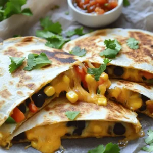 To make the best air fryer quesadillas, you'll need the following: - 4 flour tortillas - 1 cup shredded cheddar cheese - 1 cup shredded mozzarella cheese - 1/2 cup cooked black beans, rinsed and drained - 1/2 cup corn kernels (fresh or frozen) - 1/2 bell pepper, finely chopped - 1/4 cup red onion, finely chopped These ingredients come together to create a creamy and crispy treat. The cheese melts perfectly, while the beans and corn add texture and flavor. You can change up your quesadillas with some fun extras: - Different types of cheese, like pepper jack or gouda - Additional vegetables, like spinach or mushrooms - Protein options like chicken or beef Feel free to mix and match based on what you like. This way, every quesadilla can be unique. Spices can elevate your quesadillas. Here are some key ones: - 1 teaspoon ground cumin - 1 teaspoon chili powder - Salt and pepper to taste These spices add warmth and depth. They help to make each bite flavorful and satisfying. For the full recipe, check out the Cheesy Fiesta Air Fryer Quesadillas! Preheat your air fryer to 375°F (190°C). This step takes about five minutes. A hot air fryer helps the quesadillas cook evenly. To get the best results, clean the basket before you start. A clean basket prevents sticking and makes cleanup easy. In a big bowl, mix the filling ingredients. Combine the cheeses, black beans, corn, bell pepper, red onion, cumin, chili powder, salt, and pepper. Stir until everything blends well. Take one flour tortilla and lay it flat. Place about half a cup of the mixture on one side, leaving space around the edges. Fold the tortilla over to make a half-moon shape. Repeat this process for the rest of the tortillas. Lightly spray the air fryer basket with cooking spray to avoid sticking. Place two quesadillas in the basket. Make sure to keep them in a single layer. Overcrowding can lead to uneven cooking. Cook the quesadillas for eight to ten minutes. Flip them halfway through to ensure they brown evenly. Once done, they should look golden and crispy. Let them cool for a minute before cutting them into wedges. To get that nice crispy texture, cook your quesadillas at 375°F (190°C) for 8-10 minutes. Flip them halfway through. This ensures even cooking. Use cooking spray on both sides of the quesadillas. This helps them crisp up nicely and prevents sticking. One common mistake is overcrowding the air fryer. If you add too many quesadillas, they won’t cook evenly. Always cook in a single layer. Another mistake is under-seasoning. Make sure to add enough salt, pepper, and spices to the filling. This will enhance the flavor and make every bite tasty. To make your quesadillas look great, garnish them with fresh cilantro. This adds color and freshness. You can also serve them with salsa and sour cream. These dips add flavor and make the meal more enjoyable. For a fun twist, try adding guacamole or a spicy sauce on the side. For the full recipe, check out the Cheesy Fiesta Air Fryer Quesadillas. {{image_2}} You can make your quesadillas even more tasty by adding more vegetables. Try adding spinach, mushrooms, or zucchini. These veggies cook well in the air fryer and add great flavor. You can also use dairy-free cheese options. Brands like Daiya or Follow Your Heart melt nicely. They keep your quesadillas creamy without dairy. If you crave meat, add chicken, beef, or shrimp to your quesadilla. Cooked chicken works well, and seasoned ground beef adds great flavor. Shrimp cooks quickly and gives a nice twist. For seasoning, use taco seasoning or a mix of cumin and paprika. This adds depth and makes your meaty quesadillas pop. For a gluten-free option, choose corn or almond flour tortillas. These alternatives taste great and work well in the air fryer. You may need to adjust cooking time, as some gluten-free tortillas cook faster. Always check for doneness to ensure your quesadillas are crispy and delicious. To keep your leftover quesadillas fresh, use airtight containers. Glass or plastic containers work well. Make sure to separate layers with parchment paper. This helps avoid sticking. Store them in the fridge for up to three days. To enjoy your quesadillas again, the air fryer is the best method. Heat it to 350°F (175°C). Place the quesadillas in the basket. Cook for 3 to 5 minutes. They will get crispy again! If you don't have an air fryer, you can use a skillet. Heat the skillet on medium. Cook the quesadillas for about 2 to 3 minutes on each side. Freezing quesadillas is easy! First, let them cool completely. Then, wrap each one in plastic wrap. Place them in a freezer-safe bag. They can last up to three months in the freezer. When you want to eat them, remove them from the bag. Let them thaw in the fridge overnight. For cooking, use the air fryer or skillet as mentioned above. This will give you a tasty meal in no time! Yes, you can make air fryer quesadillas in advance. Prepare the quesadillas and let them cool. Then, store them in an airtight container in the fridge. They last about three days. For best taste, reheat them in the air fryer for a few minutes. To make quesadillas crispy without an air fryer, try using a skillet. Heat a non-stick pan over medium heat. Add a little oil before placing the quesadilla in the pan. Cook for about three to four minutes on each side until golden and crispy. The best fillings for quesadillas include: - Cheddar and mozzarella cheese - Cooked chicken or beef - Black beans and corn - Bell pepper and red onion - Spinach and mushrooms Feel free to mix and match based on your taste! Yes, you can use different types of tortillas. Corn tortillas add a nice flavor. Whole wheat tortillas give a healthy twist. You can even try spinach or tomato tortillas for fun colors. Each type changes the taste a bit, so choose what you like best. Air fryer quesadillas are simple and fun to make. We covered key ingredients, from tortillas to cheeses and proteins. I shared tips for crispiness and common mistakes to avoid. You can customize your quesadillas with different fillings or make them vegetarian or gluten-free. Remember, proper storage helps keep leftovers fresh. Whether you enjoy them now or later, these tips will enhance your quesadilla experience. Get creative and enjoy every bite!