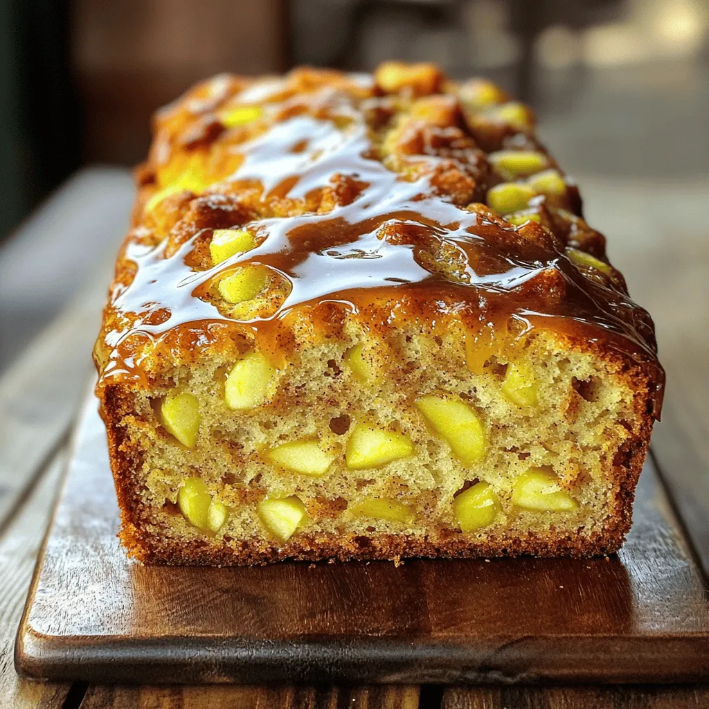 To make your Easy Amish Apple Fritter Bread, gather these main ingredients: - 2 cups all-purpose flour - 1 tablespoon baking powder - ½ teaspoon salt - 1 teaspoon cinnamon - ½ cup granulated sugar - 1 large egg - 1 cup milk - 1 teaspoon vanilla extract - 2 tablespoons unsalted butter, melted - 2 cups apples, peeled, cored, and chopped (preferably Granny Smith) - ½ cup brown sugar (for topping) - 1 teaspoon cinnamon (for topping) These ingredients create a soft, sweet bread packed with apple flavor. A drizzle of glaze adds a sweet touch. For the glaze, you will need: - 1 cup powdered sugar - 2 tablespoons milk Mix these together for a smooth, sweet finish that enhances the bread. You can swap some ingredients if needed. Here are a few ideas: - Use whole wheat flour for a healthier option. - Swap granulated sugar with honey or maple syrup for a natural sweetener. - Replace apples with pears or peaches for a different fruit flavor. These substitutions can help fit your taste or dietary needs while keeping the recipe tasty. Start by preheating your oven to 350°F (175°C). This step is key for even baking. Next, grease a 9x5-inch loaf pan. You can use butter or non-stick spray for this. Set the pan aside and get ready for the mixing. In a large mixing bowl, combine the dry ingredients. Add 2 cups of all-purpose flour, 1 tablespoon of baking powder, ½ teaspoon of salt, 1 teaspoon of cinnamon, and ½ cup of granulated sugar. Whisk them together well. This mix gives your bread a great base. In a different bowl, whisk one large egg. Then, add 1 cup of milk, 1 teaspoon of vanilla extract, and 2 tablespoons of melted butter. Mix these wet ingredients until they are fully combined. This blend adds moisture and flavor to your bread. Take your chopped apples, about 2 cups, and fold them into the batter. Make sure the apples are peeled and cored. I prefer using Granny Smith apples for their tartness. Gently mix them in. You want to keep the batter light and fluffy. Pour half of the batter into the prepared loaf pan. Spread it evenly across the bottom. In a small bowl, mix ½ cup of brown sugar with 1 teaspoon of cinnamon. Sprinkle half of this mix over the batter. Then, pour the rest of the batter on top. Finally, add the remaining sugar-cinnamon mix on top. Use a knife to swirl the layers together gently. This creates a beautiful marbled effect. Now, place the loaf pan in the oven. Bake for 50-60 minutes. To check if it’s done, insert a toothpick in the center. If it comes out clean, your bread is ready. Once baked, let it cool in the pan for about 10 minutes. Then, transfer it to a wire rack to cool completely. For a sweet touch, drizzle a glaze made from 1 cup of powdered sugar and 2 tablespoons of milk once it's cooled. Enjoy your delicious Amish Apple Fritter Bread! For the complete details, check the Full Recipe. To get the best flavor in your Amish Apple Fritter Bread, start with fresh apples. Granny Smith apples work well due to their tartness. You can also mix in a bit of nutmeg with the cinnamon for extra warmth. Let the batter rest for a few minutes before baking. This helps the flavors blend better. Also, drizzle the glaze when the bread is still warm. This allows the glaze to soak in a bit, making each slice even tastier. Be careful not to overmix the batter. A few lumps are fine. Overmixing can make the bread tough. Always check the oven temperature. An oven that is too hot can burn the outside while leaving the inside raw. Also, don’t skip the cooling step. Let the bread cool in the pan for 10 minutes. This helps it set and makes it easier to remove. Serve your bread warm for the best taste. A drizzle of glaze adds a sweet touch. You can also serve it with a scoop of vanilla ice cream for dessert. For breakfast, pair it with a hot cup of coffee or tea. Sprinkle some extra cinnamon on top for added flavor. Enjoy the simple pleasure of this delightful treat! {{image_2}} You can add nuts for a crunch. Chopped walnuts or pecans work well. They bring a nice texture and flavor. Dried fruits like raisins or cranberries also add sweetness. Just fold them in with the apples. This makes the bread even more delightful. Want a twist on the classic taste? You can add spices like nutmeg or ginger. These spices can enhance the flavor. Vanilla extract is another great option. It gives a warm, sweet taste. Just a teaspoon can change everything. Experiment with your favorite flavors to create your own version. You can make this bread gluten-free easily. Just use a gluten-free flour blend. Make sure it has a good rise. For a vegan version, swap the egg for a flax egg. Mix one tablespoon of flaxseed meal with three tablespoons of water. Let it sit for five minutes. Use almond milk or coconut milk instead of regular milk. These small changes make this recipe fit many diets. For all these variations, check out the Full Recipe for exact measurements and instructions. Enjoy creating your perfect Amish Apple Fritter Bread! To keep your Amish Apple Fritter Bread fresh, wrap it tightly in plastic wrap. You can also place it in an airtight container. This helps to lock in moisture and flavor. Store it at room temperature for up to three days. If you want to keep it longer, consider freezing it. To freeze your bread, first slice it into pieces. Then, wrap each slice in plastic wrap. After that, place all the wrapped slices in a freezer bag. This way, you can easily grab a slice whenever you want. Your bread can last in the freezer for about three months without losing taste. To enjoy your bread warm, preheat your oven to 350°F (175°C). Place the slices on a baking sheet. Heat for about 10 minutes, or until warm. You can also use a microwave. Heat each slice for about 15-20 seconds. Just be careful not to overheat it, or it may become tough. For a special touch, drizzle a little glaze on top before serving. You can swap some ingredients for healthier options. Use whole wheat flour instead of all-purpose flour. You can cut down on sugar by using less granulated sugar. Apples naturally sweeten the bread, so a little less sugar works well. You can also add some flaxseed or chia seeds for extra fiber. Yes, you can. Pears or peaches make great substitutes. They add a nice sweetness and flavor. You might also try berries for a twist. Just keep in mind that some fruits may change the texture. This bread comes from the Amish community, known for their love of homemade food. The recipe combines sweet apples with a soft, rich bread. It reflects their simple, yet tasty cooking style. This bread has become popular in many homes for its delightful taste. Check with a toothpick. Insert it into the center of the bread. If it comes out clean, the bread is done. If it has wet batter on it, bake for a few more minutes. The top should also look golden and firm. Yes, you can add flavors to the glaze. Try a splash of vanilla extract for warmth. A bit of lemon juice adds brightness. You could also sprinkle in some cinnamon or nutmeg for extra spice. These small tweaks can elevate your glaze perfectly. This blog post covered making delicious Amish Apple Fritter Bread. We explored main ingredients and options for glaze. I shared helpful tips on mixing, baking, and serving to enhance flavor. We also looked at variations, storage, and answered common questions. In conclusion, you now have the tools to bake this treat. Enjoy the process and share it with others. Happy baking!