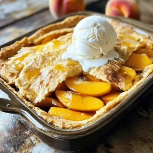 To make a delicious cake mix peach cobbler, you'll need some simple ingredients. Here’s what to gather: - 2 cans (15 oz each) sliced peaches in syrup or 4 cups fresh peaches, sliced - 1 cup granulated sugar - 1 tsp ground cinnamon - 1 box (15.25 oz) yellow cake mix - 1/2 cup unsalted butter, melted - 1/2 cup water - 1 tsp vanilla extract - Ice cream or whipped cream (for serving, optional) These ingredients create a sweet and fruity base with a soft cake topping. If you use fresh peaches, adjust the sugar based on how sweet they are. The yellow cake mix gives the cobbler a light and fluffy texture. Next, let’s talk about why this combo works so well. The peaches bring a juicy sweetness. The sugar enhances that flavor, while cinnamon adds warmth. The cake mix and butter create that comforting, cake-like topping. This recipe is easy and quick. It requires just a few steps and about 15 minutes of prep time. You can find the full recipe later, but with these ingredients, you are on your way to a delightful dessert that everyone will love! - Preheat the oven to 350°F (175°C). - Prepare a 9x13-inch baking dish by greasing it lightly. - In a large bowl, combine two cans of sliced peaches, one cup of sugar, and one teaspoon of cinnamon. Mix well. Spread this peach mixture evenly in the prepared baking dish. - In another bowl, take one box of yellow cake mix. Add half a cup of melted butter, half a cup of water, and one teaspoon of vanilla extract. Stir until just combined. Avoid overmixing. - Pour the cake batter over the peaches. Spread it gently to cover the peaches well. - Bake in the preheated oven for 35-40 minutes. Check for doneness by inserting a toothpick into the center. It should come out clean when done. This cake mix peach cobbler is easy to make and tastes amazing. Enjoy the warm, sweet flavors! For the full recipe, check the earlier section. - Choosing the right peaches: Select ripe peaches that are firm but slightly soft. Look for a sweet aroma. Fresh peaches are ideal, but canned peaches work well too. If using canned, pick those in light syrup for better flavor. - Adjusting sweetness based on peach ripeness: Taste your peaches first. If they are very sweet, cut down on the sugar. If they are less sweet, you may need to add a bit more sugar to balance the flavors. - Overmixing the batter: Mix just until combined. Overmixing can make the cake tough. Remember, lumps are okay! This ensures a light and fluffy texture. - Not greasing the baking dish properly: Always grease your dish well. This helps prevent sticking. Use butter or cooking spray for best results. - Adding spices like nutmeg or cloves: A pinch of nutmeg or cloves can add warmth. Start with a small amount and adjust to taste. These spices complement the peaches nicely. - Experimenting with flavored extracts: Try adding almond or lemon extract. This can bring a new twist to your cobbler. Just a teaspoon can elevate the flavor profile. For the complete recipe, check out the Full Recipe. {{image_2}} You can switch out peaches for other fruits. Berries like blueberries or strawberries work well. Apples add a nice crunch and flavor. You can also mix different fruits for a fun twist. A combination of peaches and raspberries makes a vibrant cobbler. Just keep the sugar amount right based on the fruit’s sweetness. The yellow cake mix is great, but you have options. Angel food cake mix gives a light texture. Spice cake mix adds warm flavors like cinnamon and nutmeg. If you need gluten-free options, many brands offer gluten-free cake mixes. These will keep your cobbler delicious without gluten. Serving your cobbler can be fun. Try drizzling caramel sauce on top for a sweet finish. Whipped cream adds a creamy touch that many enjoy. You can even turn this dessert into breakfast. Serve it warm with yogurt or fresh fruit on the side. It makes a tasty morning treat! For the full recipe, check the link. To store your peach cobbler, let it cool completely first. Place it in an airtight container. This keeps it fresh and prevents it from drying out. If you don’t have a container, cover it tightly with plastic wrap. In the fridge, peach cobbler lasts about 3 to 4 days. You can enjoy it warm or cold, so it's easy to grab a slice anytime! For reheating peach cobbler, the best method is to use the oven. Preheat your oven to 350°F (175°C). Place the cobbler in a baking dish and cover it with foil. Heat it for about 15 to 20 minutes. This helps keep it moist. If you're in a hurry, you can use the microwave. Place a slice on a microwave-safe plate and cover it with a damp paper towel. Heat it for 30 seconds to 1 minute. This way, it warms up without getting too dry. Yes, you can freeze peach cobbler! First, let it cool completely. Cut it into slices, then wrap each piece in plastic wrap. Place the wrapped slices in a freezer-safe bag. To thaw, move it to the fridge overnight. For best results, reheat it in the oven after thawing. This ensures you keep that lovely texture from the Full Recipe. Yes, you can use frozen peaches! Just make sure to thaw them first. Drain any excess liquid before adding them to the dish. This helps keep the cobbler from getting too watery. You may want to add a bit more sugar if the peaches are not very sweet. Your peach cobbler is ready when the top is golden brown. A toothpick inserted into the center should come out clean. The edges should bubble slightly, and the peaches will be soft. This usually takes about 35-40 minutes in the oven. You can prepare the peach cobbler in advance! Mix the peaches and sugar, and store them in the fridge for up to a day. Keep the cake mix batter separate until you are ready to bake. Just combine it right before baking for the best results. Serve your peach cobbler warm for the best taste. Top it with vanilla ice cream or whipped cream for a sweet finish. You can also add a sprinkle of cinnamon or a drizzle of caramel for extra flavor. A soggy cobbler often comes from too much liquid. Ensure you drain canned peaches well. If using frozen peaches, thaw and drain them before adding. Overmixing the batter can also make it dense and heavy, so mix just until combined. Peach cobbler is a simple and delicious dessert. We covered the key ingredients, like peaches and cake mix. I shared step-by-step instructions for making it perfectly. You learned tips to avoid mistakes and ideas for variations. Remember, the right peaches make a big difference. With these insights, you can bake a tasty cobbler your loved ones will enjoy. Now grab your ingredients and start baking!
