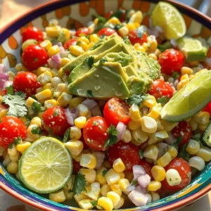 To make a bright and tasty summer corn salad, gather these ingredients: - 4 cups fresh corn kernels (about 5-6 ears of corn) - 1 red bell pepper, diced - 1 cup cherry tomatoes, halved - 1/2 red onion, finely chopped - 1/4 cup fresh cilantro, chopped - 1 avocado, diced - 3 tablespoons lime juice - 2 tablespoons olive oil - 1 teaspoon honey - Salt and pepper to taste - 1/2 teaspoon chili powder (optional) Choosing fresh corn is key for a great salad. Look for ears that feel heavy for their size. The husk should be bright green and tightly wrapped. Check the silk at the top; it should be brown and sticky. Fresh kernels should be plump and juicy. Press a kernel with your thumb; it should burst with sweet liquid. Avoid any ears that look dry or have dark spots. You can make this salad your own! Try adding these optional ingredients for more fun: - Diced cucumber for crunch - Crumbled feta cheese for a tangy kick - Black beans for protein - Fresh jalapeño for heat - Chopped green onions for extra flavor Feel free to mix and match based on your taste. This keeps your summer corn salad fresh and exciting. For the full recipe, check out the Zesty Summer Corn Salad Delight section. To make this salad, start with fresh corn. Shuck the ears and remove the kernels. Use a sharp knife for this. Cut down the sides of the cobs to release the kernels into a bowl. You want about 4 cups of corn. Next, heat a skillet on medium heat. Sauté the corn for 3-4 minutes. This helps to bring out the sweet flavor while keeping it crisp. Let the corn cool before mixing it with the veggies. Dice a red bell pepper and chop half a red onion. Halve a cup of cherry tomatoes and chop a quarter cup of fresh cilantro. All these ingredients add color and taste to your salad. Now, let’s make the dressing. In a small bowl, whisk together three tablespoons of lime juice and two tablespoons of olive oil. Add one teaspoon of honey for a touch of sweetness. Season with salt and pepper to taste. If you like a kick, add half a teaspoon of chili powder. This dressing ties all the flavors together. You can adjust the lime juice for more tang or the honey for more sweetness. This dressing can also be made ahead of time. Just keep it in the fridge until you are ready to use it. In a large mixing bowl, combine the sautéed corn with your chopped veggies. Pour the dressing over the corn mixture. Gently toss everything to coat. Be careful not to mash the ingredients. Finally, fold in a diced avocado. This adds creaminess and richness to the salad. You can serve it right away or chill it for up to an hour. It’s perfect for summer gatherings. Serve in a colorful bowl, maybe with extra cilantro or lime wedges on top. Enjoy this fresh and vibrant summer corn salad! For the full recipe, check the earlier section. To boost your Summer Corn Salad, use fresh ingredients. Fresh corn makes a big difference. Try grilling the corn for a smoky taste. The heat brings out the natural sweetness. You can also add lime zest for a bright kick. Fresh herbs like basil or mint add a nice twist. A pinch of chili powder gives it a spicy edge. Experiment with flavors that you love. This salad shines at parties. Serve it in a large bowl for everyone to enjoy. Add colorful garnishes like lime wedges or extra herbs. Pair it with grilled meats or tacos for a full meal. It also works well as a light lunch. Offer it alongside crusty bread for a nice touch. Your guests will love the fresh and vibrant taste. Avoid using old corn; it can taste bland. Always taste your salad before serving. Adjust the seasoning if needed. Don’t overmix the salad; you want to keep the avocado intact. Too much dressing can drown the flavors. Make sure to let the salad chill for a bit. This helps the flavors blend nicely. Follow these tips for a perfect Summer Corn Salad. For the Full Recipe, check out the details above. {{image_2}} To add a smoky flavor, try grilling the corn. Start by husking the corn and soaking the cobs in water for 30 minutes. This keeps them moist while grilling. Preheat your grill to medium-high heat. Grill the corn for about 10 minutes, turning often. The kernels should get nice char marks. Once done, let the corn cool, then cut the kernels off the cob. Mix those grilled kernels with the other ingredients from the full recipe. The char adds a great depth to the salad. For a fun twist, make a Mexican street corn salad. After cooking the corn, mix it with mayonnaise, lime juice, and chili powder. Add crumbled cotija cheese and some chopped cilantro. This version is rich, creamy, and full of flavor. It gives a fresh take on your summer corn salad. It’s perfect for summer barbecues or family gatherings. If you love creaminess, add avocado. Dice one ripe avocado and fold it into the salad right before serving. The avocado adds a creamy texture that pairs well with the crunch of the corn. It also brings a rich flavor that enhances the overall dish. This variation is great for those who enjoy a richer, heartier salad. Plus, it makes the dish even more filling. To store leftover summer corn salad, place it in an airtight container. This keeps the salad fresh and prevents strong odors from other foods. If you have added avocado, it may brown quickly. To avoid this, add lime juice to the avocado before mixing it in. Store the salad in the fridge for best results. When stored properly, summer corn salad can last about 2 to 3 days in the fridge. After this time, the vegetables may become mushy. Always check for any off smells or changes in texture before eating. If you notice these signs, it is best to toss the salad. Reheating summer corn salad is not recommended. The salad is best enjoyed cold or at room temperature. If you want to warm it slightly, do so gently in the microwave. Heat for a short time, just enough to take the chill off. Be careful not to overheat, as this can make the veggies soft and less crunchy. Yes, you can use frozen corn. It saves time and is convenient. Frozen corn is often picked at its peak, so the flavor is still good. Just thaw and drain it before using. You might skip the sauté step since frozen corn is already cooked. It can save you about 5 minutes of prep time. A zesty lime dressing works best with corn salad. Lime juice gives a bright flavor. You can also add olive oil, honey, and a pinch of chili powder for a kick. This combination enhances the sweetness of the corn and adds depth. For a creamier dressing, try mixing in some yogurt or avocado. To make a vegan version, simply omit the honey. You can replace it with agave syrup or maple syrup. The rest of the ingredients remain the same. This keeps the salad fresh and flavorful while sticking to a vegan diet. It still tastes delicious and vibrant without any animal products. For the complete details, check out the Full Recipe above. This recipe will guide you step by step to create this tasty summer dish. Enjoy every bite! This blog post covered how to make a great summer corn salad. We explored the best ingredients, from fresh corn to optional add-ins. I shared simple steps for preparation and making a tasty dressing. You learned tips to enhance flavor and serve it well. We even discussed variations and how to store leftovers safely. In conclusion, get creative with your corn salad. Try different ingredients and flavors. Enjoy making it your own and share it with others!