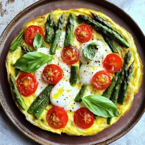 To make a delicious asparagus frittata, you'll need a few simple ingredients: - 6 large eggs - 1 cup milk - 1 cup asparagus, trimmed and cut into 1-inch pieces - 1 medium onion, diced - 1 cup cherry tomatoes, halved - 1 cup grated mozzarella cheese - 2 tablespoons olive oil - Salt and pepper to taste - Fresh basil leaves for garnish You can easily adjust the ingredients to your taste. If you don't have mozzarella, try feta or cheddar. They add a nice twist. You can swap cherry tomatoes for bell peppers or spinach, too. For a creamier texture, use heavy cream instead of milk. If you want a lighter option, use egg whites instead of whole eggs. This frittata works well with seasonal veggies. Feel free to add or mix as you like. Just keep the cooking times in mind. Each serving of this asparagus frittata is packed with nutrients: - Calories: 290 - Protein: 18g - Fat: 20g - Carbohydrates: 10g - Fiber: 2g This dish is not only tasty but also provides a good balance of protein and healthy fats. Each bite brings you closer to a wholesome meal. You can find the full recipe to make this delightful dish. First, gather all your ingredients. You will need: - 6 large eggs - 1 cup milk - 1 cup asparagus, trimmed and cut into 1-inch pieces - 1 medium onion, diced - 1 cup cherry tomatoes, halved - 1 cup grated mozzarella cheese - 2 tablespoons olive oil - Salt and pepper to taste - Fresh basil leaves for garnish Next, prep your veggies. Trim the asparagus and cut it into pieces. Dice the onion and halve the cherry tomatoes. This makes cooking easier. Now, let's start cooking. Preheat your oven to 375°F (190°C). This warms up the kitchen and gets the oven ready for your frittata. In a large bowl, whisk together the eggs, milk, salt, and pepper. Mix until it's smooth. This is your base for the frittata. Heat olive oil in an oven-safe skillet over medium heat. Once hot, add the diced onion. Sauté it for about 3-4 minutes. The onion should be soft and clear. Next, add the asparagus pieces to the skillet. Cook them for about 5 minutes. They should be tender and bright green. Then, stir in the cherry tomatoes and cook for another 2 minutes. Now it’s time for the egg mix. Pour it over the veggies in the skillet. Make sure it spreads out evenly. Lastly, sprinkle the grated mozzarella cheese on top. Cook the skillet on the stove for about 5-6 minutes. You want the edges to set but the center to remain soft. After that, carefully transfer the skillet to the oven. Bake for 15-20 minutes. The frittata will puff up and turn golden. To check if it’s done, insert a toothpick into the center. If it comes out clean, it's ready! Once it’s done, take the skillet out and let the frittata cool for a few minutes. Slice it into wedges and serve. For a nice touch, add fresh basil leaves on top. Enjoy this spring green asparagus frittata with family or friends! You can find the full recipe [here](#). To get the best texture in your asparagus frittata, focus on the eggs. Whisk them well with milk. This adds air and makes your frittata light. Cook on medium heat to avoid burning the bottom. The edges should set first, while the center remains slightly soft. This ensures a creamy bite. Many people overcook their frittatas. This makes them dry and rubbery. Avoid this by checking the center with a toothpick. If it comes out clean, it's done. Also, don’t skip the resting time after baking. Letting it sit for a few minutes enhances the flavor and texture. Lastly, if you forget the salt and pepper, the taste will lack depth. Serve the frittata warm on individual plates. Garnish with fresh basil leaves for color. A drizzle of extra virgin olive oil adds richness and flavor. You can pair it with a simple salad or crusty bread for a full meal. This dish is perfect for brunch or a light dinner. For more ideas, check the Full Recipe. {{image_2}} You can make great vegetarian versions of the asparagus frittata. Just leave out any meat. Use more fresh vegetables instead. Spinach, bell peppers, and zucchini work well. You can also add herbs like parsley or chives for added flavor. These small changes can make your frittata just as tasty! If you like meat, think about adding bacon or ham. Bacon gives a nice crunch and smoky taste. Just cook it first and set it aside. Then, use the same skillet to cook your veggies. Add the cooked bacon back in before you pour the egg mix. Ham is another good choice. It adds a savory flavor that pairs well with asparagus. You don’t have to stick to asparagus. Try other veggies too! Broccoli, mushrooms, or even spinach can be great swaps. Each vegetable offers a unique taste and texture. You can mix and match based on what you have. This way, the frittata stays fresh and exciting every time you make it. Check the [Full Recipe] for more ideas and tips! To store leftover frittata, let it cool first. Once cool, slice it into pieces. Place the pieces in an airtight container. This keeps the frittata fresh for up to three days. If you want to keep it longer, consider freezing it. When you're ready to eat the leftover frittata, you can reheat it easily. Preheat your oven to 350°F (175°C). Place the frittata on a baking sheet. Heat it for about 10-15 minutes, or until warm. You can also use the microwave for quicker reheating. Just warm it for 1-2 minutes. Make sure it is hot all the way through. Freezing frittata is a great way to save it for later. First, let the frittata cool completely. Then, wrap each slice in plastic wrap. Place the wrapped slices in a freezer bag or container. This keeps them safe from freezer burn. You can freeze the frittata for up to three months. When you want to eat it, thaw it overnight in the fridge. Reheat as mentioned above for a tasty meal. Yes, you can use frozen asparagus for this recipe. Make sure to thaw and drain it first. Frozen asparagus is often blanched, which means it cooks faster. This can save you time. Just chop it into small pieces and add it to the skillet. It will still taste great in the frittata! Asparagus frittata is tasty on its own but pairs well with many sides. You can serve it with a crisp green salad. A light vinaigrette will add some zing. Slices of fresh bread or toast are also good options. For a heartier meal, try serving it with some roasted potatoes. You can tell the frittata is done when it puffs up. Insert a toothpick into the center. If it comes out clean, your frittata is ready. The edges should be set, but the center can be slightly soft. It will continue to cook as it cools. Enjoy your delicious dish! You can find the full recipe in the earlier section. In this blog post, we explored how to make a tasty asparagus frittata. We covered all the necessary ingredients, gave you step-by-step cooking instructions, and shared helpful tips for success. You learned about variations and how to store or reheat leftovers. Now, you have all the tools to create this dish at home. Enjoy experimenting with different ingredients and flavors. A frittata is simple yet full of style. Share it with friends and family for a delightful meal. Happy cooking!
