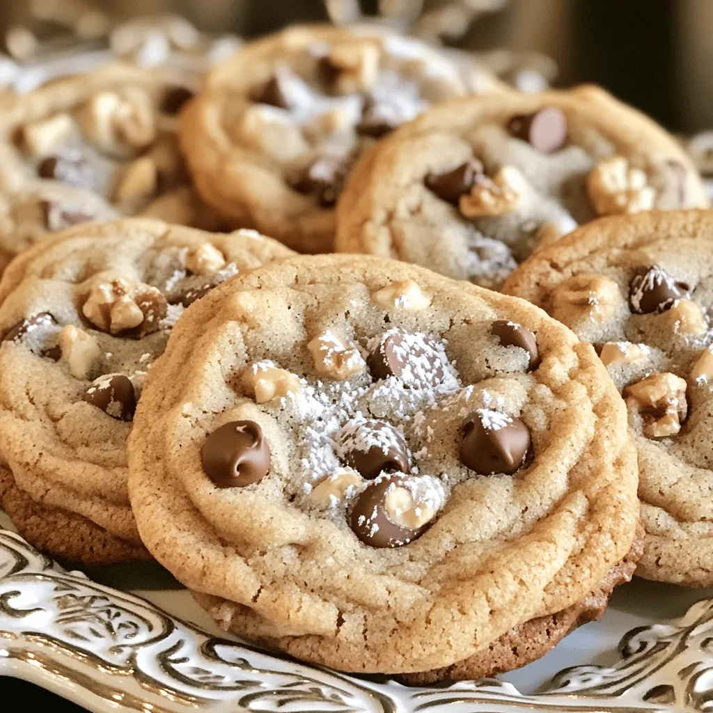 - 1 cup (2 sticks) unsalted butter, softened - 3/4 cup brown sugar, packed - 1/4 cup granulated sugar - 1 large egg - 1 teaspoon vanilla extract - 2 1/4 cups all-purpose flour - 1 teaspoon baking soda - 1/2 teaspoon salt - 1 cup semi-sweet chocolate chips - 1/2 cup chopped walnuts or pecans (optional) These ingredients are key to making the best soft chocolate chip cookies. Each one plays a role in taste and texture. If you run out of an ingredient, don’t worry! Here are some easy swaps: - Butter: Use coconut oil or margarine instead. - Sugars: Try using all brown sugar for a richer flavor. - Egg: Replace it with a flax egg (1 tablespoon flaxseed meal + 2.5 tablespoons water). - Flour: Use whole wheat flour for a heartier cookie. - Chocolate Chips: Substitute with white chocolate or dark chocolate. These swaps keep your cookies tasty and soft. What kind of butter should I use? Use unsalted butter for the best flavor. It allows you to control the salt content. Can I use different types of chocolate chips? Yes! You can use milk chocolate, dark chocolate, or even butterscotch chips. Do I have to use nuts? No, nuts are optional. Cookies taste great without them. Why is baking soda used? Baking soda helps cookies rise and keeps them soft. Is there a way to make this recipe gluten-free? Yes, use a gluten-free all-purpose flour blend for a gluten-free version. For the full recipe, check the Ultimate Soft Chocolate Chip Cookies . Start by preheating your oven to 350°F (175°C). This ensures even baking. While your oven heats, line two baking sheets with parchment paper. This keeps the cookies from sticking and makes clean-up easy. In a large mixing bowl, add 1 cup of softened unsalted butter, 3/4 cup of brown sugar, and 1/4 cup of granulated sugar. Use a mixer to cream them together. Mix until it becomes light and fluffy, which takes about 2-3 minutes. Then, add in 1 large egg and 1 teaspoon of vanilla extract. Beat everything together until fully combined. In a separate bowl, mix 2 1/4 cups of all-purpose flour, 1 teaspoon of baking soda, and 1/2 teaspoon of salt. Whisk these dry ingredients together. Gradually add this mix to your wet ingredients. Stir until just combined. Be careful not to overmix. Finally, gently fold in 1 cup of semi-sweet chocolate chips and optional nuts if you’re using them. Using a cookie scoop or spoon, drop rounded tablespoons of dough onto the baking sheets. Make sure to space them about 2 inches apart. Bake in your preheated oven for 10-12 minutes. Look for lightly golden edges. The centers should still look soft. Once done, take them out and let them cool on the baking sheets for 5 minutes. Then, move them to a wire rack to cool completely. Enjoy your delicious cookies! For the full recipe, check the link above. To make soft and chewy cookies, the butter must be at room temperature. Cold butter will not mix well, making cookies hard. Soft butter blends nicely with sugars. This helps create a light and fluffy dough. Chilling the dough is also key. After mixing, let the dough sit in the fridge for at least 30 minutes. This step firms up the dough and helps the cookies keep their shape. It also deepens the flavors as they rest. Baking time is crucial. Aim for a temperature of 350°F (175°C). Bake for 10-12 minutes. You want the edges golden, but the centers should look soft. Remember, cookies keep cooking after you take them out. If your oven runs hot, check the cookies at 9 minutes. For a softer bite, slightly underbake them. Just a minute or two can make a big difference in texture. One common mistake is overmixing the dough. Mixing too much develops gluten, making cookies tough. Mix just until the dry ingredients are combined. Another mistake is skipping the chilling step. This can lead to flat cookies. Always let the dough chill. Lastly, don’t forget to space the cookies on the sheet. They need room to spread and bake evenly. For more on perfecting these cookies, check out the Full Recipe. {{image_2}} You can add fun flavors to your cookies. Try adding mint extract for a fresh twist. Just use 1/2 teaspoon instead of vanilla. For coconut lovers, mix in 1/2 cup of shredded coconut. This gives a chewy texture and a tropical taste. You can also add a touch of coffee for a deeper flavor. Just mix in 1 teaspoon of instant coffee granules into the wet mix. These small changes can make your cookies shine. Want to make these cookies gluten-free? Swap all-purpose flour for a gluten-free blend. Look for one that has xanthan gum. For a vegan version, replace the egg with 1/4 cup of applesauce. Use vegan butter in place of regular butter. This keeps the cookies soft and tasty. Check the chocolate chips too. Many brands offer dairy-free options, so look for those to keep it vegan. Mixing in different types of chocolate can create unique flavors. Use dark chocolate chips or white chocolate chunks. You can also try adding dried fruit, like cranberries or cherries. These add sweetness and a chewiness that pairs well with chocolate. For a nutty crunch, add in walnuts or pecans. You can use 1/2 cup for a great texture. Get creative and find your favorite mix! For the full recipe, check out the Ultimate Soft Chocolate Chip Cookies. Enjoy baking! To keep your cookies fresh, store them in an airtight container. Layer parchment paper between the cookies to prevent sticking. Place the container in a cool, dry place. If you want to keep them soft, add a slice of bread to the container. The cookies will absorb moisture from the bread, staying chewy and delicious. Freezing cookies is simple and a great option for later. First, let the cookies cool completely. Then, place them in a single layer on a baking sheet. Freeze for about an hour until firm. After that, transfer them to a freezer-safe bag or container. Make sure to label the bag with the date. Frozen cookies can last up to three months. When you're ready to enjoy them, just thaw at room temperature. To reheat your cookies, preheat the oven to 350°F (175°C). Place the cookies on a baking sheet. Heat them for about 5-7 minutes. This will bring back their soft texture. You can also microwave them for about 10-15 seconds. Just be careful not to overheat, or they will become hard. Enjoy your warm, soft cookies any time! Soft cookies come from a mix of butter, sugar, and flour. Using more brown sugar helps keep them soft. Brown sugar has moisture, which adds chewiness. Also, underbaking cookies slightly keeps them soft. You want the edges to be set, but the center should look a bit shiny. These cookies stay fresh for about a week. Store them in an airtight container at room temperature. If you want them to last longer, you can freeze them. They can stay in the freezer for up to three months. Just let them thaw at room temperature when you're ready to eat. Yes, you can use white sugar, but it may change the texture. White sugar makes cookies crisp instead of soft. If you want a mix, try half brown and half white sugar. This way, you get a nice balance of soft and chewy. To avoid overbaking, watch your cookies closely. When the edges turn golden, take them out. The centers should look soft. Let them sit on the pan for a few minutes. They will continue to cook as they cool. Set a timer to help you remember. For the full recipe, check out the Ultimate Soft Chocolate Chip Cookies . This recipe has all the steps to make perfect cookies every time! In this blog post, we covered everything you need for the perfect cookies. We detailed the key ingredients and substitutions. You learned step-by-step instructions on mixing and baking. We shared tips for achieving a soft, chewy texture. You also discovered fun variations and storage methods. Baking cookies is simple when you follow these guidelines. Enjoy experimenting with flavors and techniques. Happy baking!