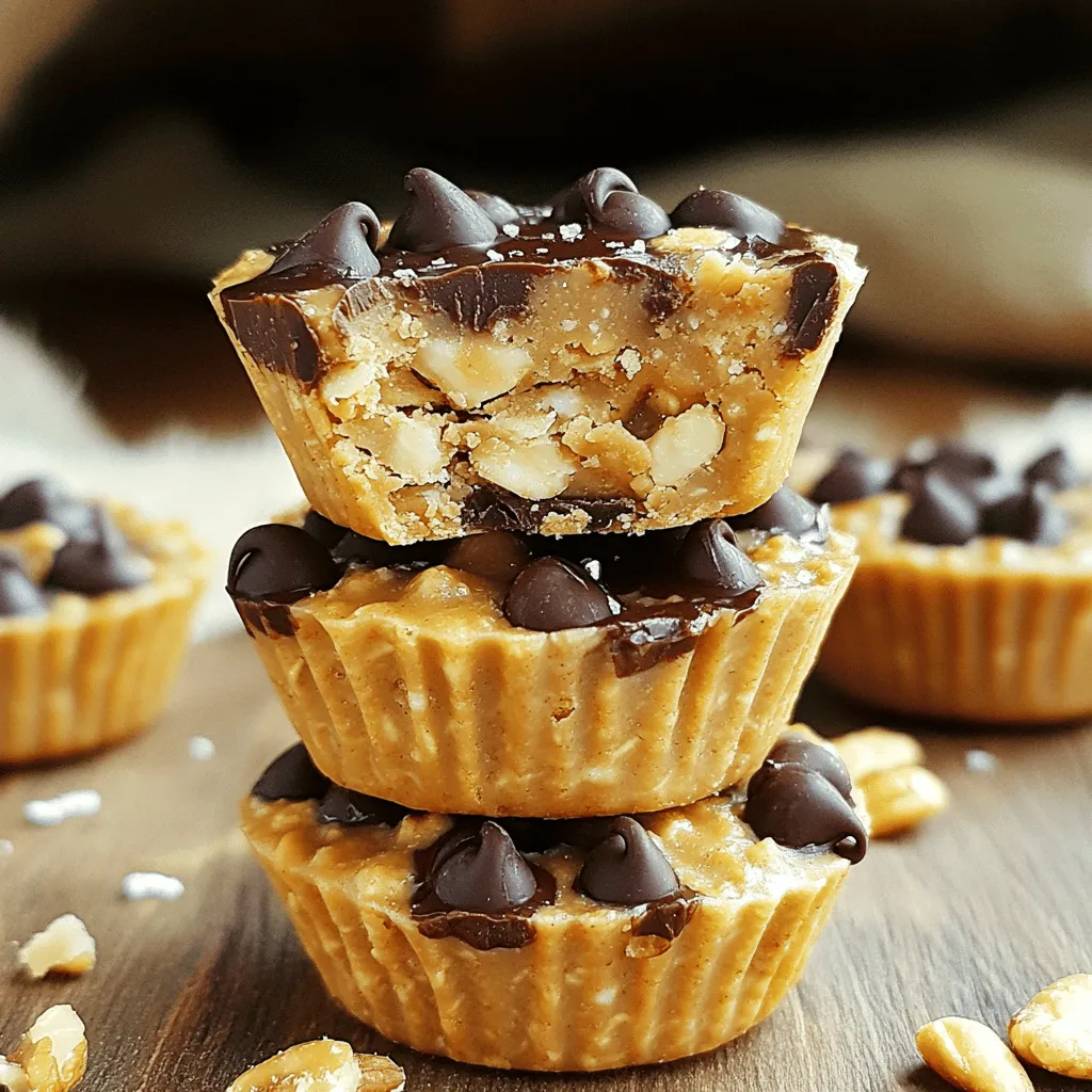 The main ingredients in this recipe make it both tasty and healthy. Here’s what you need: - 1 cup rolled oats - 1/2 cup natural peanut butter - 1/4 cup honey or maple syrup - 1/4 cup mini chocolate chips - 1/4 cup chopped nuts (like almonds or walnuts) - 1 teaspoon vanilla extract - A pinch of salt Rolled oats form the base. They add fiber and good texture. The natural peanut butter gives protein and a rich taste. Honey or maple syrup adds sweetness. Mini chocolate chips and chopped nuts provide fun flavor and crunch. Vanilla extract rounds it all out with warmth. A pinch of salt balances the sweetness. You can tweak the recipe to fit your taste. Here are some fun ideas: - Dried fruit (like raisins or cranberries) - Seeds (such as chia or flaxseeds) - Different nut butters (like almond or cashew) - Coconut flakes for a tropical twist - A sprinkle of cinnamon for warmth Feel free to mix and match! This way, you can make your oat cups special. Let’s look at what each main ingredient offers. - Rolled oats: Great for digestion. They keep you full longer. - Natural peanut butter: Packed with protein. It helps build muscles. - Honey or maple syrup: Natural sugars that give you quick energy. - Mini chocolate chips: A little treat that can boost your mood. - Chopped nuts: Provide healthy fats and add crunch. - Vanilla extract: Adds flavor without extra calories. - Salt: Enhances all the flavors in the mix. These ingredients not only taste good but also give you energy and nutrients. Try this recipe for a quick snack or a sweet treat. For the full recipe, check out the details above. Making no bake peanut butter oat cups is quick and fun. You can whip them up in about 10 minutes. First, gather your ingredients. You’ll need rolled oats, peanut butter, honey or maple syrup, chocolate chips, nuts, vanilla, and salt. Make sure you have a mixing bowl and a muffin tin ready. 1. Start by adding 1 cup of rolled oats and a pinch of salt to a large mixing bowl. 2. In another bowl, warm 1/2 cup of peanut butter and 1/4 cup of honey in the microwave. Heat for about 30 seconds. Stir it until smooth. 3. Next, add 1 teaspoon of vanilla extract to the peanut butter mixture. Mix well. 4. Pour the warm peanut butter mixture over the oats. Stir until the oats are fully coated. 5. Now, fold in 1/4 cup of mini chocolate chips and 1/4 cup of chopped nuts. This adds great texture and taste. To shape the oat cups, line your muffin tin with paper or silicone liners. Use a spoon to scoop the mixture into each cup. Press down firmly to make sure they hold together. This step is key for a good shape. After filling the tin, chill it in the fridge for at least 30 minutes. This helps the oat cups firm up nicely. Once they are set, take them out and enjoy! You can also store them in an airtight container in the fridge for up to a week. For the full recipe, check the section above. To make the best no bake peanut butter oat cups, start with quality ingredients. Use natural peanut butter, as it has no added sugar or oils. This makes your cups healthier and tastier. Choose rolled oats, as they provide great texture. Warm the peanut butter and honey together, but don’t overheat them. About 30 seconds in the microwave is perfect. This helps the two mix well. When mixing, ensure every oat is coated. This step is key for flavor. Press the mixture firmly into the muffin tin. This helps the cups hold their shape. After chilling, they should be firm but still soft enough to enjoy. One common mistake is not measuring the ingredients correctly. Too much peanut butter can make the cups too sticky. Too little honey can make them dry. Another mistake is not chilling the oat cups long enough. If you don’t chill them for at least 30 minutes, they may fall apart. Avoid using non-stick spray on the muffin tin, as it can make removal tricky. Use paper or silicone liners instead. Serve these oat cups as a snack, breakfast, or dessert. They pair well with fresh fruit. Try serving them with sliced bananas or berries for added flavor. You can also enjoy them with yogurt for a protein boost. For a fun twist, drizzle melted chocolate on top before serving. Or, sprinkle some sea salt for a sweet and salty mix. Check out the full recipe for more ideas on how to enjoy your no bake peanut butter oat cups! {{image_2}} You can switch up the sweetener in this recipe. Honey is great, but maple syrup works too. Each sweetener gives a unique taste. Agave nectar is another option. It adds a mild sweetness. You can even use coconut sugar for a hint of caramel flavor. These changes keep your oat cups fresh and exciting! If you need a nut-free snack, try sun butter or soy nut butter. These spread alternatives taste amazing and are safe for nut allergies. You can still enjoy the creamy texture without any nuts. Just make sure to check for allergens in other ingredients too. You can still make delicious oat cups that everyone can enjoy! Want to make your oat cups even better? Add spices like cinnamon or nutmeg for warmth. These spices can enhance the flavor without adding extra calories. You might also try adding a scoop of protein powder for a boost. Dried fruits like cranberries or raisins add a sweet chewiness too. You can mix and match to find your favorite flavors! To keep your no bake peanut butter oat cups fresh, store them in an airtight container. This helps maintain their taste and texture. Place them in the fridge for the best results. If you use paper or silicone liners, make sure to keep them in the liners for easy access. These oat cups last about a week in the fridge. After a few days, check for any changes in smell or texture. If they seem off, it's best to toss them out. To keep them tasting great, avoid leaving them at room temperature for too long. If you want to save these tasty treats for later, freezing is a great option. Wrap each oat cup in plastic wrap. Then, place them in a freezer bag or container. They can last for up to three months in the freezer. To enjoy, simply take one out and let it thaw in the fridge overnight. For a quick snack, you can eat them straight from the freezer! Yes, No Bake Peanut Butter Oat Cups are quite healthy. They have oats, which offer fiber and energy. The peanut butter adds protein and healthy fats. Using honey or maple syrup gives natural sweetness. You can also add nuts and chocolate chips for extra nutrition. Overall, they make a great snack or quick breakfast. Absolutely! You can use crunchy peanut butter if you like some texture. It will add a nice crunch to the oat cups. The flavor remains the same, so feel free to switch it up. Just make sure the peanut butter is natural and smooth enough to mix well. To make these oat cups vegan, swap honey for maple syrup. Ensure you use vegan chocolate chips too. The rest of the ingredients remain the same. This way, you keep the taste and texture while making them suitable for a vegan diet. These oat cups are best not cut. Instead, use a muffin tin for easy serving. After they firm up in the fridge, just pop them out. If you do want to cut them, use a sharp knife and cut them into squares. This works better if you let them set longer for a firmer texture. For more details, check out the Full Recipe. In this post, we explored the key ingredients for no-bake peanut butter oat cups. We covered how to mix them well and shape them perfectly. I shared tips to avoid common mistakes and suggestions for serving. You can try different sweeteners and nut-free options to suit your taste. Proper storage is important for keeping them fresh. These oat cups are fun to make and easy to customize. Enjoy creating your own tasty treats!