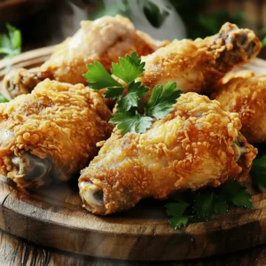 For the best fried chicken, I prefer bone-in, skin-on thighs and drumsticks. These cuts stay juicy during cooking. They also give you that crispy skin we all love. If you want to try something else, you can use chicken breasts or wings. Just know that they may cook faster, so watch them closely. Next, let’s talk about the dry mix. You need all-purpose flour and some seasonings. Here are the must-have spices for extra flavor: - 1 cup all-purpose flour - 1 teaspoon paprika - 1 teaspoon garlic powder - 1 teaspoon onion powder - 1 teaspoon dried thyme - 1 teaspoon cayenne pepper (adjust this to your spice level) - 1 teaspoon salt - 1 teaspoon black pepper Feel free to adjust the spice levels to match your taste. You can swap cayenne for chili powder if you want it milder. For the wet mix, we’ll use milk and lemon juice. This combo works great as a buttermilk alternative. Here’s how you do it: - 1 cup milk (or a dairy-free alternative) - 1 tablespoon lemon juice Mix these two and let them sit for about 5 to 10 minutes. This step helps thicken the milk. If you prefer a completely dairy-free option, try almond or oat milk. They will still give you a nice creamy crust. For the full recipe, check out the detailed instructions later in this article. To start, you'll need to make a milk and lemon juice mixture. Combine 1 cup of milk with 1 tablespoon of lemon juice in a small bowl. This mix will create a faux buttermilk. Let it sit for about 5 to 10 minutes. This step is key. It helps tenderize the chicken and adds flavor. Now it's time to prepare the breading. In a large bowl, mix together 1 cup of all-purpose flour, 1 teaspoon of paprika, 1 teaspoon of garlic powder, 1 teaspoon of onion powder, 1 teaspoon of dried thyme, 1 teaspoon of cayenne pepper, 1 teaspoon of salt, and 1 teaspoon of black pepper. This blend will give your chicken great taste. For effective coating, take each piece of chicken and dip it into the milk mixture first. Make sure it's fully coated. Let any extra liquid drip off. Then, dredge the chicken in the seasoned flour mix. Press gently to help the flour stick. Place the coated chicken on a plate. Next, heat oil in a deep skillet or frying pan. Aim for medium-high heat, about 350°F (175°C). To check if the oil is ready, sprinkle a bit of flour in it. If it sizzles, you're good to go. Carefully add the chicken pieces to the hot oil. Avoid overcrowding the pan. Fry the chicken for about 10 to 12 minutes on each side. You want it to be golden brown. To ensure it's cooked through, check that the internal temperature reaches 165°F (75°C). Once done, remove the chicken from the oil. Place it on a paper towel-lined plate to drain the excess oil. Let it cool slightly before serving. For the full recipe, refer back to the earlier section. The right oil temperature is key to crispy fried chicken. You want your oil hot, around 350°F (175°C). If it’s too cool, the chicken will soak up oil and turn greasy. Too hot, and the outside burns before the inside cooks. Test the oil by dropping a bit of flour in it. If it sizzles, you’re ready to fry. To keep that crust crispy, avoid overcrowding your pan. Frying too many pieces at once drops the oil temperature. Fry in batches if needed. After frying, place the chicken on a wire rack instead of paper towels. This allows air to circulate and keeps the crust crispy. Adding herbs and spices to your breading mix boosts flavor. Try mixing in dried oregano, or thyme for a fresh touch. A bit of cayenne adds heat, but adjust it to your taste. Don’t be afraid to experiment with flavors for a unique twist. For sides, homemade coleslaw pairs well with fried chicken. Its crunch and creaminess balance the crispy chicken. Try mac and cheese or cornbread for a Southern touch. These sides make the meal feel special. Handling raw chicken safely is very important. Always wash your hands before and after touching it. Use separate cutting boards to prevent cross-contamination. Cook chicken to an internal temperature of 165°F (75°C) to ensure it is safe to eat. Dispose of used oil properly. Let it cool, then pour it into a container. Don’t pour it down the drain. Clean up any spills quickly to avoid slips. Keep your kitchen safe while you fry! {{image_2}} You can spice up your fried chicken in many ways. For a kick, add cayenne pepper or chili powder. If you love garlic, mix garlic powder into your flour. Want something fresh? Try adding herbs like rosemary or thyme. Each of these changes gives your chicken a new twist. Global takes on fried chicken are also fun. In Korea, they use a sweet and spicy sauce that makes the chicken shine. Jamaican jerk chicken brings a smoky, spicy flavor. You can explore these tastes at home with just a few changes to your recipe. Oven-baked chicken is a great choice for a healthier meal. Coat your chicken in the same seasoned flour. Place it on a wire rack over a baking sheet. Bake at 400°F for about 35-40 minutes. This method gives you crispy skin without deep frying. If you want a quicker method, try an air fryer. Preheat it to 375°F. Place your coated chicken in the basket in a single layer. Cook for about 25-30 minutes, flipping halfway through. The result is crispy chicken with less oil. You can still enjoy fried chicken flavors without meat. Use plant-based substitutes like tofu or tempeh. Cut them into pieces and marinate them in the milk and lemon juice mixture. For the breading, follow the same steps as with chicken. You can also use cauliflower florets for a great veggie option. Dip them in the milk, then coat with the seasoned flour. Fry or bake them just like regular chicken for a tasty treat. For the full recipe, check out the original instructions to get cooking! To keep leftover fried chicken tasty, store it in an airtight container. Place a paper towel at the bottom to absorb moisture. This helps keep the chicken crispy. You can store it in the fridge for up to four days. After that, it may dry out or lose flavor. Always check for any off smells before eating. If you want to save your fried chicken for later, freezing is a great option. First, let the chicken cool completely. Wrap each piece tightly in plastic wrap. Then, place them in a freezer bag. This helps prevent freezer burn. You can freeze fried chicken for up to three months. To reheat frozen chicken, first thaw it in the fridge overnight. Then, place it in an oven at 400°F (200°C) for about 20-25 minutes. This method keeps the chicken crispy. You can also use an air fryer for about 10-12 minutes at 375°F (190°C) for a quick reheat. Leftover fried chicken is versatile and can be used in many dishes. You can shred it for chicken tacos or toss it in a salad. Another fun idea is to make a fried chicken sandwich. Just add some mayo and pickles on a bun. For a tasty breakfast, chop it up and mix it into scrambled eggs. You can also use it in soups or stews for added flavor. Check out the Full Recipe for more ideas on how to enjoy your fried chicken. To make fried chicken without buttermilk, you can use milk mixed with lemon juice. This creates a similar tangy flavor. Here are the essential steps: 1. Mix Milk and Lemon Juice: Combine 1 cup of milk with 1 tablespoon of lemon juice. Let it sit for about 5-10 minutes. This thickens the milk and gives it that buttermilk feel. 2. Prepare the Coating: In a bowl, mix 1 cup of all-purpose flour with spices like paprika, garlic powder, and cayenne pepper. 3. Coat the Chicken: Dip the chicken in the milk mixture first, then dredge it in the flour mix. This helps the coating stick well. 4. Fry the Chicken: Heat your oil and fry the chicken until it's golden brown and cooked through. This method results in a crispy and flavorful treat. For the full recipe, check out the Crispy Southern-Style Fried Chicken section. Yes, you can use yogurt instead of buttermilk. Here are some pros and cons: - Pros: - Yogurt offers a similar tangy flavor. - It can make the chicken very tender. - Cons: - Yogurt can be thicker than buttermilk, which may affect the coating. - You might need to thin it with water or milk to get the right consistency. The best oils for frying chicken are vegetable oil and peanut oil. They have high smoke points, making them great for frying. Here are some recommendations: - Vegetable Oil: This is a common choice due to its neutral flavor and high smoke point. - Peanut Oil: This oil adds a slight nutty flavor and is great for frying. Both oils will help you achieve that crispy texture we all love in fried chicken. To know when your fried chicken is done, check the internal temperature. The chicken should reach 165°F (75°C). Here are some tips for checking doneness safely: - Use a Meat Thermometer: Insert it into the thickest part of the chicken. - Look for Color: The chicken should be golden brown and crispy outside. - Juices Should Run Clear: Cut into the chicken; if the juices run clear, it’s fully cooked. These tips will help ensure your fried chicken is safe to eat and delicious every time. In this post, we reviewed how to make delicious fried chicken. We covered selecting chicken cuts, using dry and wet ingredients, and the marinating process. You learned about breading techniques and tips for frying, ensuring crispy and flavorful results. We explored flavor variations, cooking methods, and storage tips. Fried chicken does not have to be complicated. With your new skills and methods, you can make tasty meals or repurpose leftovers easily. Dive into frying or experimenting with new flavors, and enjoy your culinary journey!