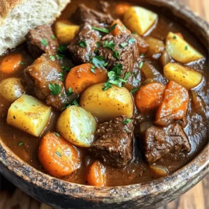 To make your Slow Cooker Savory Beef Stew Delight, gather these key items: - 2 pounds beef chuck, cut into 1-inch cubes - 4 medium carrots, sliced - 3 medium potatoes, diced - 1 large onion, chopped - 3 cloves garlic, minced - 4 cups beef broth - 2 tablespoons tomato paste - 1 teaspoon dried thyme - 1 teaspoon dried rosemary - 1 bay leaf - Salt and pepper to taste - 2 tablespoons olive oil - 1 cup frozen peas (added in the last 30 minutes of cooking) These ingredients form the base of your stew, creating a rich and hearty dish. You can enhance the flavor of your stew with these optional ingredients: - 1 tablespoon Worcestershire sauce - Fresh parsley for garnish The Worcestershire sauce adds depth, while parsley brightens the dish. If you lack any of the main ingredients, here are some swaps to consider: - Use beef stew meat instead of beef chuck for a quicker option. - Swap out potatoes for sweet potatoes for a different taste. - Use vegetable broth instead of beef broth for a lighter flavor. These substitutions can keep the stew tasty while fitting your needs. Start by cutting your beef chuck into 1-inch cubes. This size helps it cook evenly. Heat 2 tablespoons of olive oil in a large skillet over medium-high heat. Season the beef with salt and pepper. Brown the beef in batches. Aim for a nice sear on all sides. This step adds great flavor to your stew. Once browned, transfer the beef to the slow cooker. Next, add chopped onion, minced garlic, sliced carrots, and diced potatoes to the slow cooker. These veggies will soak up all the tasty juices. In a separate bowl, mix 4 cups of beef broth with 2 tablespoons of tomato paste, 1 tablespoon of Worcestershire sauce, 1 teaspoon of dried thyme, 1 teaspoon of dried rosemary, and a bay leaf. Whisk it well until smooth. Pour this broth mixture over the beef and veggies. Make sure everything is covered by the liquid for the best flavor. Set your slow cooker to low and cook for 8 hours. If you're short on time, you can set it to high for 4 to 5 hours. The beef will become tender and full of flavor. In the last 30 minutes, stir in 1 cup of frozen peas. This adds a nice pop of color and sweetness. Before serving, taste and adjust the seasoning if needed. Don’t forget to take out the bay leaf! For a delicious finish, serve in deep bowls with crusty bread for dipping. Enjoy your Slow Cooker Savory Beef Stew Delight! You can find the full recipe in the earlier section. To get the best flavor in your beef stew, start by browning the beef. This step adds depth and richness. Use a heavy skillet with olive oil over medium-high heat. Make sure not to crowd the meat. Brown it in batches for an even sear. After browning, add the onions and garlic to the skillet. Cook them until soft and fragrant. This mix will be a flavor base for the stew. Another tip is to use fresh herbs. Dried thyme and rosemary work well, but fresh herbs add brightness. Add them towards the end of cooking for a fresh taste. Finally, ensure everything is submerged in broth. This helps all the flavors blend together. One common mistake is skipping the browning step. This step is vital for flavor. Avoid adding too much liquid. The beef and veggies release moisture while cooking. Too much liquid can make your stew watery. Also, don’t forget to taste and adjust seasoning before serving. This simple step can make a big difference. Another mistake is not removing the bay leaf. While it adds flavor, it is not edible. Lastly, avoid cooking on high heat for too long. Slow cooking allows flavors to develop and beef to become tender. When serving your beef stew, use deep bowls to hold all the goodness. A sprinkle of fresh parsley on top adds color and freshness. Pair your stew with crusty bread. This is perfect for dipping into the rich broth. You can also serve it with a side salad. A light salad balances the hearty stew. For a fun twist, try adding a dollop of sour cream or a sprinkle of cheese on top. These add creamy textures and extra flavor. For the full recipe, check out the Slow Cooker Savory Beef Stew Delight. {{image_2}} You can make this stew low-carb by swapping out potatoes. Use turnips or cauliflower instead. These veggies cook well and offer a similar texture. You can also reduce the number of carrots. This keeps the stew tasty while lowering carbs. To make a vegetarian stew, replace the beef with mushrooms or lentils. Use vegetable broth instead of beef broth. Add more veggies like bell peppers and zucchini for extra flavor. This makes a hearty meal without meat. If you love spice, add jalapeños or crushed red pepper flakes. These ingredients bring heat and depth. You can also add a splash of red wine for richness. Fresh herbs like parsley or cilantro brighten the dish. Experiment and find what flavors you enjoy most with this stew! After enjoying your savory beef stew, let it cool down to room temperature. Use airtight containers to store the leftovers. Label the containers with the date. This helps you keep track of freshness. Refrigerate the stew for up to three days. Keep it away from strong-smelling foods to avoid flavor transfer. To reheat, pour the stew into a pot. Heat it over medium heat until it bubbles. Stir occasionally to ensure even heating. You can also use the microwave. Place the stew in a microwave-safe bowl. Heat for 2-3 minutes, stirring halfway through. Make sure it’s hot all the way through before serving. Freezing is a great option for longer storage. Pour the cooled stew into freezer-safe bags or containers. Leave some space for expansion. Label the bags with the date. You can freeze the stew for up to three months. When ready to eat, thaw it overnight in the fridge. Reheat it on the stove or in the microwave. Enjoy your delicious meal anytime with these simple storage tips! For the complete recipe, check out the Full Recipe section. The best cut of beef for stew is beef chuck. This cut is tough, but it cooks well. It becomes tender and juicy after slow cooking. The marbling in chuck adds flavor too. Other good options are brisket and round. Both work, but chuck remains my favorite for stew. Yes, you can use frozen vegetables in your stew. They save time and are often cheaper. Just add them in the last 30 minutes of cooking. This keeps them bright and flavorful. If you use frozen peas, they mix well with the beef and other veggies. You can thicken your beef stew a few ways. One method is to use a cornstarch slurry. Mix equal parts cornstarch and cold water, then stir it in. Let the stew cook for a few more minutes. Another option is to mash some of the potatoes in the stew. This adds body and thickness, making the stew heartier. For the full recipe, check out the Slow Cooker Savory Beef Stew Delight. In this post, I covered key ingredients, step-by-step cooking, and useful tips for beef stew. You learned about essential flavors and how to avoid common mistakes. Remember to store leftovers properly and explore variations to keep things fresh. By using these guidelines, you can create a delicious stew that suits your taste. Enjoy experimenting and make this dish your own!