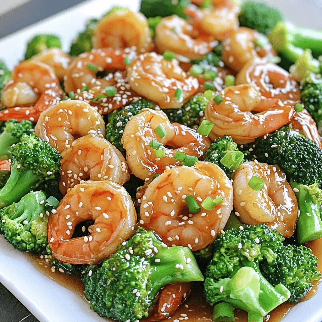 - 1 pound large shrimp, peeled and deveined - 2 cups broccoli florets - 3 tablespoons honey - 4 tablespoons soy sauce (low sodium for healthier option) - 3 cloves garlic, minced - 1 tablespoon fresh ginger, minced - 2 tablespoons sesame oil - 1 tablespoon cornstarch mixed with 2 tablespoons water (for thickening) - Sesame seeds and green onions for garnish - Salt and pepper to taste For this honey garlic shrimp and broccoli dish, the ingredients shine. Fresh shrimp and broccoli create a vibrant look and taste. The honey and soy sauce mix adds a sweet and savory twist, while garlic and ginger offer a punch of flavor. I like to use large shrimp for this recipe. They cook quickly and soak up the sauce well. Broccoli adds color and crunch. You can also mix in other vegetables if you want. For the sauce, honey brings sweetness, while soy sauce adds umami. Fresh garlic and ginger make the dish fragrant and lively. To thicken the sauce, I use cornstarch mixed with water. This helps the sauce cling to the shrimp and broccoli. Don't forget to garnish! Sesame seeds and chopped green onions not only look good but also add extra flavor. These simple ingredients make this meal quick, easy, and delicious. You can find the full recipe above for all the details! - Mix honey, soy sauce, minced garlic, and minced ginger in a bowl. - Toss the shrimp in the marinade and let it sit for 15-20 minutes. Marinating adds flavor and tenderness to the shrimp. The honey gives a touch of sweetness while the soy sauce adds a savory note. Garlic and ginger provide a lovely kick. This step is key for a delicious meal. - Steam the broccoli florets until they are bright green and tender. - Set the broccoli aside to keep it warm. Steaming keeps the broccoli crisp and vibrant. You want it tender but still crunchy. This adds great texture to your dish. Plus, the bright green color makes it visually appealing. - Heat sesame oil in a large pan over medium-high heat and cook the shrimp. - Add the reserved marinade and the cornstarch mixture to thicken the sauce. - Combine the shrimp and broccoli in the pan and heat everything through. Cooking shrimp only takes a few minutes. When shrimp turns pink and opaque, it’s done. Adding the marinade and cornstarch thickens the sauce, making it rich and tasty. Toss everything together to coat it well in the sauce. This dish truly shines at this stage. For the full recipe, check out the complete instructions above. Enjoy your cooking! To make the sauce just right, you can adjust the honey and soy sauce. If you like it sweeter, add more honey. For a saltier taste, increase the soy sauce. Fresh garlic and ginger bring out the best flavors, so always use them. Be careful not to overcook the shrimp. This keeps them tender and juicy. If you have a wok, use it! A wok can give you a nice stir-fry experience. It helps the shrimp and broccoli cook evenly and quickly. When you serve the dish, use a large platter. This makes it look great. Drizzle extra sauce over the top to add shine. You can pair this meal with steamed rice or quinoa. These sides make it filling and complete. For the full recipe, check the details above. {{image_2}} You can add more veggies to this dish. Bell peppers, snap peas, and bok choy bring color and nutrition. They also add crunch and flavor. If you're short on time, use frozen broccoli. It cooks fast and works great in this recipe. Not in the mood for shrimp? You can easily substitute it with chicken, tofu, or beef. Each protein brings its unique taste. Just remember, the cook time may change. Chicken and beef need a bit longer to cook, while tofu cooks quickly. Want to spice things up? Add sriracha for a spicy kick. It adds heat and depth to the dish. If you have dietary needs, use gluten-free soy sauce. It keeps the flavor while meeting your requirements. This flexibility makes the meal more enjoyable for everyone. Store leftovers in an airtight container for up to 3 days. I recommend reheating gently on the stovetop or in the microwave. This helps keep the shrimp tender and the broccoli crisp. You can freeze the cooked dish for up to 2 months. To enjoy later, thaw it overnight in the fridge before reheating. This method helps maintain the flavors and texture of the dish. For best quality, store shrimp and broccoli separately. This keeps the broccoli from getting too soft. Also, avoid reheating multiple times. Each time you reheat, the dish loses some of its charm and fresh taste. Shrimp should be pink and opaque; approximately 2-3 minutes on each side. When shrimp turns from gray to pink, it's time to take them off the heat. Overcooked shrimp can become rubbery, so watch closely. Yes, but ensure they are thawed and patted dry before marinating. This step helps the marinade stick better and improves flavor. For best results, thaw shrimp in the fridge overnight or under cold running water. Serve over rice, quinoa, or with noodles for a complete meal. You could also add a side salad for extra crunch. Pairing with these options adds healthy carbs and rounds out your dish nicely. Yes, it combines lean protein with vegetables and can be made low-sodium. Using low-sodium soy sauce cuts down on salt without losing flavor. This dish provides good nutrients, making it a great choice for a balanced meal. Check out the full recipe for more details! This blog post shared a tasty recipe for Honey Garlic Shrimp and Broccoli. You learned about the main ingredients, sauce details, and cooking tips. I emphasized keeping shrimp tender and suggested easy variations and storage tips. Cooking at home saves money and can be good for your health. I hope you enjoy making this quick and healthy meal! Remember, cooking should be fun and easy. Try new ingredients and make it your own. Enjoy each bite!