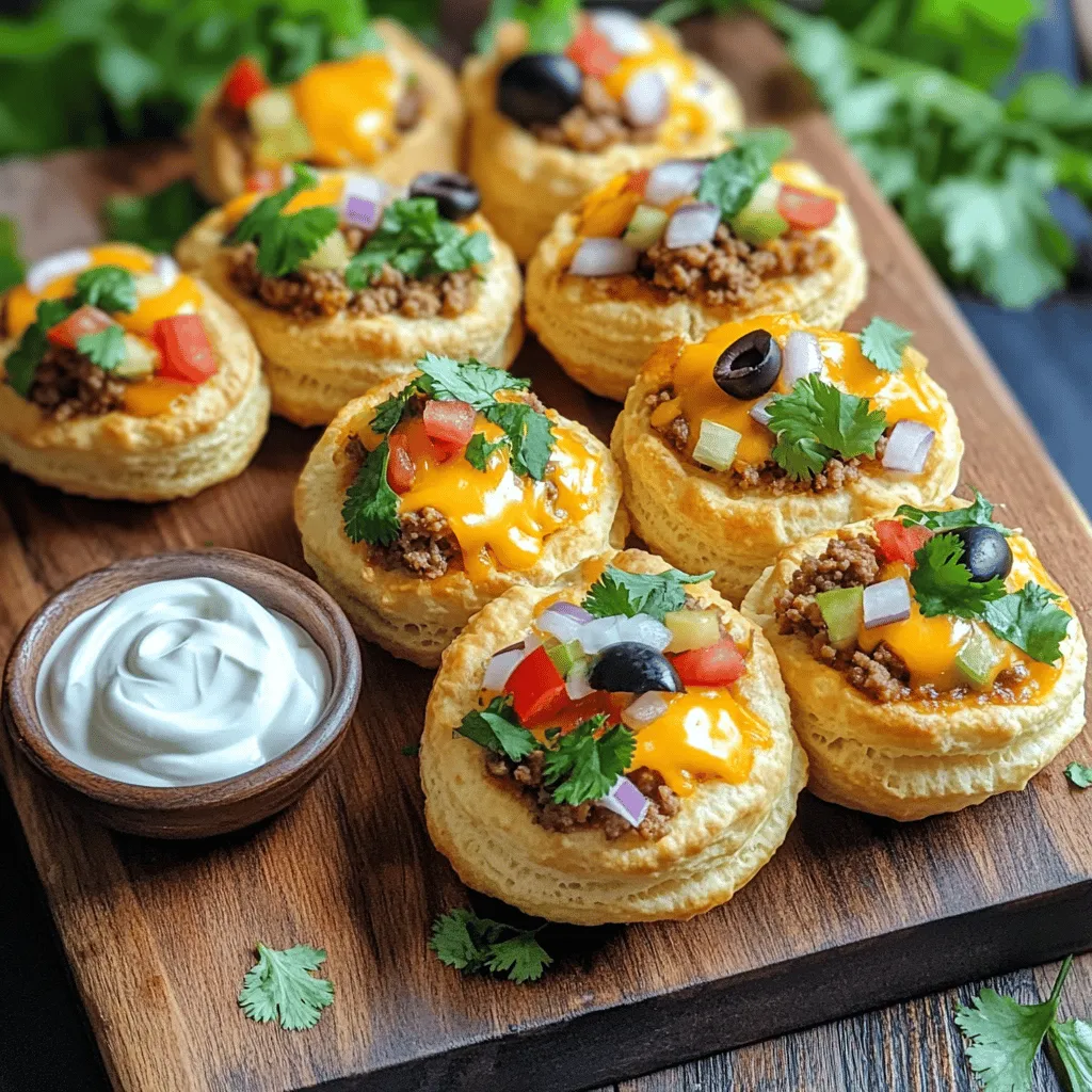To make tasty Air Fryer Taco Bombs, gather these key ingredients: - 1 lb ground beef or turkey - 1 taco seasoning packet - 1 can of refrigerated biscuit dough (8-count) - 1 cup shredded cheddar cheese - ½ cup chopped tomatoes - ½ cup diced onions - ¼ cup sliced black olives These ingredients create a delicious and hearty filling for your taco bombs. You can add extra flavor and fun with these garnishes and sauces: - ½ cup sour cream (for dipping) - Fresh cilantro (for garnish) - Hot sauce (for spice) - Salsa (for extra flavor) These options let you customize your dish to your taste. You will need a few essential tools to make your taco bombs: - Air fryer - Skillet - Mixing spoon - Baking sheet or plate (for assembling) - Measuring cups Having the right equipment makes the cooking process smooth and easy. For the complete recipe, check [Full Recipe]. First, start by cooking the meat. I like to use ground beef, but turkey works too. Heat a skillet over medium heat. Add the meat and cook until it is brown. This should take about 5 to 7 minutes. If there's extra fat, drain it. Next, stir in the taco seasoning. Follow the packet instructions for adding water. Let it simmer for a few minutes, then remove it from the heat. This mixture will give the taco bombs their bold flavor. Now, let’s assemble the taco bombs. Preheat your air fryer to 320°F (160°C). Take a can of refrigerated biscuit dough. For each biscuit, flatten it into a round shape, about 4 to 5 inches wide. Place a spoonful of the meat mixture in the center of each disc. Then, add some shredded cheddar cheese, chopped tomatoes, diced onions, and black olives on top. Next, gather the edges of the biscuit dough around the filling. Pinch the edges to seal them tightly. Roll the filled dough into a ball shape. This will help keep all the tasty fillings inside while they cook. It’s time to cook the taco bombs! Lightly spray the air fryer basket with olive oil. Place the taco bombs in the basket, making sure to leave space between each one. This helps them cook evenly. Spray the tops of the bombs with more olive oil for a nice, crispy finish. Set the air fryer to cook for about 10 to 12 minutes. Keep an eye on them until they turn golden brown and look delicious. Once they’re done, let them cool for a bit. Serve them warm with a side of sour cream for dipping. Don't forget to garnish with fresh cilantro for that extra pop! For the full recipe, check out the details above. Enjoy your tasty taco bombs! To get that perfect golden finish on your taco bombs, keep these tips in mind: - Use Olive Oil Spray: Lightly spray the tops with olive oil before cooking. - Adjust Air Fryer Temp: Set your air fryer to 320°F (160°C) for even cooking. - Don’t Overcrowd: Leave space between each taco bomb in the basket. This helps air circulate. These steps ensure even browning. You'll love the crunchy texture! Here are some common mistakes to watch out for: - Overfilling the Dough: If you add too much filling, the bombs won’t seal well. - Skipping the Simmer: Always let the meat mixture simmer to enhance the flavor. - Not Preheating the Air Fryer: Preheating helps cook the dough evenly. Avoiding these errors will lead to better results! To make your taco bombs even tastier, consider these ideas: - Add Spices: Mix in extra chili powder or cumin with the taco seasoning. - Fresh Herbs: Try adding chopped cilantro or green onions to the filling. - Cheese Variety: Use pepper jack or queso fresco for a different flavor. These tips will help you create a flavor explosion in every bite. For the complete recipe, check out the [Full Recipe]. {{image_2}} You can make tasty vegetarian taco bombs. Start with a meat substitute like lentils or black beans. Cook them with taco seasoning, just like you would with meat. You can also add veggies like bell peppers, corn, or zucchini. These ingredients add great flavor and texture. Cheese makes taco bombs extra yummy. While cheddar is classic, you can try other kinds. Monterey Jack adds a creamy touch. For a kick, use pepper jack cheese. If you want a tangy taste, try feta or goat cheese. Mix and match to find your favorite combo. Want it spicy? Add chopped jalapeños or a sprinkle of cayenne pepper to the meat mix. For a milder taste, skip the heat. You can also use diced bell peppers for sweetness. This way, everyone can enjoy taco bombs just the way they like. Explore these options to find your perfect flavor balance. For the full recipe, check out the above section. To store leftover taco bombs, let them cool completely. Place them in an airtight container. You can keep them in the fridge for up to three days. If you want to keep them longer, consider freezing. To reheat the taco bombs, preheat your air fryer to 350°F (175°C). Place the taco bombs in the basket. Heat them for about 5-7 minutes. This method keeps them crispy and tasty. To freeze taco bombs, arrange them on a baking sheet. Ensure they don't touch each other. Freeze for about one hour, then transfer to a freezer bag. They can stay frozen for up to three months. When ready to eat, cook from frozen for 12-15 minutes at 350°F (175°C). Check the Full Recipe for details on how to make these delicious treats! Yes, you can use pre-cooked meat. Just warm it up before adding it to the dough. This saves time. Make sure to mix in the taco seasoning for great flavor. You can use rotisserie chicken, leftover beef, or turkey. This way, you keep the taste and have fun making taco bombs! You have many options for fillings! Try using beans, corn, or peppers. You can add cooked vegetables for a healthy twist. Different cheeses like pepper jack or mozzarella can add a nice kick. Don't forget to mix in spices to match your taste. Get creative and make it your own! Check the color of the taco bombs. They should be golden brown and crispy on the outside. You can also use a meat thermometer. The inside should reach 165°F (74°C). If they look puffy and the dough is firm, they are ready to eat. Let them cool for a few minutes before serving! In this post, I covered how to make delightful air fryer taco bombs. We explored main ingredients, easy steps, and helpful tips. I shared options for vegetarian variants and ways to adjust the spice level. You learned how to store and reheat your taco bombs. Taco bombs are simple and fun to make. With these steps and tricks, you will impress everyone. Enjoy creating tasty bites that can fit many tastes!