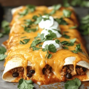 To make delicious ground beef enchiladas, gather these ingredients: - 1 lb ground beef - 1 small onion, finely chopped - 2 cloves garlic, minced - 1 teaspoon cumin - 1 teaspoon chili powder - 1 can (15 oz) black beans, drained and rinsed - 2 cups shredded cheddar cheese - 1 cup enchilada sauce (homemade or store-bought) - 8 small flour tortillas - 2 tablespoons olive oil - Salt and pepper to taste - Fresh cilantro and sour cream for garnish (optional) Using fresh ingredients can enhance flavor and texture in your enchiladas. Fresh garlic and onion provide a vibrant taste. However, canned ingredients save time. Canned black beans are a great option. They are quick and easy to use. If you have time, try using fresh beans. Soaking and cooking them adds a wonderful taste. Homemade enchilada sauce also gives a personal touch. Store-bought sauces work well for quick meals. Choose what fits your schedule. Toppings make enchiladas even better! Here are some tasty options: - Fresh cilantro - Sour cream - Sliced jalapeños - Avocado slices - Chopped green onions - Additional shredded cheese Feel free to mix and match toppings. They add flavor and color to your dish. Enjoy experimenting with your favorites! For the full recipe, check out the details above. Start by preheating your oven to 350°F (175°C). This step is key for even cooking. While the oven heats, gather your ingredients. You will need ground beef, onion, garlic, spices, black beans, cheese, and tortillas. In a large skillet, pour in 2 tablespoons of olive oil. Heat it over medium heat. Add 1 small chopped onion and 2 minced garlic cloves. Sauté for about 3-4 minutes. You want the onion to be soft and clear. Then, raise the heat to medium-high. Add 1 lb of ground beef to the skillet. Cook until it turns brown, breaking it apart with a spatula. This will take about 6-8 minutes. Once browned, mix in 1 teaspoon of cumin, 1 teaspoon of chili powder, salt, and pepper. Finally, stir in 1 can of black beans and cook for 2 more minutes. Next, warm 8 small flour tortillas on low heat. This helps them bend without breaking. On each tortilla, spread about 1/3 cup of the beef mixture. Add a small sprinkle of shredded cheese. Roll each tortilla tightly, placing them seam-side down in a greased 9x13 inch baking dish. Pour 1 cup of enchilada sauce over the rolled tortillas. Make sure they are well covered. Top with the remaining cheese. Now, place the dish in the preheated oven. Bake for 20-25 minutes. You'll know they’re ready when the cheese is bubbling and golden. Let them cool for a few minutes before serving. If you want, add fresh cilantro and sour cream for a tasty touch. For the full recipe, check out the earlier section. Seasoning is key to great enchiladas. Start with salt and pepper. Add cumin and chili powder. These spices give depth and warmth. Adjust the amounts based on your taste. If you like heat, add more chili powder. For a milder flavor, use less. Always taste as you go. This way, you ensure the mix is just right. Balance the flavors to make each bite delightful. Warming tortillas helps them stay soft. If they’re too cold, they might crack. Heat a pan on low and place a tortilla in it. Leave it for about 30 seconds on each side. This makes them more pliable. You can also cover them with a damp cloth while warming. This keeps them moist and easy to roll. Perfect tortillas make your enchiladas better. To get that perfect cheese melt, use shredded cheese. Shredded cheese melts faster and evenly. Mix different types for varied flavor. Cheddar works well, but Monterey Jack is great too. Sprinkle cheese inside and on top of the enchiladas. Cover the dish with foil for the first half of baking. This traps steam and helps the cheese melt quickly. Remove the foil for the last few minutes to brown the cheese. Enjoy that gooey, cheesy goodness! {{image_2}} You can swap ground beef for many other proteins. Chicken makes a light option. Use shredded rotisserie chicken for ease. Ground turkey is another lean choice. For a vegetarian twist, try black beans or lentils. Mix in some veggies like bell peppers or zucchini for flavor. Enchiladas can shine with different sauces. Red enchilada sauce has a rich, deep flavor. It’s made from red chilies, tomatoes, and spices. Green enchilada sauce is zesty and bright. It uses tomatillos and green chilies. Choose the sauce based on your taste preference. Both sauces can bring excitement to your dish. You can easily change some ingredients in this recipe. Instead of black beans, try pinto or refried beans. They add a creamy texture. For cheese, cheddar is classic, but you can use Monterey Jack or even pepper jack for heat. Feel free to mix different cheese types for a unique flavor. These swaps keep your enchiladas fresh and fun! You can find the full recipe here: [Full Recipe]. You can store leftover ground beef enchiladas in the fridge. Place them in an airtight container. They will stay fresh for up to three days. Make sure to cover them well to keep them from drying out. If you want to keep them longer, freeze them instead. To freeze your enchiladas, let them cool completely first. Wrap each enchilada in plastic wrap or foil. Place them in a freezer-safe bag or container. They can last up to three months in the freezer. When you're ready to eat them, just thaw them overnight in the fridge. Reheat enchiladas in the oven for best results. Preheat the oven to 350°F (175°C). Place the enchiladas in a baking dish. Cover them with foil to keep them moist. Heat for about 20 minutes. You can also microwave them. Just place them in a microwave-safe dish and cover. Heat for 1-2 minutes, checking until hot. Enjoy your meal! To add spice, use more chili powder or add diced jalapeños. You can also mix in hot sauce to the beef mixture before rolling. If you want even more heat, try adding crushed red pepper flakes. Each of these options will bring more warmth and flavor to your enchiladas. Yes, you can use corn tortillas. Corn tortillas are traditional and add a nice flavor. They may crack more easily, so warm them first. This makes them flexible and easier to roll. Just follow the same steps to fill and bake them. You can serve enchiladas with rice, beans, or a fresh salad. Guacamole and salsa are great sides too! A cool, creamy dip balances the spice well. Don't forget to add some chips for crunch! Leftovers last about three to four days in the fridge. Store them in an airtight container to keep them fresh. You can also freeze them for up to three months. Just reheat in the oven or microwave when you’re ready to enjoy them again. For the full recipe, check out [Full Recipe]. In this post, we explored key ingredients, step-by-step cooking, and storage tips for ground beef enchiladas. You learned how to pick fresh or canned ingredients and tried tasty toppings. Perfecting flavors and choosing the right sauces enhanced your dish. Remember, you can switch up proteins and sauces to fit your taste. With these tips, your enchiladas will shine. Now, it’s your turn to create and enjoy a delicious meal. Happy cooking!