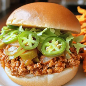 - 1 lb ground chicken - 1 small onion, finely chopped - 2 cloves garlic, minced - 1 green bell pepper, diced - 1 tablespoon Cajun seasoning - 1 cup diced tomatoes (canned or fresh) - 1 tablespoon tomato paste - 1 tablespoon Worcestershire sauce - 1 tablespoon olive oil - Salt and pepper to taste - 4 hamburger buns - Optional toppings: sliced jalapeños, shredded lettuce, and sliced pickles For this recipe, I love using ground chicken. It cooks quickly and soaks up flavors well. I always add onion and garlic for aroma and taste. The green bell pepper gives a nice crunch. Cajun seasoning is key for that bold flavor. It brings warmth without being too hot. You can use canned tomatoes, but fresh ones taste amazing. Tomato paste adds richness. Worcestershire sauce gives a nice depth to the dish. I use olive oil to sauté the veggies. It adds flavor and helps prevent sticking. Salt and pepper round out the taste. For serving, soft hamburger buns work best. They hold the filling well. You can add toppings like jalapeños for heat, lettuce for freshness, and pickles for tang. Check the Full Recipe for detailed steps on how to prepare this dish! 1. Start by heating olive oil in a large skillet over medium heat. 2. Add the chopped onion and green bell pepper. Sauté them for about 5 minutes until soft. 3. Next, stir in the minced garlic. Cook for one more minute until it smells great. 4. Now, add the ground chicken to the skillet. Break it apart with a spatula. 5. Cook it until the chicken is browned and cooked through, which takes about 6 to 8 minutes. 1. Sprinkle the Cajun seasoning over the cooked chicken. Mix it well to coat the meat. 2. Add the diced tomatoes, tomato paste, Worcestershire sauce, salt, and pepper. Stir to combine all these ingredients. 3. Lower the heat and let the mixture simmer for 10 to 15 minutes. This step lets the flavors meld together. Stir occasionally to avoid sticking. 1. While the chicken simmers, toast the hamburger buns lightly. You can use a toaster or a skillet for this. 2. Once the chicken mixture is thick and hot, it’s time to assemble your sloppy joes. 3. Spoon the chicken mixture generously onto the bottom half of each toasted bun. 4. Add any toppings you like, such as sliced jalapeños, shredded lettuce, or pickles. Top it with the other half of the bun. This recipe is a fun and tasty twist on a classic dish. For the full recipe, check out the details above. To make the best Cajun chicken sloppy joes, choose the right ground chicken. Look for ground chicken that is fresh and has a little fat. This will keep your dish juicy and flavorful. You can also use ground turkey if you prefer. Adjusting the spice levels is key for personal taste. Start with a small amount of Cajun seasoning. You can always add more if you want a kick. If you like it mild, leave out the jalapeños. Taste your chicken mix before serving to find the right balance. Garnishing can make your sloppy joes look fancy. A sprinkle of fresh parsley or cilantro on top brightens the dish. You can also add sliced jalapeños for a spicy look. For side dishes, sweet potato fries pair well. They add sweetness and crunch. You can also serve a simple salad for freshness. Check out the Full Recipe for more ideas on serving your meal! {{image_2}} You can switch up the protein in this dish. Ground turkey or beef works well and gives a different taste. For a plant-based option, try lentils or chickpeas. Each swap brings its own flavor and texture to your Cajun Chicken Sloppy Joes. You can also play with sauces. Instead of Worcestershire, use soy sauce or hot sauce for a kick. You can mix in barbecue sauce for a sweet twist. Toppings are also fun to change. Try avocado slices, coleslaw, or spicy aioli. These small changes can give your meal a whole new vibe. Making these Sloppy Joes in advance is simple. You can cook the chicken mixture and store it in the fridge. It stays fresh for about three days. When you’re ready to eat, heat it up in a skillet. If you want to freeze it, let the mixture cool first. Then, place it in a freezer-safe bag. It can last for up to three months. To reheat, just thaw it overnight in the fridge. Then, warm it up on the stove or in the microwave. You can enjoy a tasty meal with little effort. Check out the Full Recipe for all the details! To keep your Cajun chicken sloppy joes fresh, store leftovers in the fridge. Use an airtight container to hold the chicken mixture. This will help it stay tasty for up to three days. If you want to save the dish for longer, consider freezing it. For freezing, put the chicken mixture in a freezer-safe bag or container. Remove as much air as you can before sealing. You can freeze it for up to three months. When it’s time to enjoy your leftover sloppy joes, reheating is key. The best way to reheat them is in a skillet over medium heat. Stir the mixture often until it’s hot. This helps keep the flavor and texture just right. You can also use a microwave. Place the mixture in a microwave-safe bowl. Heat it in short bursts, stirring in between, until warm. Remember to toast your buns again if you want that nice crunch! Can I use chicken thighs instead of ground chicken? Yes, you can use chicken thighs. Just chop them into small pieces. This will add a rich flavor and moisture. Cook them until they are browned and no longer pink. Thighs will give a different texture, but they work great! What can I substitute for Cajun seasoning? If you don’t have Cajun seasoning, try using a mix of paprika, garlic powder, and cayenne pepper. You can also use Italian seasoning or taco seasoning for a different taste. Adjust the amounts based on your spice level preference. Can I make this recipe in advance? Yes! You can make the Cajun chicken mixture ahead of time. Just store it in the fridge for up to three days. When you're ready, reheat it on the stove or microwave. This makes meal prep easy! How do I know when the chicken is fully cooked? The chicken is done when it reaches an internal temperature of 165°F (75°C). You can cut into the meat to check for any pinkness. If it’s no longer pink and juices run clear, it’s fully cooked. This blog post covered all you need for Cajun Chicken Sloppy Joes. We discussed key ingredients, step-by-step cooking instructions, and helpful tips. You learned how to adjust spices and present the dish well. I shared ways to swap ingredients and how to prep for meals ahead. Finally, proper storage and reheating methods keep your dish fresh. Enjoy these Sloppy Joes knowing you can make them your own. With this easy recipe, you’ll serve a tasty meal that everyone will love!