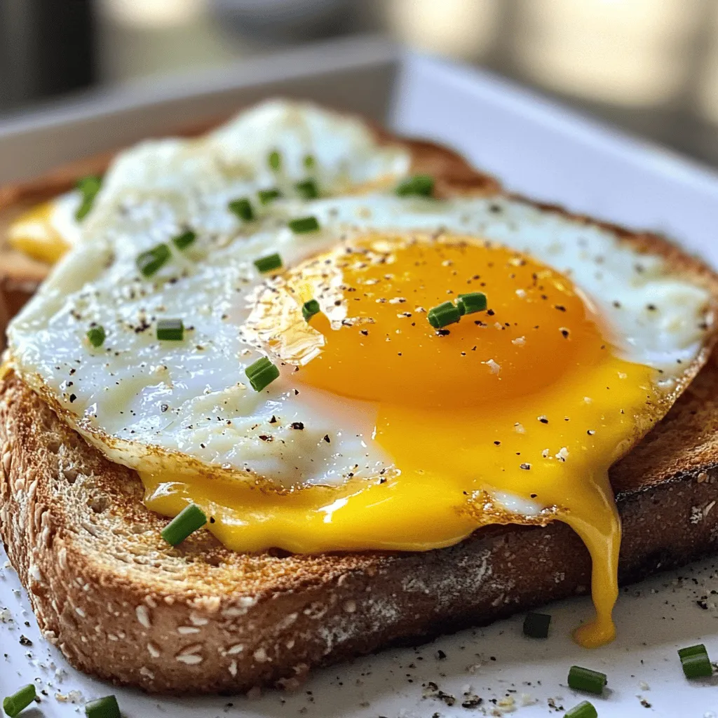To create a tasty air fryer egg and cheese toast, you need just a few key items: - 2 slices of whole grain bread - 2 large eggs - 2 slices of sharp cheddar cheese - 1 tablespoon unsalted butter, softened - Salt and pepper to taste These ingredients come together to make a delicious breakfast or snack. The eggs provide protein, while the cheese adds rich flavor. Whole grain bread gives a nice texture and helps keep you full. You can use various types of bread for this recipe. Here are some great options: - Sourdough - Rye - Multigrain - White bread Each type of bread brings its own flavor and texture. Sourdough adds a tangy taste, while rye has a hearty bite. Choose what you like best! Seasonings can elevate your egg and cheese toast. Here are some ideas: - Salt and pepper (basic must-haves) - Fresh herbs, like chives or parsley - Hot sauce for a kick - Avocado slices for creaminess Feel free to mix and match these add-ins. They can make your toast even more exciting. If you want more flavor, try adding fresh herbs on top after cooking. To start, preheat your air fryer to 350°F (175°C). This step is key to getting your toast crispy. While it heats, gather your ingredients. You will need whole grain bread, eggs, cheese, butter, salt, and pepper. Make sure everything is ready for quick assembly. Next, take your slices of bread. Spread softened butter on one side of each slice. This will help create a nice golden crust. Lay the bread, buttered side down, on a clean surface. Place a slice of cheese on each piece of bread. Now, crack an egg onto the cheese. Be careful not to break the yolk. Season the egg with a pinch of salt and pepper. Carefully transfer your prepared toast to the air fryer basket. Ensure they do not overlap. Cook your toast in the air fryer for 8-10 minutes. Keep an eye on the eggs. You want them cooked to your liking, with the cheese melted perfectly. Once done, take the toast out. If you want, sprinkle fresh herbs on top for added flavor. Serve hot and enjoy your delicious creation! For the full recipe, check out [Full Recipe]. To get the perfect egg yolk, crack the eggs gently. Place them directly on the cheese without breaking the yolk. This keeps the yolk runny and the white cooked just right. Cook the toast for 8-10 minutes. Check the eggs at 8 minutes for your desired doneness. If you like firmer yolks, leave them a bit longer. Buttering your bread is key for a golden crust. Use softened butter for easy spreading. Cover one side of each slice evenly. This helps the bread toast up nicely in the air fryer. Don’t skip this step! A golden crust adds flavor and makes it more appealing. Sharp cheddar cheese is my go-to for this recipe. It melts well and packs a punch of flavor. You can also try mozzarella for a milder taste or pepper jack for a bit of heat. Experiment with different cheeses to find your favorite mix. Each cheese adds a unique twist to the dish. {{image_2}} You can make your Air Fryer Egg and Cheese Toast even better by adding veggies. Spinach, tomatoes, or bell peppers work well. To add them, chop your chosen vegetables small. Layer them on the cheese before adding the egg. This extra step gives you more flavor and nutrients. While sharp cheddar is tasty, you can switch it up! Try mozzarella for a creamy melt or pepper jack for a kick. You might even like goat cheese for a tangy twist. Each cheese brings a unique taste, so feel free to experiment! Seasoning can change the whole dish! Besides salt and pepper, consider using smoked paprika or garlic powder. Fresh herbs like basil or chives can add freshness. A dash of hot sauce can bring heat. Mix and match to find your favorite flavors. Use these tips to create your own version of the Air Fryer Egg and Cheese Toast. For the full recipe, check out the details above. If you have leftover egg and cheese toast, store it in an airtight container. Let the toast cool first. This helps keep it fresh. You can keep it in the fridge for up to three days. Avoid stacking the toast, as this can make it soggy. If you have extra toppings, store them separately. To reheat your toast, use the air fryer. Set it to 350°F (175°C) and heat for about 3-5 minutes. This will help bring back its crispiness. You can also use a toaster oven for a similar effect. If using a microwave, place a paper towel over the toast. This keeps it from getting too chewy. You can freeze the toast if you want to save it for later. Wrap each piece in plastic wrap, then place them in a freezer bag. Make sure to remove as much air as possible. The toast can last for up to one month in the freezer. To enjoy, thaw it in the fridge overnight and reheat as mentioned above. Yes, you can use different types of bread. Use sourdough, rye, or even bagels. Each type adds its own flavor. Whole grain bread gives a nice nutty taste. Try what you like best! To keep the yolk intact, crack the egg gently. Hold it close to the bread. Use a bowl to catch the egg first, then slide it onto the toast. This way, you have more control. Cleaning the air fryer is easy. Let it cool first. Then, remove the basket and wash it in warm soapy water. Wipe the inside with a damp cloth. Make sure to dry it well before the next use. To make a vegan version, swap eggs for tofu or chickpea flour. Use vegan cheese as a substitute. You can also try mashed avocado on the toast for creaminess. Enjoy your plant-based twist on this dish! You learned about making tasty egg and cheese toast in an air fryer. We covered the key ingredients, from bread options to seasonings. The step-by-step instructions guide you through cooking it perfectly. Tips shared help you achieve that golden crust and creamy yolk. You can also explore fun variations and proper storage methods. Now, it's your turn to try this easy recipe and make it yours. Enjoy!