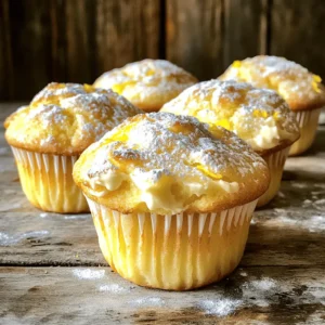 To make Lemon Cream Cheese Muffins, you will need simple ingredients. This recipe blends fresh lemon with creamy cheese. The result is a light and zesty muffin that’s perfect for breakfast or snacks. Here’s what you’ll need for the full recipe: - 1 cup all-purpose flour - 1/2 cup granulated sugar - 1/2 teaspoon baking powder - 1/4 teaspoon baking soda - 1/4 teaspoon salt - 1/2 cup cream cheese, softened - 1/4 cup unsalted butter, softened - 1 large egg - 1/4 cup milk - Zest of 1 lemon - 2 tablespoons fresh lemon juice - 1 teaspoon vanilla extract - Optional: powdered sugar for dusting Each ingredient plays a role. The flour gives structure, while the cream cheese adds richness. The lemon zest and juice give a bright flavor. If you don't have an ingredient, here are some easy swaps: - Flour: Use whole wheat flour for a nuttier taste. - Sugar: Swap granulated sugar for coconut sugar for a deeper flavor. - Cream Cheese: Try Greek yogurt or ricotta for a lighter option. - Butter: Use coconut oil for a dairy-free choice. - Milk: Almond milk or oat milk works well for a non-dairy version. Experiment with these substitutes to fit your taste or dietary needs. Each option can change the flavor or texture slightly, but they will still make a delicious muffin. Start by gathering your ingredients. You will need: - 1 cup all-purpose flour - 1/2 cup granulated sugar - 1/2 teaspoon baking powder - 1/4 teaspoon baking soda - 1/4 teaspoon salt - 1/2 cup cream cheese, softened - 1/4 cup unsalted butter, softened - 1 large egg - 1/4 cup milk - Zest of 1 lemon - 2 tablespoons fresh lemon juice - 1 teaspoon vanilla extract - Optional: powdered sugar for dusting Preheat your oven to 350°F (175°C). Line a muffin tin with paper liners or grease it. This step helps the muffins release easily after baking. In a large bowl, mix the dry ingredients. Combine the flour, sugar, baking powder, baking soda, and salt. Whisk them well. Next, take another bowl. Beat the softened cream cheese and butter until they are smooth. This should take about 2-3 minutes. Add the egg, milk, lemon zest, lemon juice, and vanilla extract. Mix until everything is combined. Gradually add the dry mix to the wet mix. Stir gently until just combined. Don’t worry if there are lumps; this is okay! Use a scoop or a large spoon to fill each muffin cup about three-quarters full. Place the muffin tin in the preheated oven. Bake for 18 to 20 minutes. To check if they are done, insert a toothpick in the center of a muffin. If it comes out clean, they are ready. If there is batter on the toothpick, bake them a few more minutes. Once they are done, take the tin out of the oven. Let the muffins cool in the tin for 5 minutes. Then, transfer them to a wire rack. This helps them cool evenly. If you like, dust the tops with powdered sugar before serving. This adds a sweet touch! To check for doneness, use a toothpick or a cake tester. Insert it into the center of a muffin. If it comes out clean or with a few crumbs, your muffins are ready. If it has wet batter, they need more time. Keep an eye on your muffins as they bake. Oven temperatures can vary, so checking early can help. If they are browning too fast, cover them loosely with foil. This prevents burning while they finish baking. Enjoy the sweet, tangy smell of these Lemon Cream Cheese Muffins as they bake! When making Lemon Cream Cheese Muffins, avoid overmixing the batter. Overmixing makes muffins dense and tough. Also, don’t skip the cream cheese. It adds a rich, moist texture. Make sure your ingredients are at room temperature. Cold cream cheese or eggs may lead to lumps. Lastly, always measure your flour correctly. Too much flour can dry out your muffins. To get the perfect texture, focus on mixing. Combine wet and dry ingredients gently. You want some lumps; they help create a light muffin. Let the batter rest for a few minutes before baking. This gives the flour time to hydrate. Use a scoop to fill muffin cups. This ensures even baking and nice shapes. You can boost the flavor of your muffins easily. Try adding poppy seeds for a nice crunch. Blueberries or raspberries can also add sweetness. For a zing, include a bit of grated ginger. If you like a richer taste, swap part of the butter for coconut oil. For more brightness, add more lemon zest or juice. These changes can make your muffins unique and exciting! For the complete recipe, check out the Full Recipe. {{image_2}} You can make these muffins gluten-free. Just swap the all-purpose flour for a gluten-free blend. Look for one that works well in baking. Most blends include rice flour and starches. This change keeps the muffins light and fluffy. Always check the label for other ingredients. Want to make your muffins special? You can add fun extras. Consider adding blueberries or raspberries for a fruity twist. Chopped nuts like walnuts or pecans give a nice crunch. You can also mix in white chocolate chips for a sweet touch. Just keep the total add-ins to 1 cup to maintain texture. Feeling adventurous? You can switch up the citrus. Lime gives a zesty kick. Use the same amount of lime juice and zest as lemon. Orange adds sweetness and a bright flavor. Again, keep the same amounts for juice and zest. These swaps keep your muffins exciting and fresh. For the complete recipe, check out the Full Recipe section. To enjoy your Lemon Cream Cheese Muffins longer, store them in an airtight container. This keeps them fresh and moist. Place a paper towel inside the container. It will absorb extra moisture. Store the muffins at room temperature for up to three days. If you want to keep them longer, consider freezing them. Freezing is a great way to save your muffins. First, let them cool completely. Wrap each muffin tightly in plastic wrap. Then, place them in a freezer-safe bag. Squeeze out as much air as possible before sealing. You can freeze them for up to three months. When ready to eat, just thaw them in the fridge overnight. To reheat your muffins, preheat your oven to 350°F (175°C). Place the muffins on a baking sheet. Heat them for about 5-10 minutes. You can also use a microwave. Heat each muffin for about 15-20 seconds. Enjoy your warm, tasty treat! For the full recipe, check the section above. Yes, you can make these muffins dairy-free. Swap cream cheese with a dairy-free cream cheese. Use coconut oil instead of butter. For milk, almond or oat milk works well. This way, you still get that creamy texture and lemon flavor. To check if the muffins are done, insert a toothpick into the center of one muffin. If it comes out clean or with a few crumbs, they are ready. Keep an eye on them. Baking takes about 18 to 20 minutes. Ovens can vary, so check early to avoid overbaking. Lemon Cream Cheese Muffins pair well with many treats. Try them with a cup of tea or coffee. They also taste great with fresh berries or a light fruit salad. A dollop of whipped cream can add extra fun. For an adult twist, serve with a splash of lemon-flavored liqueur. Enjoy these muffins at breakfast or as a snack. They are perfect for any time of the day! You learned how to make delicious Lemon Cream Cheese Muffins. We covered key ingredients and tips for baking. I shared step-by-step instructions and common mistakes to avoid. You found ways to store your muffins and even how to freeze them. Finally, we explored variations and answered some common questions. With these insights, you can bake muffins that are fluffy and full of flavor! Enjoy your baking journey!