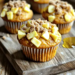 To make Apple Pumpkin Streusel Muffins, gather these simple ingredients. Each one plays a key role in creating a tasty treat. - Dry Ingredients - 1 cup all-purpose flour - 1 cup whole wheat flour - 1 teaspoon baking powder - 1 teaspoon baking soda - 1 teaspoon cinnamon - 1/2 teaspoon nutmeg - 1/2 teaspoon ginger - 1/2 teaspoon salt - Wet Ingredients - 1 cup pumpkin puree - 1/2 cup brown sugar - 1/4 cup granulated sugar - 1/3 cup vegetable oil - 2 large eggs - 1 teaspoon vanilla extract - 1 medium apple, peeled and diced - Streusel Topping Ingredients - 1/2 cup oats - 1/3 cup brown sugar - 1/4 cup all-purpose flour - 1/4 teaspoon cinnamon - 2 tablespoons cold butter, cubed These ingredients come together to create a muffin that’s moist and full of flavor. You can use the Full Recipe for step-by-step guidance to bake these delicious muffins. - Preheat the Oven: Start by preheating your oven to 350°F (175°C). Line a standard muffin tin with paper liners. This step ensures even baking and easy cleanup. - Combine Dry Ingredients: In a large mixing bowl, whisk together the all-purpose flour, whole wheat flour, baking powder, baking soda, cinnamon, nutmeg, ginger, and salt. Mix until combined. This blend adds flavor and structure to your muffins. - Mix Wet Ingredients: In another bowl, whisk together the pumpkin puree, brown sugar, granulated sugar, vegetable oil, eggs, and vanilla extract. Mix until smooth. This creates a rich base for your muffins. - Combine Mixtures: Pour the wet mixture into the bowl with the dry ingredients. Gently fold together until just combined. Be careful not to overmix. Overmixing can lead to dense muffins. - Add Apples and Nuts: Fold in the diced apple and chopped walnuts, if using. Distribute them evenly through the batter. This adds texture and flavor to each bite. - Prepare the Streusel: In a small bowl, mix together the oats, brown sugar, flour, and cinnamon. Cut in the cold butter using a fork until the mixture looks like coarse crumbs. This topping will give your muffins a delightful crunch. - Fill Muffin Tin: Divide the muffin batter evenly among the prepared muffin cups. Fill each cup about two-thirds full. Generously sprinkle the streusel topping over each muffin. - Bake: Place the muffin tin in the oven and bake for 20-25 minutes. Check for doneness by inserting a toothpick into the center of a muffin. It should come out clean. - Cool Down: Remove the muffins from the oven and let them cool in the pan for 5 minutes. Then, transfer them to a wire rack to cool completely. This helps maintain the muffins' texture. For the complete recipe, head over to [Full Recipe]. - Ensuring Proper Mixing: Mix your dry and wet ingredients separately. This helps keep the muffins light. When you combine them, fold gently. Overmixing can make them tough. - Oven Temperature Check: Always preheat your oven to 350°F (175°C). This ensures even baking. If your oven runs hot or cold, adjust the temperature as needed. An oven thermometer can help. - Muffin Texture Enhancements: For extra moisture, add a bit more pumpkin puree. You can also swap out some all-purpose flour for more whole wheat flour. This gives a heartier texture. - Gluten-Free Options: If you need gluten-free muffins, use a gluten-free flour blend. Look for one with xanthan gum added. This helps mimic the texture of wheat flour. - Sugar Alternatives: You can use coconut sugar or maple syrup instead of brown sugar. Just adjust the liquid in your mix if you use syrup. This adds a nice flavor twist. - Dairy-Free Alternatives: Replace eggs with flaxseed meal mixed with water. For oil, use melted coconut oil. This keeps the muffins moist and rich without dairy. For the full recipe, check out the full recipe section and enjoy baking these delightful treats! {{image_2}} You can boost flavor by adding spices. Try adding a pinch of cloves for warmth. A dash of allspice can add depth too. You can even mix in some cardamom if you like a twist. Each spice gives a unique taste, making the muffins exciting. Want more fruit? You can add dried cranberries or raisins. These will add a sweet burst in every bite. Chopped pears can work well, too, giving a lovely texture. Consider using different apple varieties for varied sweetness. Each fruit brings its charm to the muffins. For chocolate lovers, adding chocolate chips is a great idea. Dark chocolate pairs nicely with pumpkin and apple. You can also use white chocolate for a sweeter contrast. This adds a fun twist, making the muffins even more indulgent. These muffins shine with warm drinks. Serve them with hot apple cider or spiced tea. A scoop of vanilla ice cream on the side makes a tasty dessert. You can even pair them with yogurt for a filling breakfast. Serve the muffins warm for the best taste. Place them on a rustic wooden board to enhance their charm. You can drizzle honey on top for extra sweetness. A sprinkle of cinnamon or a few apple slices makes it look stunning. Each muffin should be a delight to the eyes and the palate. Once your Apple Pumpkin Streusel Muffins are baked, let them cool on a wire rack. This helps keep the muffins from getting soggy. After they cool completely, store them in an airtight container. You can use a plastic or glass container. Keep them at room temperature for up to three days. For longer storage, consider refrigerating them. They last about a week in the fridge. Just remember to wrap them tightly to avoid drying out. If you want to save some for later, freezing works great. Wrap each muffin in plastic wrap or foil. Then, place them in a freezer-safe bag. They stay fresh in the freezer for up to three months. When you crave one, just take it out and thaw it. To enjoy your muffins warm, reheating is key. The best way to keep them fresh is to use the oven. Preheat your oven to 350°F (175°C). Place the muffins on a baking sheet and heat for about 10 minutes. This method keeps them soft and tasty. You can also use the microwave if you're in a rush. Place a muffin on a microwave-safe plate. Heat for about 15-20 seconds. This method is quick, but it may make the muffins a bit rubbery. Enjoy your delicious Apple Pumpkin Streusel Muffins with these storage tips! For the full recipe, check out the recipe card. How do I ensure my muffins are moist? To keep your muffins moist, use pumpkin puree. It adds moisture and flavor. Also, mix wet and dry ingredients just until combined. Overmixing can lead to dry muffins. Can I make these muffins ahead of time? Yes, you can make these muffins ahead of time. They store well in an airtight container. Enjoy them within three days for the best taste. What types of apples work best for this recipe? I recommend using Honeycrisp or Granny Smith apples. Both add sweetness and a nice crunch to the muffins. They balance well with the pumpkin flavor. How long do Apple Pumpkin Streusel Muffins last? These muffins last about three days at room temperature. For longer storage, keep them in the fridge for up to a week. You can also freeze them for up to three months. Can I make a mini version of these muffins? Absolutely! Just use a mini muffin tin and reduce the baking time. Check them after 12-15 minutes. They will be perfect bite-sized treats! For the full recipe, check out the details above. You now know how to make delicious Apple Pumpkin Streusel Muffins. We covered the key ingredients, step-by-step instructions, and helpful tips. You learned about variations and how to store and reheat your muffins. Baking muffins can be fun and simple. Experiment with flavors and share them with friends. Enjoy your fresh, tasty treats!