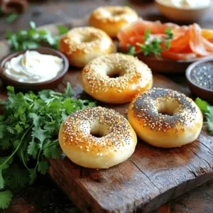 To make great mini bagels, you need a few key items: - 2 cups all-purpose flour - 1 tablespoon granulated sugar - 1 teaspoon salt - 2 teaspoons instant yeast - 3/4 cup warm water (about 110°F) - 1 tablespoon vegetable oil These ingredients form the base of our mini bagels. All-purpose flour gives the bagels structure. Instant yeast helps them rise quickly. Sugar and salt add flavor. Toppings make your mini bagels tasty and fun. Here are some popular choices: - Sesame seeds - Poppy seeds - Everything bagel seasoning You can choose one or mix them. These toppings add crunch and a burst of flavor. Boiling bagels is key to their texture. For boiling, you will need: - 1 teaspoon honey (for boiling) Adding honey to the boiling water gives the bagels a nice shine. It also adds a hint of sweetness. This step makes your mini bagels unique and delightful. You can find the full recipe to guide you through each step. Enjoy making these tasty treats! 1. Start by mixing the dry ingredients. In a large bowl, combine 2 cups of all-purpose flour, 1 tablespoon of granulated sugar, 1 teaspoon of salt, and 2 teaspoons of instant yeast. Stir well to blend the ingredients. 2. Next, make a well in the center of the dry mix. Pour in 3/4 cup of warm water and 1 tablespoon of vegetable oil. Stir until you form a shaggy dough. 1. Now, transfer the dough to a lightly floured surface. Knead it for about 5 to 7 minutes. Use the palms of your hands to push and fold the dough. You want it to feel smooth and elastic. 2. After kneading, shape the dough into a ball. Place it in a greased bowl and cover it with a damp cloth. This helps it rise. Let it sit in a warm place for about 1 hour, or until it doubles in size. 1. Once the dough has risen, punch it down. Divide it into 12 equal pieces. Roll each piece into a ball. 2. Flatten each ball slightly. Use your finger to poke a hole in the center, creating the bagel shape. Make sure the hole is big enough; it will shrink a bit while baking. 1. Boiling the bagels is a key step. It gives them that chewy texture we love. Bring a large pot of water to boil. Add 1 teaspoon of honey to the water for extra flavor. 2. Carefully place a few bagels in the boiling water. Boil each side for about 30 seconds. Use a slotted spoon to remove them and place them on a baking sheet lined with parchment paper. 1. Preheat your oven to 425°F (220°C). Once the bagels are boiled, it’s time to bake them. 2. Bake for 15 to 20 minutes. Look for a golden brown color on top. When they are done, let the mini bagels cool on a wire rack before serving. Follow these steps for perfect mini bagels, and enjoy a simple and flavorful treat! For the complete recipe, check out the [Full Recipe]. To make the best mini bagels, avoid some common mistakes. One big mistake is not kneading the dough enough. Knead until your dough is smooth and elastic. This gives your bagels the right texture. Another mistake is not letting the dough rise long enough. Make sure it doubles in size for fluffy bagels. To ensure the right texture, always measure your ingredients carefully. Too much flour can make your bagels dense. Use a kitchen scale for best results. When shaping the bagels, poke a hole in the center gently. This helps them cook evenly. Want to add more flavor? You can mix in herbs or spices. Try adding garlic powder or dried oregano to the dough. This makes the bagels taste great. For toppings, get creative! Use sesame seeds, poppy seeds, or everything bagel seasoning. You can even try melted cheese or spices like chili flakes. Mini bagels are fun to serve! Pair them with cream cheese, smoked salmon, or fresh herbs. You can create a mini bagel platter. Add small bowls of toppings like pesto, hummus, or jam. This makes them perfect for brunch or a snack. For a fun twist, stack them with different toppings for a colorful display. Check the Full Recipe for more ideas! {{image_2}} You can change the taste of mini bagels in fun ways. - Garlic and herb mini bagels: Mix garlic powder and dried herbs into the dough. This adds a savory twist. You can top them with crushed garlic for more flavor. - Sweet mini bagels with cinnamon: Add ground cinnamon and sugar to the dough. After baking, brush with melted butter and sprinkle more cinnamon sugar on top. This makes a tasty treat for breakfast or dessert. You can make mini bagels that fit different diets. - Gluten-free mini bagels: Use gluten-free flour blends instead of all-purpose flour. Add xanthan gum to help with texture. Make sure all other ingredients are gluten-free too. - Vegan mini bagel recipe tips: Replace the honey in boiling water with maple syrup. Use non-dairy milk and oil. This keeps the bagels vegan but still delicious. You can also make mini bagels for special times of the year. - Holiday-themed flavors and toppings: Try pumpkin spice mini bagels for fall. Top with cream cheese mixed with cranberries for a festive touch during the holidays. - Ideas for mini bagels for special occasions: For birthdays, use colorful sprinkles in the dough. For brunch, serve bagels with different spreads, like herb cheese or smoked salmon. For the full recipe, check out the detailed steps above. To keep your mini bagels fresh, store them at room temperature. Place them in a paper bag. This keeps them soft. Avoid plastic bags, as they trap moisture and make them soggy. If you have extra bagels, you can refrigerate them. Wrap each bagel in plastic wrap. Then, put them in an airtight container. This helps prevent them from drying out. Freezing mini bagels is easy and keeps them tasty. First, let the bagels cool completely. This stops ice from forming on them. Next, place each bagel in a freezer bag. Squeeze out the air before sealing. This helps keep them fresh for up to three months. When you want to eat them, take out a bagel. Leave it at room temperature to thaw. For the best texture, you can also toast it. This gives the bagel a nice, warm crunch. If you want to explore more about making these treats, check the Full Recipe for detailed instructions. Homemade mini bagels last about 2-3 days at room temperature. Store them in a paper bag to keep them fresh. For longer storage, place them in a sealed bag and refrigerate them. This can extend their life to about a week. If you want to keep them even longer, freezing is a great option. Wrap each bagel tightly in plastic wrap and then place them in a freezer bag. They can last up to 3 months in the freezer. Yes, you can use different types of flour! All-purpose flour works best, but you can try whole wheat flour for a nuttier taste. If you want a gluten-free option, use a gluten-free flour blend. Just make sure it is designed for baking. Some readers enjoy experimenting with oat flour or almond flour too. Each type of flour can change the taste and texture slightly. The mini bagels are fully baked when they turn a nice golden brown. You can also tap the bottom of a bagel; if it sounds hollow, it’s done! Another way to check is to use a toothpick. If it comes out clean, your bagels are ready. Keep an eye on them, as they can go from perfect to overbaked quickly. Mini bagels can be healthier than regular bagels, mainly due to their size. They have fewer calories and carbs than full-sized bagels. However, the overall healthiness depends on the toppings you choose. If you load them with cream cheese, they may not be as healthy. Choose lighter toppings like avocado or fresh veggies for a healthier option. You can find mini bagels at many grocery stores. Look in the bread aisle or the bakery section. Some popular brands offer mini bagels, so check your local store. If you can’t find them, consider asking your baker to make a batch. You can also find them online, with many bakeries shipping directly to your door. Making mini bagels is fun and easy. You learned about key ingredients like flour, yeast, and honey. We discussed how to shape, boil, and bake your bagels perfectly. Tips for flavor and dietary changes can help you customize your bagels. Storage tips ensure freshness for days. Now, it's time to create your mini bagels. Enjoy sharing them with friends and family!