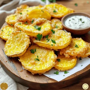 To make crispy fried squash, you need a few simple items. Here’s what you will need: - 2 medium yellow squash, sliced into 1/4-inch rounds - 1 cup buttermilk - 1 cup all-purpose flour - 1/2 cup cornmeal - 1 teaspoon garlic powder - 1 teaspoon onion powder - 1 teaspoon smoked paprika - Salt and pepper to taste - Vegetable oil for frying - Fresh parsley, chopped (for garnish) Using fresh, medium yellow squash makes a big difference in flavor and texture. Buttermilk helps the batter cling well. The mix of flour and cornmeal gives a great crunch. Seasoning is key; garlic powder, onion powder, and smoked paprika add depth. Don't forget the oil—it's essential for frying. If you want, you can sprinkle fresh parsley on top for a nice look and flavor boost. This is the base for your crispy fried squash. Check the [Full Recipe] for detailed steps. 1. Soaking in buttermilk: Start by slicing the squash into 1/4-inch rounds. Place them in a large bowl and cover them with buttermilk. Let them soak for at least 30 minutes. This step makes the squash tender and adds a nice flavor. 2. Slicing the squash: Make sure your slices are even. This helps them cook at the same rate. If you cut them too thick, they may not fry well. 1. Mixing dry ingredients: In a shallow dish, mix together 1 cup of all-purpose flour, 1/2 cup of cornmeal, 1 teaspoon of garlic powder, 1 teaspoon of onion powder, and 1 teaspoon of smoked paprika. Add salt and pepper to taste. This mix will give your squash a tasty coating. 2. Dredging the squash: After the squash has soaked, take each piece out. Let the excess buttermilk drip off. Dredge each piece in the flour mixture, making sure they are fully coated. Shake off any extra flour. 1. Heating the oil: Heat about 1 inch of vegetable oil in a large skillet over medium-high heat. To check if the oil is ready, drop a bit of the flour mix into it. If it sizzles, the oil is hot enough. 2. Frying in batches: Carefully place the coated squash into the hot oil. Do not overcrowd the pan; fry in small batches. Cook for about 2-3 minutes on each side until golden brown and crispy. 3. Draining excess oil: Once cooked, transfer the fried squash to a plate lined with paper towels. This helps soak up any extra oil. Enjoy your crispy and flavorful fried squash. For the full recipe, check out the complete details in the earlier section. To get that perfect crispy texture, focus on the oil temperature. Heat your oil to about 350°F. You can test it by dropping a bit of your flour mix in. If it bubbles and sizzles, it's ready. If it smokes, it's too hot. Prevent sogginess by not soaking the squash too long. Thirty minutes in buttermilk is enough. When you coat the squash, shake off the extra flour mix. This keeps the batter light and crispy. You can make your fried squash even tastier by adding spices or herbs to the batter. Try adding a pinch of cayenne for heat or some dried thyme for a fresh touch. Your options are endless! If you don't have buttermilk, don't worry. You can use regular milk with a splash of vinegar. Let it sit for a few minutes to sour. This will give your batter a nice tang. For the full recipe, check the detailed instructions above! {{image_2}} You can make fried squash in different ways. If you want a healthier option, try oven-baking. Preheat your oven to 425°F (220°C). Coat the squash with the batter, then place them on a baking sheet. Bake for about 20 minutes, flipping halfway through. This method gives you a crispy texture while using less oil. An air fryer is another great tool. It uses hot air to cook food, making it crispy. Set your air fryer to 400°F (200°C). Arrange the squash in a single layer in the basket. Cook for about 10 minutes. Shake the basket halfway through for even cooking. The result? Crispy squash with less fat! You can also switch up the main ingredient. Zucchini works well in place of squash. It has a similar texture and flavor. Just slice it the same way, soak it in buttermilk, and coat it with the same batter. If you need a gluten-free option, use gluten-free flour instead of all-purpose flour. There are many blends available that work great. You can also swap cornmeal for almond flour for a nutty taste. These changes keep the dish tasty while catering to dietary needs. For the full recipe, check out the detailed instructions above. Enjoy your cooking adventures! To keep fried squash fresh, store it in the fridge. Place it in an airtight container. This helps keep it crisp and flavorful. It is best to eat leftovers within two days. If you need to reheat it, use an oven for the best results. Preheat the oven to 350°F (175°C). Place the squash on a baking sheet and heat for about 10-15 minutes. This method keeps it crispy. If you want to save fried squash longer, freezing is a great option. First, let the squash cool completely. Then, arrange the pieces in a single layer on a baking sheet. Freeze them for about an hour. Once frozen, transfer the squash to a freezer bag. Make sure to remove as much air as possible. This helps avoid freezer burn. When you are ready to eat, take the squash out of the freezer. Thaw it in the fridge overnight. To reheat, you can bake it again at 350°F (175°C) for about 15-20 minutes. This keeps the flavor and texture nice. For the full recipe, check the Fried Squash Recipe Crispy and Delicious Delight. The best way to cut squash for frying is to slice it into 1/4-inch rounds. This thickness allows for even cooking and a nice crunch. If the slices are too thick, they may not cook well. If they're too thin, they can burn quickly. Aim for uniform slices for the best results. Yes, you can use other types of squash. Zucchini works well and has a similar texture. Acorn squash and pattypan squash are good alternatives too. Just remember to adjust the cooking time if the squash is thicker or thinner than yellow squash. Each type brings a unique flavor and texture. To keep the batter on the squash, make sure to let the slices soak in buttermilk. This adds moisture and helps the flour stick. After soaking, dredge each piece in the flour mixture. Shake off any excess before frying. Frying at the right temperature also helps the batter adhere better. Fried squash is a simple and tasty dish. We covered the right ingredients, like yellow squash and buttermilk, and how to prepare them. Following our steps will help you achieve a crispy outside and tender inside. Remember, you can swap in zucchini or modify cooking methods to suit your needs. Now you are ready to make fried squash your own. Enjoy experimenting with flavors and cooking methods. Happy cooking!