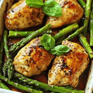 Gather these items for your One Pan Balsamic Chicken and Asparagus: - 4 boneless, skinless chicken breasts - 1 bunch of fresh asparagus, trimmed - 1/4 cup balsamic vinegar - 2 tablespoons honey - 2 tablespoons olive oil - 4 cloves garlic, minced - 1 teaspoon dried oregano - Salt and pepper to taste - Fresh basil leaves for garnish (optional) Using fresh ingredients is key in this dish. Fresh chicken makes it juicy and tender. Fresh asparagus adds a nice crunch and bright color. The balsamic vinegar should smell strong and sweet. Fresh garlic gives a bold, rich flavor. Each fresh item enhances the meal's taste and appeal. You can swap some ingredients if needed. Try chicken thighs instead of breasts for more flavor. If you can't find fresh asparagus, use green beans or broccoli. Maple syrup can replace honey for a different sweetness. For a vegan option, use tofu and a plant-based honey substitute. Feel free to mix and match! Start by making the marinade. In a bowl, mix the balsamic vinegar, honey, olive oil, minced garlic, dried oregano, salt, and pepper. Whisk it all together until it blends well. This marinade gives the chicken a rich, tangy flavor. You can taste it to see if it needs more salt or sweetness. Now, you need to marinate the chicken. Place the chicken breasts in a large baking dish. Pour the marinade over the chicken, making sure each piece gets coated. This step is key for flavor! Let it sit for at least 15 minutes. If you have more time, you can marinate it longer in the fridge for even more taste. When you're ready, preheat your oven to 400°F (200°C). While the oven heats, arrange the trimmed asparagus around the chicken in the same dish. Drizzle any leftover marinade over the asparagus. Bake everything for 20-25 minutes. Check that the chicken reaches an internal temperature of 165°F (75°C). The asparagus should be tender yet still bright. Once done, let it rest for 5 minutes, then serve warm. Enjoy your One Pan Balsamic Chicken and Asparagus! For complete details, refer to the Full Recipe. To keep your chicken juicy, start with fresh, high-quality chicken breasts. Marinate them well in the balsamic mixture. This adds flavor and moisture. Bake the chicken at 400°F (200°C) for 20 to 25 minutes. Use a meat thermometer to check for 165°F (75°C) inside. Let the chicken rest for five minutes after baking. This helps the juices redistribute, making it tender. For perfect asparagus, choose firm, bright green stalks. Trim the ends to remove the tough parts. When you bake it, place it around the chicken, so it cooks evenly. It should be tender but still crisp. Avoid overcooking, or it will become mushy. You want that nice snap when you bite into it. Serve the chicken and asparagus right from the pan for a rustic look. A sprinkle of fresh basil adds color and flavor. Pair this dish with rice or crusty bread to soak up the sauce. You can also serve it with a light salad for a complete meal. This recipe is great for family dinners or easy weeknight meals. Enjoy the vibrant flavors and simple prep! For more details, check out the Full Recipe. {{image_2}} You can add more veggies to this dish. Carrots, bell peppers, or zucchini work well. Just chop them into bite-sized pieces. Add them to the baking dish with the chicken and asparagus. This makes your meal colorful and packed with nutrients. You can also try adding cherry tomatoes for a burst of flavor. If you want to switch proteins, try using salmon or shrimp. Both cook quickly and absorb the balsamic flavor. If using salmon, adjust the cooking time to about 15-20 minutes. For shrimp, just 10-12 minutes is enough. You can also use tofu for a vegetarian option. Make sure to press it to remove extra water before marinating. To boost the flavor, think about adding fresh herbs. Thyme or rosemary can bring a nice touch. You can also sprinkle some red pepper flakes for heat. For a sweet twist, add sliced strawberries or peaches during baking. These fruits caramelize and add a lovely flavor contrast. Check the [Full Recipe] for more tips on making this dish your own. Store any leftover balsamic chicken and asparagus in an airtight container. Allow the dish to cool to room temperature first. This helps keep the flavors fresh. You can store it in the fridge for up to three days. Be sure to keep the chicken and asparagus together for the best taste. When it's time to eat your leftovers, reheat them in the oven. Preheat your oven to 350°F (175°C). Place the chicken and asparagus in an oven-safe dish. Cover with foil to keep moisture in. Heat for about 15-20 minutes or until warmed through. You can also use a microwave if you're in a hurry. Just cover the dish to prevent drying out. If you want to save your dish for later, freezing is a good option. First, let the chicken and asparagus cool completely. Then, place them in a freezer-safe bag or container. Squeeze out as much air as possible to avoid freezer burn. You can freeze it for up to three months. When ready to eat, thaw in the fridge overnight and reheat as mentioned above. For the detailed cooking process, check out the Full Recipe. Yes, you can use other types of vinegar. Red wine vinegar or apple cider vinegar work well. Each option brings its own taste. Experiment with what you have at home for a unique flavor. The chicken is done when it reaches an internal temperature of 165°F (75°C). You can check this with a meat thermometer. The juices should run clear, not pink. Cut into the thickest part to be sure. Yes, you can prep this dish a day in advance. Marinate the chicken and store it in the fridge. Cook the chicken and asparagus right before serving. This keeps them fresh and tasty. For the full recipe, check the earlier sections. This post shared a simple chicken recipe with fresh ingredients. We covered how to prepare, marinate, and bake the dish. I offered tips for juicy chicken and perfect asparagus. We looked at variations, storage tips, and answered common questions. Cooking at home can be fun and rewarding. Use these steps to create a tasty meal. Fresh ingredients make a big difference! Enjoy trying new flavors and techniques. Your kitchen can be a place of joy and creativity.