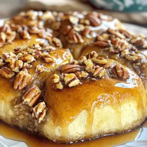 You need these ingredients to make Big Fat Pecan Sticky Buns: - 4 cups all-purpose flour - 1 packet (2 1/4 teaspoons) instant yeast - 1/2 cup sugar - 1 teaspoon salt - 1 cup whole milk, warmed to 110°F (43°C) - 1/2 cup unsalted butter, melted and slightly cooled - 2 large eggs - 1 teaspoon vanilla extract - 1 cup packed brown sugar - 1 tablespoon ground cinnamon - 1/2 cup chopped pecans - 1/4 cup maple syrup - 1/4 cup raisins (optional) Each ingredient plays a vital role. For example: - All-purpose flour gives structure. You can use bread flour for a chewier bun. - Instant yeast helps the dough rise quickly. If you use active dry yeast, you must activate it first. - Whole milk adds moisture. You can swap it with almond milk for a dairy-free option. - Unsalted butter offers rich flavor. Coconut oil can be a good substitute for a vegan option. - Brown sugar gives sweetness and moisture. You can use white sugar, but it will change the flavor slightly. Quality matters in baking. Fresh ingredients yield better taste and texture. - Use fresh yeast for the best rise. Old yeast can lead to dense buns. - Choose pure vanilla extract for rich flavor. I avoid imitation vanilla whenever possible. - For the best pecan flavor, use raw, unsalted pecans. Toast them lightly for extra crunch. - Always check the date on your flour and sugar. Old ingredients can ruin your recipe. Baking is both art and science. Using the best ingredients ensures success. Remember, quality ingredients create delicious dishes. You will taste the difference! For the full recipe, check out the link provided. 1. Mix Dry Ingredients: Start by adding 2 cups of flour, instant yeast, sugar, and salt into a large mixing bowl. Stir them together until they are well mixed. This step is important because it helps the yeast activate properly. 2. Combine Wet Ingredients: In another bowl, whisk together the warmed milk, melted butter, eggs, and vanilla extract. Make sure the milk is warm, around 110°F (43°C). This warmth helps the yeast rise. 3. Form the Dough: Pour the wet mixture into the dry ingredients. Gradually mix in the remaining flour, half a cup at a time. Mix until a soft dough forms. Then, knead the dough for about 5 to 7 minutes. Your dough should be smooth and elastic at this point. 4. Let the Dough Rise: Place your kneaded dough in a greased bowl. Cover it with a kitchen towel. Let it rise in a warm spot for 1 hour or until it doubles in size. This step is crucial for fluffy buns. 5. Preheat the Oven: While the dough rises, preheat your oven to 350°F (175°C). This ensures the oven is ready when your buns are. 6. Prepare the Filling: In a small bowl, mix the brown sugar, cinnamon, chopped pecans, and raisins (if using). This mixture will create the sweet, sticky filling. 7. Roll the Dough: After the dough has risen, punch it down gently. Roll it out on a floured surface into a rectangle about 1/4 inch thick. Spread the filling mixture evenly over the dough. 8. Shape the Buns: Starting from one long edge, roll the dough tightly into a log. Cut the log into 12 equal pieces. Place these pieces in a greased baking dish, leaving some space between them. 9. Make the Sticky Topping: In a saucepan, combine maple syrup and the remaining chopped pecans. Heat over medium for about 2 to 3 minutes. Stir gently until it bubbles. Pour this mixture over the sliced buns in the baking dish. 10. Second Rise: Cover the baking dish with a towel. Let it rise for another 30 minutes. This step helps develop a nice texture. 11. Bake the Buns: Place the baking dish in the preheated oven. Bake for 25 to 30 minutes until golden brown. Your kitchen will smell amazing! 12. Cool and Serve: After baking, allow the buns to cool for 5 minutes. Then, flip them onto a serving platter. Enjoy them warm for the best taste! - Rolling: Use a rolling pin and apply even pressure. Start from the center and roll towards the edges. This helps keep the thickness uniform. - Cutting: Use a sharp knife or dental floss to cut the log into pieces. This method keeps the filling inside without squishing the buns. - Dough Won't Rise: Check the yeast's freshness. If it's old, it won't work. Also, make sure the environment is warm enough. - Buns Are Dense: This might happen if you over-knead or add too much flour. Keep your measurements accurate. - Sticky Topping Is Too Hard: If your topping cools down too fast, it may harden. Keep an eye on it while it heats. Feel free to explore the Full Recipe for more details on making these delightful treats! To make your sticky buns soft and fluffy, use fresh yeast. Instant yeast gives great results, but check the expiration date. When mixing the dough, don’t rush. Knead it well to develop gluten. This helps the dough rise better. Always use room temperature eggs and warm milk for the best texture. For a richer topping, add a touch of brown sugar to your maple syrup. This deepens the flavor. You can also mix in a pinch of salt to balance the sweetness. If you love nuts, toast the pecans before adding them. This brings out their flavor and adds crunch. A sprinkle of cinnamon in the topping gives an extra warm touch. Choosing the right spot for dough to rise is key. Look for a warm, draft-free area. If your kitchen is cool, turn on the oven for a minute, then turn it off. Place the dough inside to rise. Cover it with a damp towel to keep the moisture in. Allow the dough to double in size; this usually takes about an hour. Patience is important; don’t rush the rising time. For the full recipe, check out the complete guide to Big Fat Pecan Sticky Buns. {{image_2}} You can have fun with fillings! Besides pecans, try chocolate chips or dried fruit. Use chopped dark chocolate for a rich taste. For a fruity twist, add dried cherries or cranberries. You can even mix nuts with fruit for a unique flavor. The options are endless, and you can create your favorite combo. If you want to change the sweetness, add less sugar to the filling. You can also reduce the brown sugar in the sticky topping. For spice, add more cinnamon or try nutmeg. Just remember to taste your filling before rolling it up. This way, you can adjust it to your liking. To make these sticky buns vegan, replace eggs with flax eggs. Use non-dairy milk and vegan butter for the dough. For a gluten-free version, swap all-purpose flour with a gluten-free blend. Make sure your yeast is gluten-free too. These changes keep the buns tasty while fitting your diet needs. For the full recipe, check back to ensure you still follow the right steps! To keep your sticky buns fresh, place them in an airtight container. If you don't have one, wrap them tightly in plastic wrap. This helps to keep them moist. Store them at room temperature for up to three days. If you want them to last longer, consider refrigerating them. This can extend their shelf life for a week. However, they might dry out a bit. When it’s time to enjoy your sticky buns again, reheating is key. Preheat your oven to 350°F (175°C). Place the buns on a baking sheet. Cover them with foil to keep them from drying out. Heat for about 10-15 minutes. If you prefer a microwave, set it to medium power. Heat each bun for about 15-20 seconds. This way, they stay soft and tasty. You can freeze both cooked and uncooked buns. For cooked buns, let them cool completely first. Wrap each bun in plastic wrap, then place them in a freezer bag. They can stay frozen for up to three months. For uncooked buns, follow the steps up to cutting them. Place the cut buns on a baking sheet and freeze until solid. Then transfer them to a freezer bag. To bake, just let them thaw in the fridge overnight, then rise and bake as per the full recipe. This makes it easy to enjoy fresh sticky buns anytime! You can use honey or agave syrup instead of maple syrup. Both options add sweetness. They also give a lovely flavor to the sticky buns. You might also consider using corn syrup for a similar texture. Keep in mind that the taste will change slightly with each option. Pecan sticky buns last about 3 days when stored at room temperature. Make sure to keep them in an airtight container. If you want them to last longer, you can refrigerate them for up to a week. For the best taste, enjoy them fresh! Yes, you can make the dough ahead of time. After you knead it, place it in a greased bowl. Cover it and refrigerate for up to 24 hours. When you are ready to bake, let the dough sit at room temperature for 30 minutes before rolling. This gives you fresh buns anytime! For the full recipe, click here. You learned how to make Big Fat Pecan Sticky Buns, step by step. We covered key ingredients, their quality, and smart substitutes. The right ingredients and techniques help you bake with ease. Tips for flavors, fillings, and storage extend your enjoyment. Remember, baking is about fun and creativity. Try different variations and share your results. You now have the tools to master this recipe and impress others with your skills. Enjoy every delicious bite!