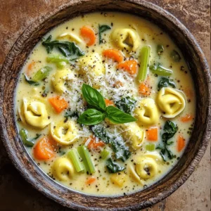 To make creamy tortellini soup, gather these items: - 2 cups cheese tortellini (fresh or frozen) - 1 tablespoon olive oil - 1 small onion, diced - 3 cloves garlic, minced - 2 carrots, diced - 2 celery stalks, diced - 4 cups vegetable broth - 1 cup heavy cream or coconut milk - 1 cup fresh spinach - 1 teaspoon dried oregano - 1 teaspoon dried basil - Salt and black pepper to taste - Grated parmesan cheese for serving - Fresh basil leaves for garnish Each ingredient adds to the soup's creaminess and flavor. The tortellini brings texture, while the broth and cream create a rich base. You can swap some ingredients if needed. Try these: - Use chicken broth instead of vegetable broth for a meatier taste. - Instead of heavy cream, use Greek yogurt for a lighter version. - Replace cheese tortellini with spinach or mushroom tortellini for extra flavor. These swaps keep the soup tasty while fitting your needs. For those who want to add more taste, consider these extras: - A splash of lemon juice brightens the soup. - Add red pepper flakes for heat if you like spice. - Toss in some diced tomatoes for a hint of sweetness. These optional ingredients make the soup even more special! For the full recipe, check the earlier section. To make creamy tortellini soup, gather all your ingredients first. This makes cooking easy and fun. You will need cheese tortellini, olive oil, onion, garlic, carrots, celery, vegetable broth, heavy cream or coconut milk, spinach, herbs, salt, and pepper. 1. Start by heating the olive oil in a large pot over medium heat. 2. Add the diced onion, carrots, and celery. Sauté these for 5 to 7 minutes. You want them soft but not mushy. 3. Then, add the minced garlic. Sauté for 1 to 2 minutes. This will make your kitchen smell amazing. 4. Pour in the vegetable broth and bring it to a boil. This step adds a rich base to your soup. 5. Now, add the cheese tortellini. Cook according to the package instructions. Fresh tortellini takes about 3 to 5 minutes. Frozen may take 7 to 10 minutes. 6. When the tortellini is cooked, reduce the heat to low. Stir in the heavy cream or coconut milk. This makes your soup creamy and rich. 7. Next, add fresh spinach, oregano, basil, salt, and black pepper. Stir well and let it simmer for another 2 to 3 minutes. The spinach will wilt and add color. 8. Taste your soup and adjust the seasonings if needed. You want it just right. 9. Finally, serve the soup hot. Top with grated parmesan cheese and fresh basil leaves for a nice touch. - Make sure to follow the cooking time on the package. Overcooking can make tortellini mushy. - If using frozen tortellini, do not thaw them first. Just add them directly to the pot. - For a firmer bite, cook tortellini just until al dente. This keeps them nice and chewy. This creamy tortellini soup is a great dish to share with family and friends. For the full recipe, you can refer to the earlier section. Enjoy your cooking! To make your creamy tortellini soup burst with flavor, use fresh ingredients. Fresh garlic and herbs add a bright taste. I also love using vegetable broth instead of water. The broth brings depth to the soup. Adding a splash of lemon juice can brighten the flavors. A pinch of red pepper flakes gives it a nice kick. One common mistake is overcooking the tortellini. Cook it just until tender to keep it from getting mushy. Another mistake is not sautéing the vegetables long enough. Sautéing them enhances their natural sweetness. Also, remember to taste the soup before serving. Adjust the seasoning as needed. This step makes a big difference. Serve your soup in warm bowls for a cozy touch. Top each bowl with grated parmesan cheese. Fresh basil leaves add a nice pop of color and flavor. Pair the soup with crusty bread for a hearty meal. You can also serve a side salad for a complete dinner. For the full recipe, check the detailed method outlined earlier. {{image_2}} You can easily make this soup vegetarian. Simply use vegetable broth and skip the cheese. For a vegan twist, swap heavy cream with coconut milk. It gives a nice creamy texture and flavor. You can also add nutritional yeast for a cheesy taste without dairy. This makes the soup rich while keeping it plant-based. Feel free to add more veggies to your soup. Try diced zucchini, bell peppers, or mushrooms. These add color and nutrients. If you want protein, consider adding cooked chicken or beans. Shredded rotisserie chicken works great. You can even toss in some cooked sausage for a heartier meal. These options let you customize the soup to your taste. While cheese tortellini is classic, try different types. You can use spinach or mushroom tortellini for a fun change. Each type brings a new flavor. Check your local store for fresh or frozen options. The choice of tortellini can change the whole dish, making it exciting every time you make it. Use the Full Recipe to guide your cooking adventure. After enjoying your creamy tortellini soup, store any leftovers in an airtight container. This keeps the soup fresh and tasty. Let the soup cool to room temperature before sealing it. If you store it while hot, condensation can form, making it watery. Leftovers will stay good for up to three days in the fridge. Mark the date on the container to track freshness. When you are ready to enjoy the soup again, reheat it gently. Pour the soup into a pot and heat it over low to medium heat. Stir often to avoid burning. If the soup looks thick, you can add a splash of broth or water. Heat until it reaches your desired temperature, then serve. Avoid microwaving if you can, as it may not heat evenly. You can freeze creamy tortellini soup for later use. It’s best to freeze the soup before adding the dairy. Place the cooled soup in a freezer-safe container, leaving some space at the top for expansion. Seal tightly and label with the date. It will stay good for about three months. When you’re ready to eat, thaw it in the fridge overnight. Reheat on the stove and add cream just before serving. This keeps the texture smooth. For the full recipe, check the earlier sections. Creamy tortellini soup lasts about 3 to 4 days in the fridge. To keep it fresh, store it in an airtight container. It’s best to eat it within this time for the best taste and safety. Yes, you can use frozen tortellini in this recipe. Just add the frozen tortellini straight to the soup. It takes a bit longer to cook, about 7 to 10 minutes. This makes it easy and quick for busy nights. Creamy tortellini soup can be healthy. It has veggies, broth, and tortellini for nutrients. You can use low-fat cream or coconut milk to cut fat. Adding more spinach or other veggies boosts health too. Enjoy this hearty dish without the guilt. For the complete recipe, check out the Full Recipe. To wrap up, this article covered how to make creamy tortellini soup. We listed key ingredients, shared step-by-step cooking instructions, and offered tips to enhance flavor. You learned about variations, storage methods, and answers to common questions too. Remember, this dish is flexible. You can adjust it to fit your taste. Whether you want it vegetarian or made with different tortellini, the options are endless. Enjoy making and sharing this warm, delicious soup!