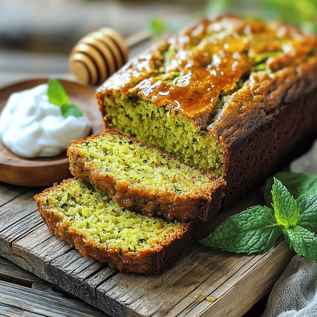 - 2 cups grated zucchini (about 2 medium zucchinis) - 1 cup whole wheat flour - 1 cup almond flour - 1 teaspoon baking soda - 1 teaspoon baking powder - 1 teaspoon ground cinnamon - 1/2 teaspoon nutmeg - 1/4 teaspoon salt - 1/2 cup unsweetened applesauce - 1/4 cup honey or maple syrup - 1/2 cup chopped walnuts or pecans - 1/2 cup dark chocolate chips This mix of ingredients creates a tasty and moist bread. The zucchini gives moisture and nutrients. Whole wheat flour adds fiber, while almond flour brings a nice nutty flavor. The applesauce keeps sugar low, and honey or maple syrup adds a hint of sweetness. Feel free to add nuts for crunch or dark chocolate chips for a special treat. The spices like cinnamon and nutmeg bring warmth and depth. Together, these elements make this low sugar zucchini bread a true delight. You can find the full recipe [here](#). 1. Preheat the oven to 350°F (175°C). This step is key for even baking. 2. Grate 2 medium zucchinis. You need about 2 cups of grated zucchini. Prepare a 9x5-inch loaf pan by greasing it or lining it with parchment paper. This makes for easy removal later. 1. In a large bowl, combine the wet ingredients. Add the grated zucchini, unsweetened applesauce, 1/4 cup honey (or maple syrup), 2 large eggs, and 1 teaspoon vanilla extract. Mix well until everything is blended. 2. In another bowl, whisk together the dry ingredients. This includes 1 cup whole wheat flour, 1 cup almond flour, 1 teaspoon baking soda, 1 teaspoon baking powder, 1 teaspoon ground cinnamon, 1/2 teaspoon nutmeg, and 1/4 teaspoon salt. 1. Gradually add the dry mixture to the wet mixture. Stir gently until just combined. Be careful not to overmix; this keeps the bread moist. 2. If desired, fold in 1/2 cup chopped walnuts or pecans and 1/2 cup dark chocolate chips for extra flavor and texture. 3. Pour the batter into your prepared loaf pan. Smooth the top with a spatula. 4. Bake in the preheated oven for 50-60 minutes. Check for doneness by inserting a toothpick into the center. It should come out clean or with a few moist crumbs. 5. Once baked, remove the zucchini bread from the oven. Let it cool in the pan for about 10-15 minutes. Then, transfer it to a wire rack to cool completely before slicing. For detailed ingredient amounts and tips, check the Full Recipe. To make the best low sugar zucchini bread, avoid overmixing. This keeps the bread moist and fluffy. Mix until just combined. Each oven is different. So, adjust the baking time based on your oven. Start checking at 50 minutes for doneness. Want to switch it up? Substitute honey with maple syrup for a different taste. This adds a nice depth to the flavor. You can also add spices like cardamom. Cardamom gives the bread unique flavor notes that pop. How you serve your zucchini bread matters. Use wooden boards for a rustic look. Slice the bread and place it on the board. Drizzle lightly with honey for a sweet touch. You can also serve it with yogurt. A dollop of Greek yogurt adds creaminess. Finish with fresh mint leaves for a pop of color. This makes the dish look inviting and delicious. {{image_2}} If you want a nut-free option, simply substitute almond flour with more whole wheat flour. This keeps the bread moist and adds fiber. You still get a great texture without any nuts. Want to change things up? You can add coconut flakes for a tropical twist. This gives the bread a sweet and chewy bite. You might also consider adding dried fruits like cranberries or raisins. These fruits add a burst of flavor and natural sweetness. For a vegan version, replace the eggs with flaxseed meal or chia seeds mixed with water. Mix one tablespoon of either seed with three tablespoons of water. Let it sit for about five minutes to thicken. This swap works great and makes your zucchini bread plant-based. Store your zucchini bread in an airtight container at room temperature. It stays fresh for up to 2-3 days. This method keeps it soft and tasty. For longer storage, freeze the bread. Wrap it in plastic and then in foil for best results. You can keep it in the freezer for up to 3 months. This makes it easy to enjoy later. To reheat, you can microwave individual slices. This takes just a minute or so. For a crisp outer layer, toast slices in an oven. This brings back that fresh-baked taste. Enjoy it warm! Use a toothpick to test for doneness. Insert it into the center of the bread. If it comes out clean or with a few moist crumbs, your zucchini bread is ready. This simple method helps you avoid over-baking. Over-baking can dry out your bread, making it less enjoyable. Keep an eye on the clock, but trust your toothpick! Yes, you can use frozen zucchini. Just make sure it is well-drained before use. Frozen zucchini often has extra water. Squeeze it gently in a clean cloth to remove moisture. This ensures your bread does not become soggy. Using frozen zucchini is a great way to enjoy this recipe year-round! The nutritional value includes details on calorie and sugar content included in the recipe section. Each slice is low in sugar, thanks to applesauce and a small amount of honey or maple syrup. This means you can indulge without guilt. If you're watching your calories, this recipe is a friendly choice. Yes, you can make this in a muffin tin instead of a loaf. Just adjust the baking time to about 20-25 minutes for muffins. Keep an eye on them to prevent overcooking. Muffins are a fun twist on the classic loaf. They also make great snacks or quick breakfasts! You now have a complete guide to making delicious, low-sugar zucchini bread. We covered the main ingredients, step-by-step instructions, and tips to perfect your loaf. From storage to variations, you can customize this recipe. Enjoy experimenting with flavors and textures to make it your own. This zucchini bread is a tasty way to sneak in veggies. Whether you share it or keep it for yourself, you’ll love the results. Happy baking!
