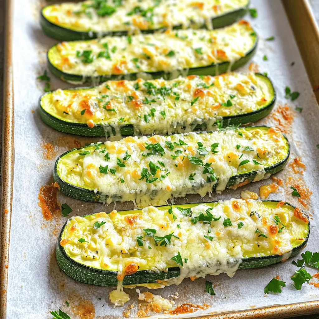 Zucchini is the star of this dish. It is low in calories and high in nutrients. Zucchini is full of vitamins A and C. It also has fiber, which is great for digestion. The best part? Zucchini has a mild taste that soaks up flavors well. Cheese plays a big role too. The blend of mozzarella and Parmesan gives a rich, creamy texture. Mozzarella melts perfectly, while Parmesan adds a nice sharp flavor. Together, they make each bite delightful. Spices elevate the taste of these steaks. I use garlic for its strong, aromatic flavor. Olive oil adds richness and helps the cheese melt well. Dried oregano brings a touch of earthiness. If you like heat, red pepper flakes give a nice kick. Don't forget to season with salt and pepper to balance everything. Here’s a quick look at the key ingredients you'll need for this recipe: - 2 large zucchinis - 1 cup shredded mozzarella cheese - 1/2 cup grated Parmesan cheese - 4 cloves garlic, minced - 3 tablespoons olive oil - 1 teaspoon dried oregano - 1/2 teaspoon red pepper flakes (optional) - Salt and pepper to taste - Fresh parsley, chopped (for garnish) For the full recipe, check out the recipe section. How to Cut Zucchini for Perfect Steaks Cutting zucchini into steaks is easy. First, wash your zucchinis well. Then, slice them lengthwise. Aim for about 1/2 inch thick. This thickness helps them cook evenly. If they are too thin, they may get mushy. If they are too thick, they might stay firm. Making the Garlic and Oil Mixture In a small bowl, combine minced garlic and olive oil. Add dried oregano, red pepper flakes, salt, and pepper. Mix well until everything blends together. This mixture adds great flavor to the zucchini steaks. Make sure to coat each steak well for the best taste. Optimal Baking Temperature for Cheese Melting Preheat your oven to 400°F (200°C). This temperature is perfect for melting cheese. It helps the mozzarella turn golden and bubbly. The zucchini becomes tender but not mushy. Tips for Checking Zucchini Doneness Bake the zucchini for 20-25 minutes. To check if they are done, poke a steak with a fork. If it goes in easily, they are ready. The cheese should be melted and slightly browned. Let them cool for a few minutes before serving. This helps the flavors settle. For the full recipe, see the earlier section. Enjoy your cheesy garlic zucchini steaks! To avoid soggy zucchini, start with fresh, firm zucchinis. Cut them into thick steaks, about 1/2 inch thick. Thin slices will get mushy. Lay the slices on a baking sheet lined with parchment paper. This helps with even cooking. When baking, preheat your oven to 400°F (200°C). This high heat helps the cheese melt perfectly. Bake for 20 to 25 minutes. Check the zucchini for tenderness, but don’t let it get too soft. Using cheese is key to adding flavor to your zucchini steaks. I recommend mozzarella for its creamy melt and Parmesan for a salty kick. You can mix them for a great taste. If you prefer dairy-free options, use vegan cheese shreds. Look for brands that melt well. Nutritional yeast is a great substitute too. It adds a cheesy flavor without dairy. For the full recipe, check the [Full Recipe]. {{image_2}} Adding Different Herbs and Spices You can boost the flavor of cheesy garlic zucchini steaks with fresh herbs. Basil, thyme, or rosemary add a nice twist. Try mixing in some fresh basil for a sweet touch. Oregano is another great choice for a classic taste. You can also use spices like smoked paprika for a warm kick. Just sprinkle these herbs on top before baking. Substitute Ingredients for Unique Twists Substituting ingredients can make this dish your own. Swap mozzarella for cheddar or gouda for a sharper taste. You can even try vegan cheese if you're looking for a dairy-free option. Use almond-based cheese or cashew cheese for a creamy finish. Mixing in cherry tomatoes or bell peppers adds color and flavor. Ideal Pairings for Cheesy Garlic Zucchini Steaks These zucchini steaks pair well with grilled chicken or fish. Serve them alongside a fresh salad for a light meal. You can also enjoy them with rice or quinoa for a hearty dish. A tangy dipping sauce, like ranch or balsamic glaze, enhances the flavor too. Serving as a Main Dish vs. a Side Dish Cheesy garlic zucchini steaks can shine as both a main and a side dish. As a main dish, serve a larger portion with sides. For a side, cut the steaks smaller to complement your main meal. Either way, they offer a tasty, veggie-packed option. For the full recipe, check the link provided. To keep your cheesy garlic zucchini steaks fresh, store them in the fridge. Place the leftover steaks in an airtight container. This helps prevent moisture loss and keeps them tasty. They will last for up to three days. If you want to save them for later, freezing is a great option. Lay the zucchini steaks in a single layer on a baking sheet. Freeze them for about one hour. Once frozen, transfer them to a freezer-safe bag. Remove as much air as possible before sealing. Frozen zucchini steaks can stay good for up to three months. To enjoy your leftovers, reheating is key. The best way to reheat zucchini steaks is in the oven. Preheat it to 350°F (175°C). Place the steaks on a baking sheet and cover them with foil. This helps keep them moist. Heat for about 10 to 15 minutes until warm. You can also use a microwave, but be careful. Microwaving can make the zucchini soggy. If you choose this method, heat them in short bursts of 30 seconds. This way, you can check if they are warm enough. To ensure the cheese stays melted, consider adding a splash of water to the microwave dish. The steam helps keep the cheese gooey. With these tips, you can keep enjoying your cheesy garlic zucchini steaks! For the full recipe, check out the section above. Can I make Cheesy Garlic Zucchini Steaks ahead of time? Yes, you can prep these zucchini steaks ahead of time. Cut the zucchinis and mix the garlic oil. Brush the mixture on the steaks and cover them. Store in the fridge for up to 24 hours. When ready, add cheese and bake as directed in the Full Recipe. How do I know when zucchini is fully cooked? Zucchini is done when it becomes tender but not mushy. You can test it with a fork. If the fork goes in easily, it is cooked. The cheese should also be melted and golden brown, adding to the dish's appeal. What are some gluten-free options for this recipe? This recipe is naturally gluten-free. Just ensure your cheese and any added spices are gluten-free. You can also try using gluten-free breadcrumbs on top for added crunch if you want. This keeps the dish safe for those with gluten issues while adding texture. This blog post covers how to make tasty cheesy garlic zucchini steaks. We explored key ingredients and their benefits, from zucchini to spices. I shared step-by-step instructions for preparation and cooking. You learned tips for perfect texture and cheese choices, plus fun variations to try. Remember, storing and reheating your leftovers correctly keeps them fresh and delicious. Whether you serve these as a main dish or side, the options are endless. Enjoy making this easy, flavorful dish!