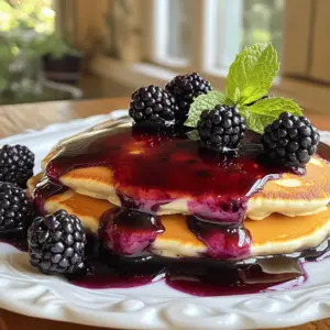 To make thick blackberry syrup, you will need some simple ingredients. Here’s what you need: - 2 cups fresh blackberries (or frozen, thawed) - 1 cup granulated sugar - 1/4 cup water - 1 tablespoon lemon juice - 1 tablespoon cornstarch mixed with 2 tablespoons water (slurry for thickening) - A pinch of salt Each ingredient plays a key role in creating a rich and flavorful syrup. The blackberries give it that sweet, fruity taste. The sugar balances the tartness, while the lemon juice adds a refreshing zing. The cornstarch slurry helps make the syrup thick and smooth. A pinch of salt at the end enhances all the flavors, making your syrup even better. You can find the full recipe above. It’s easy to follow and yields one cup of delicious syrup. Enjoy your pancakes topped with this thick blackberry syrup! To make thick blackberry syrup, let’s follow some simple steps. 1. Combine blackberries, sugar, water, and lemon juice in a saucepan. Start by placing 2 cups of blackberries in a medium saucepan. Add 1 cup of granulated sugar, 1/4 cup of water, and 1 tablespoon of lemon juice. Stir this mixture over medium heat. 2. Mash blackberries to release juice and simmer. After about 5 minutes, the blackberries will start to soften. Use a potato masher or fork to gently mash them. This helps to release their juice while keeping some whole for texture. Let the mixture simmer for another 5-7 minutes. Stir it often. You want it to thicken a bit. 3. Add cornstarch slurry for thickness. In a small bowl, mix 1 tablespoon of cornstarch with 2 tablespoons of water. This is your slurry. Slowly pour it into the simmering fruit mixture while stirring. Continue to simmer for 2-3 more minutes. This will make the syrup thicker. If it gets too thick, just add a splash of water to thin it out. Now you have a delicious syrup ready to drizzle over pancakes! For more details, check out the Full Recipe. To make your thick blackberry syrup just right, you can tweak the sweetness and thickness. If your syrup is too sweet, add a splash more lemon juice. This will balance the flavors. If it is not sweet enough, stir in a little more sugar while it simmers. For thickness, let it simmer longer. You can also add more cornstarch slurry. Mix one tablespoon of cornstarch with two tablespoons of water. This helps thicken the syrup quickly. If it gets too thick, add a bit of water to thin it out. When mashing the blackberries, use a potato masher or a fork. These tools break down the berries well while keeping some whole for texture. You can also try using a blender if you want a smoother syrup. Just blend for a few seconds, then heat it on the stove. To serve, pour the syrup over hot pancakes. For extra flair, add whole blackberries and a sprig of mint on top. You can also serve it with waffles or yogurt. This thick blackberry syrup is not just for breakfast; it can top ice cream or be used in desserts too. For the full recipe, check out the instructions above. Enjoy this sweet treat! {{image_2}} You can make thick blackberry syrup even more fun by trying different flavors. - Add spices like cinnamon or vanilla: A dash of cinnamon gives your syrup warmth. Vanilla adds sweetness and depth. Just a pinch can change the flavor. - Mix in other berries for a berry medley syrup: Combine blackberries with strawberries or raspberries. This mix adds variety and color. Each berry brings its own taste. - Experiment with alternative sweeteners: Try honey, maple syrup, or agave nectar instead of sugar. These options can change the taste and sweetness level. Each sweetener offers a unique twist to your syrup. These ideas can help you create a syrup that fits your taste. You can make it your own! For the full recipe, check the earlier section. To keep your thick blackberry syrup fresh, store it in a clean glass jar. Seal the jar tightly with a lid. This will help keep out air and moisture. You can place the jar in the fridge. Homemade syrup lasts about two weeks in the fridge. If you want to keep it longer, consider freezing it. Pour the syrup into ice cube trays or silicone molds. Once frozen, pop the cubes into a freezer-safe bag. This way, you can enjoy syrup for up to six months. When you want to use leftovers, just take out what you need. Reheat the syrup in a saucepan over low heat. Stir it often to prevent sticking. If it gets too thick, add a splash of water. This will help bring it back to the right consistency. Enjoy your syrup on pancakes, waffles, or even yogurt! For the full recipe, check the earlier section. To make thick blackberry syrup from frozen berries, start by thawing them. Place 2 cups of the thawed berries in a saucepan. Add 1 cup of sugar, 1/4 cup of water, and 1 tablespoon of lemon juice. Heat over medium until the berries soften. Mash them gently to release more juice. Let it simmer for about 5-7 minutes until it thickens. Use the cornstarch slurry to make it thicker. This method makes a tasty syrup just like using fresh berries. Yes, you can reduce the sugar in your syrup. Try using 3/4 cup of sugar instead of 1 cup. This will still give you a sweet syrup but with less sugar. You might want to taste and adjust it as you cook. You can also add a bit more lemon juice for balance. This way, you keep the flavor bright and fresh without too much sugar. While I love homemade syrup, some store brands are good too. Look for brands that use real fruit and fewer additives. Some popular choices include "Maple Grove Farms" or "Smucker’s." Always check the label to ensure you get a product with real blackberry flavor. This can save you time when you need syrup in a pinch. For the best taste, homemade is always the way to go! For the complete recipe, check out the Full Recipe section to start making your thick blackberry syrup today! You learned how to make a delicious blackberry syrup. We covered ingredients, cooking steps, and tips to perfect your syrup. You can even explore fun variations to suit your taste. Proper storage techniques help keep your syrup fresh longer. Remember, experimenting with flavors can lead to tasty surprises. With this simple process, you can enjoy homemade syrup anytime. Now, gather your ingredients and start cooking!