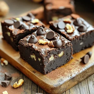 For these brownies, I use simple ingredients that blend well. Here’s what you need: - 1 medium zucchini, grated and moisture squeezed out - 1 cup almond flour - 1/2 cup unsweetened cocoa powder - 1/2 cup maple syrup or honey - 1/4 cup unsweetened applesauce - 2 large eggs - 1/4 cup coconut oil, melted and slightly cooled - 1 teaspoon vanilla extract - 1/2 teaspoon baking soda - 1/4 teaspoon salt - 1/2 cup dark chocolate chips (preferably 70% cacao) - Optional: 1/4 cup chopped nuts (walnuts or pecans) These ingredients work together to create a rich, moist brownie with hidden health benefits. Zucchini is a powerhouse. It has low calories and high fiber. This helps with digestion and keeps you full. It also adds moisture to the brownies without extra fat. One medium zucchini has about 33 calories and provides vitamins A and C. Plus, zucchini contains antioxidants that fight free radicals in your body. You get a sweet dessert that’s guilt-free and nutritious! You might want to swap some ingredients. Here are a few ideas: - Almond flour can be replaced with oat flour or whole wheat flour. - Maple syrup can be swapped for agave syrup or brown sugar. - Coconut oil can be changed to unsalted butter or applesauce for a lower fat option. - Eggs can be replaced with flax eggs or applesauce for a vegan version. These swaps let you customize the recipe to fit your taste or dietary needs while keeping the brownies healthy and delicious. If you want the full recipe, check it out in the article. First, gather all your ingredients. You will need: - 1 medium zucchini, grated and moisture squeezed out - 1 cup almond flour - 1/2 cup unsweetened cocoa powder - 1/2 cup maple syrup or honey - 1/4 cup unsweetened applesauce - 2 large eggs - 1/4 cup coconut oil, melted and slightly cooled - 1 teaspoon vanilla extract - 1/2 teaspoon baking soda - 1/4 teaspoon salt - 1/2 cup dark chocolate chips (preferably 70% cacao) - Optional: 1/4 cup chopped nuts (walnuts or pecans) 1. Preheat your oven to 350°F (175°C). Line an 8x8 inch baking dish with parchment paper. 2. In a large bowl, mix almond flour, cocoa powder, baking soda, and salt together. Set this aside. 3. In another bowl, whisk the grated zucchini, maple syrup (or honey), applesauce, eggs, melted coconut oil, and vanilla. Make sure it is smooth. 4. Slowly add the wet mix to the dry mix. Use a spatula and fold gently. Do not overmix. 5. If you like, fold in the dark chocolate chips and nuts. Pour the brownie batter into the lined baking dish. Spread it out evenly. Bake in the oven for 25-30 minutes. To check if they are done, insert a toothpick in the center. It should come out mostly clean, with a few moist crumbs. This ensures a fudgy texture. After baking, take the brownies out and let them cool for about 10 minutes. Use the parchment paper to lift them out of the pan. Place them on a wire rack to cool completely. Once cooled, cut into squares. Enjoy them plain or with a dollop of Greek yogurt for a twist. For a fun look, you can dust them with powdered sugar or cocoa powder. For the full recipe, refer to the ingredients listed above. Baking can be tricky, but I have tips to help you succeed. First, always measure your ingredients accurately. Use a kitchen scale for dry items. This ensures you get the right amounts. Second, don’t skip the step of squeezing moisture from the zucchini. Excess water can make your brownies too wet. Lastly, avoid overmixing the batter. This keeps your brownies soft and chewy. Prepare your ingredients before you start. Grate the zucchini and squeeze out the moisture first. This way, you won’t forget it later. Next, melt your coconut oil and let it cool. Hot oil can cook the eggs and ruin the mix. Also, always sift the cocoa powder and almond flour together. This breaks up lumps and makes for a smooth batter. Presentation matters! I love to serve these brownies on a rustic wooden board. You can dust them with powdered sugar or cocoa powder for that extra touch. Add a dollop of Greek yogurt or a scoop of vanilla ice cream on the side. This adds creaminess and contrasts the rich chocolate flavor. Enjoy your Healthy Chocolate Brownies with Zucchini Delight! For the complete recipe, check out the Full Recipe. {{image_2}} If you want to make these brownies gluten-free, you can easily switch out the flour. Instead of almond flour, try using coconut flour or a gluten-free blend. Keep in mind that coconut flour absorbs more liquid, so you may need to adjust the wet ingredients. Adding an extra egg can help maintain the right texture. You can boost the flavor of these brownies with simple add-ins. Consider mixing in: - Chopped nuts: Walnuts or pecans add a nice crunch. - Nut butter: A scoop of almond or peanut butter brings richness. - Dried fruit: Chopped dates or cranberries give natural sweetness. - Spices: A pinch of cinnamon or cayenne can add warmth. Feel free to swap out dark chocolate chips for milk or white chocolate chips if you prefer a different taste. Switching sweeteners can make your brownies even healthier. Here are a few options: - Coconut sugar: A great alternative with a lower glycemic index. - Stevia: This zero-calorie sweetener works well but use it sparingly. - Agave nectar: A good choice, but it's sweeter than maple syrup. Choosing the right sweetener can help you cater to different diets while still enjoying these delicious brownies. For the full recipe, check out the Healthy Chocolate Zucchini Brownies section. Store your healthy chocolate brownies in an airtight container. This keeps them fresh and moist. You can place parchment paper between layers to avoid sticking. If you plan to eat them within a few days, keep them at room temperature. For longer storage, refrigeration works well. To reheat brownies, microwave them for about 10-15 seconds. This warms them up without drying them out. You can also place them in the oven at 350°F for a few minutes. This method helps restore the soft texture. These brownies last for about five days in the fridge. If you want to keep them longer, freezing is a great option. Wrap each brownie in plastic wrap, then place them in a freezer bag. They can stay frozen for up to three months. When you’re ready to eat, thaw them in the fridge overnight. Enjoy your delicious treat anytime! For the full recipe, check the section above. To make healthy chocolate brownies with zucchini, start with a medium zucchini. Grate it and squeeze out excess moisture. In one bowl, mix almond flour, cocoa powder, baking soda, and salt. In another bowl, whisk the zucchini, maple syrup or honey, applesauce, eggs, melted coconut oil, and vanilla. Combine the wet and dry mixes gently, then fold in dark chocolate chips. Pour the batter into a lined baking dish and bake at 350°F for 25-30 minutes. Check for doneness with a toothpick. Cool, cut, and enjoy! Yes, you can use other types of flour. Almond flour works well for a nutty taste. If you need a gluten-free option, try coconut flour. Whole wheat flour gives a heartier flavor and more fiber. Adjust the liquid in the recipe if you use different flours. Each flour behaves differently, so some may need more or less moisture. If you want to avoid eggs, use applesauce or mashed banana instead. About 1/4 cup of either can replace one egg. Flaxseed meal mixed with water also works. Mix 1 tablespoon of flaxseed meal with 2.5 tablespoons of water. Let it sit for a few minutes to thicken. This helps bind the brownies while keeping them moist. Absolutely! These brownies are kid-friendly and fun to make. Kids love chocolate, and they won't taste the zucchini. The texture is rich and fudgy. You can involve kids in mixing and folding ingredients. Plus, they are healthier than regular brownies, making them a great treat. Kids can enjoy them without guilt! You now have a clear path to making healthy chocolate brownies with zucchini. We covered key ingredients and their health benefits, along with easy steps for perfect results. Remember, common baking mistakes can be avoided with care. You can also explore fun variations for different tastes. Proper storage will keep your brownies fresh and delicious. I hope you enjoy baking and sharing these treats. Healthy desserts can be fun and tasty. Let your creativity shine as you make these brownies your own.