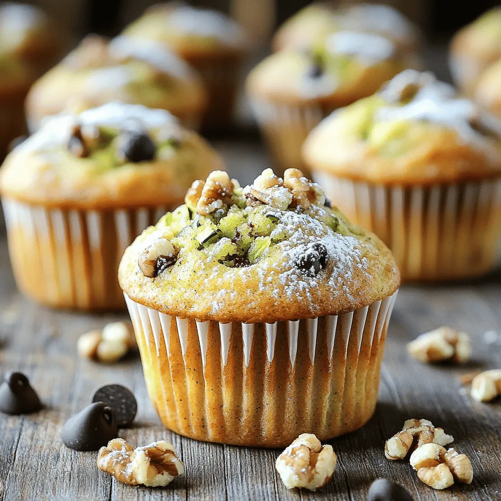 To make these vegan zucchini muffins, gather the following: - 2 medium zucchinis, grated - 1 cup whole wheat flour - 1 cup almond flour - 1/2 cup brown sugar or coconut sugar - 1/2 cup maple syrup - 1/4 cup unsweetened applesauce - 1/4 cup vegetable oil or melted coconut oil - 1 teaspoon baking soda - 1 teaspoon baking powder - 1 teaspoon cinnamon - 1/2 teaspoon nutmeg - 1/4 teaspoon salt - 1/2 cup chopped walnuts or pecans (optional) - 1/2 cup dark chocolate chips (dairy-free) or raisins (optional) You might not have all the ingredients on hand. Here are some easy swaps: - For whole wheat flour, use all-purpose flour. - Almond flour can be replaced with oat flour or more whole wheat flour. - Brown sugar works well, but coconut sugar is a great choice too. - Maple syrup can be swapped with agave syrup or honey if not vegan. - Applesauce can be replaced with mashed banana for added flavor. - Vegetable oil can be switched with melted coconut oil for a richer taste. These substitutions keep your muffins tasty and healthy! Each muffin packs a nutritious punch. Here’s what you get per muffin: - Calories: 150 - Protein: 3g - Fat: 7g - Carbohydrates: 20g - Fiber: 2g - Sugar: 5g These values make the muffins a wholesome snack. Enjoy them guilt-free! You can find the full recipe to guide you through making these delicious treats. Start by washing the zucchinis. Grate two medium zucchinis using a box grater. Squeeze the grated zucchini in a clean cloth or paper towel to remove extra moisture. This step helps keep your muffins from getting soggy. Set the prepared zucchini aside while you mix other ingredients. In a large bowl, add the following dry ingredients: - 1 cup whole wheat flour - 1 cup almond flour - 1/2 cup brown sugar or coconut sugar - 1 teaspoon baking soda - 1 teaspoon baking powder - 1 teaspoon cinnamon - 1/2 teaspoon nutmeg - 1/4 teaspoon salt Whisk these ingredients together until they blend well. A good mix ensures even flavor in each muffin. In another bowl, mix these wet ingredients: - 1/2 cup maple syrup - 1/4 cup unsweetened applesauce - 1/4 cup vegetable oil or melted coconut oil Stir these ingredients together until smooth. This mixture adds moisture and sweetness to your muffins. Now, pour the wet mixture into the dry mix. Stir gently with a spatula until just combined. Be careful not to over-mix, as this can make the muffins tough. If you want, fold in optional ingredients like: - 1/2 cup chopped walnuts or pecans - 1/2 cup dark chocolate chips or raisins Next, divide the batter among the muffin cups, filling each about 2/3 full. Bake in a preheated oven at 350°F (175°C) for 20-25 minutes. Check for doneness by inserting a toothpick in the center. If it comes out clean, your muffins are ready! Allow them to cool in the pan for five minutes before transferring them to a wire rack. Enjoy your delicious vegan zucchini muffins! For the full recipe, check the earlier section. To make sure your muffins stay moist, squeeze out excess water from the grated zucchini. This step keeps the batter from getting too wet. You can also add unsweetened applesauce. It brings extra moisture and a touch of sweetness. Use coconut oil instead of vegetable oil for an even richer taste. You can mix in nuts, chocolate chips, or dried fruit for added flavor. Walnuts add crunch, while dark chocolate chips provide sweetness. If you want a bolder taste, add a dash of vanilla extract. You can also try spices like ginger or cardamom for a unique twist. One common mistake is over-mixing the batter. Mix just until combined for light muffins. If you skip the step of removing water from the zucchini, your muffins may turn out soggy. Always taste your batter. If it feels too dry, add a splash of almond milk or extra applesauce. For the full recipe, refer to the previous section. {{image_2}} You can easily make these muffins gluten-free. Use a gluten-free flour blend instead of whole wheat and almond flour. Make sure it has xanthan gum for the right texture. This swap keeps the muffins soft and tasty. Feel free to get creative with mix-ins. You can add: - 1/2 cup chopped nuts like walnuts or pecans - 1/2 cup dairy-free chocolate chips - 1/2 cup dried fruit like raisins or cranberries - 1/2 cup shredded coconut for a sweet twist Each mix-in adds new flavors to your muffins. Choose your favorites! Want something savory? You can turn these into savory muffins. Simply leave out the sugar and spices. Add ingredients like: - 1/2 cup grated cheese, such as vegan cheese - 1/4 cup chopped sun-dried tomatoes - 1/4 cup fresh herbs like basil or parsley These savory muffins make a great snack or side dish. They pair well with soups or salads. Check out the Full Recipe for more ideas! To keep your vegan zucchini muffins fresh, store them in an airtight container. This helps lock in moisture and flavor. You can keep them at room temperature for about three days. If you want them to last longer, put them in the fridge. They should stay good for up to a week. Freezing is a great option if you want to save some muffins for later. Allow the muffins to cool completely first. Then, wrap each muffin tightly in plastic wrap or foil. Place the wrapped muffins in a freezer bag. They can stay frozen for up to three months. When you're ready to eat, just thaw them in the fridge overnight. To enjoy your muffins warm, you can reheat them easily. Preheat your oven to 350°F (175°C). Place the muffins on a baking sheet and heat for about 10 minutes. You can also use the microwave. Heat each muffin for about 20-30 seconds, but keep an eye on it to avoid getting it too hot. Enjoy your muffins warmed up for a delicious treat! For more details on making these tasty muffins, check out the Full Recipe. Yes, you can use different flours. Try oat flour or all-purpose flour instead. Each flour gives a unique texture. Oat flour adds a nuttier taste, while all-purpose flour keeps it light. Just remember, the amount may change slightly. Start with the same amount and adjust if needed. To check if your muffins are ready, insert a toothpick in the center. If it comes out clean, they are done. The tops should look golden brown. You can also lightly press the tops; they should spring back. If they sink, they need more time. Absolutely! You can make the batter the night before. Store it in the fridge to keep it fresh. Just remember to stir it again before baking. You can also bake the muffins and store them. They stay good for up to a week in an airtight container. Enjoy them as a quick snack or breakfast! For the full recipe, check out the detailed instructions above. We covered the key parts of making tasty zucchini muffins. You learned about ingredients, easy steps, and useful tips. You also discovered variations to suit your diet and how to store them fresh. Remember, good muffins are not just about taste but also about texture and storage. Keep these ideas in mind as you bake. Enjoy every bite and share your muffins with others! Happy baking!