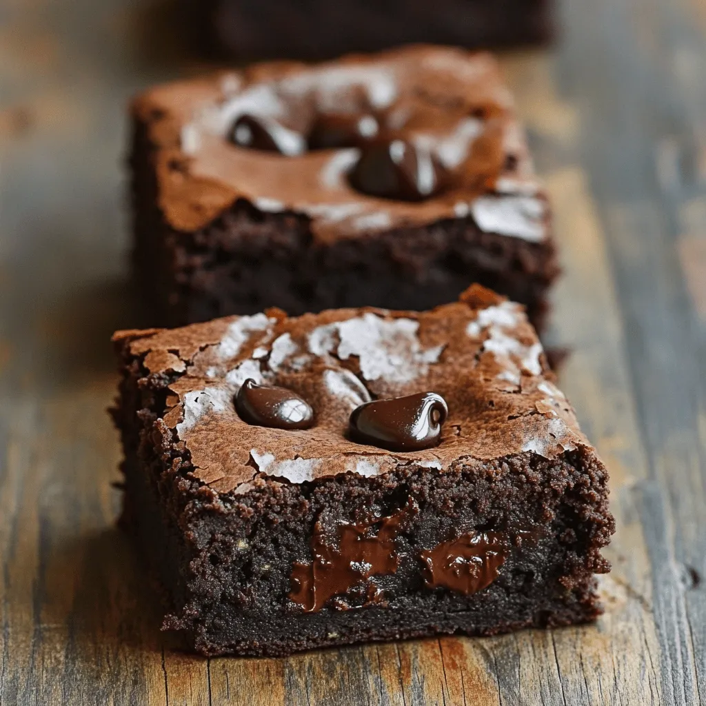 Here’s what you need for the best low carb zucchini brownies: - 1 ½ cups shredded zucchini (about 1 medium zucchini, excess moisture squeezed out) - ½ cup almond flour - ½ cup unsweetened cocoa powder - ½ cup erythritol or your preferred low-carb sweetener - 1 teaspoon baking powder - ½ teaspoon baking soda - ½ teaspoon salt - 2 large eggs - ¼ cup coconut oil, melted - 1 teaspoon vanilla extract - ½ cup dark chocolate chips (sugar-free, optional) Each ingredient plays a role in making these brownies tasty and healthy: - Zucchini: Adds moisture and fiber. It is low in calories. - Almond flour: Gluten-free and low in carbs. It provides healthy fats and protein. - Cocoa powder: Rich in antioxidants. It gives the brownies a deep chocolate flavor. - Erythritol: A low-calorie sweetener that doesn’t spike blood sugar. - Baking powder and baking soda: Help the brownies rise and become fluffy. - Salt: Enhances the flavors in the brownies. - Eggs: Bind the ingredients and add protein. - Coconut oil: Offers healthy fats and keeps the brownies moist. - Vanilla extract: Adds a sweet aroma and flavor. - Dark chocolate chips: Provide extra chocolatey richness without added sugar. If you have allergies, here are some easy swaps: - Almond flour: Use coconut flour, but reduce the amount by half. - Erythritol: Replace it with stevia or monk fruit sweetener. - Coconut oil: You can use unsalted butter or olive oil. - Eggs: Use flax eggs (1 tablespoon ground flaxseed + 2.5 tablespoons water per egg) for vegan options. - Dark chocolate chips: Swap for carob chips if you want a caffeine-free choice. These ingredients make the brownies not only delicious but also a healthier treat. Enjoy baking with this helpful guide! To make these brownies, start by preheating your oven to 350°F (175°C). Line an 8-inch square baking pan with parchment paper. This helps with easy removal later. In a large bowl, mix the dry ingredients. Combine ½ cup almond flour, ½ cup unsweetened cocoa powder, ½ cup erythritol, 1 teaspoon baking powder, ½ teaspoon baking soda, and ½ teaspoon salt. Stir until everything mixes well. In a separate bowl, whisk two large eggs, ¼ cup melted coconut oil, and 1 teaspoon vanilla extract until smooth. Next, add 1 ½ cups of shredded zucchini to this mixture and stir until combined. Slowly add the dry mix to the wet mix. Stir until just combined. Don’t overmix! If you want, fold in ½ cup of dark chocolate chips for extra flavor. Pour the batter into the prepared pan, spreading it evenly. Bake for 20-25 minutes. To check if they’re done, insert a toothpick in the center. A few moist crumbs are okay, but it should not be wet. Let the brownies cool in the pan for about 10 minutes. Lift them out using the parchment paper. Allow them to cool completely on a wire rack before slicing them into squares. Zucchini is key to moist brownies. Start with 1 medium zucchini, shred it finely. After shredding, squeeze out as much moisture as you can. Too much water can make your brownies soggy. This step is crucial for the best texture. Baking at 350°F (175°C) is perfect for these brownies. It allows them to bake evenly. Keep an eye on your brownies. Start checking around the 20-minute mark. Every oven is different, so adjust the time if needed. Once done, let them cool before slicing. Enjoy your low carb treat! To make sure your brownies stay moist, use fresh zucchini. Squeeze out excess moisture but keep some. This helps the brownies stay soft. Mixing the wet and dry ingredients just until combined is key. Overmixing can make the brownies tough. Lastly, don't skip the eggs; they keep the texture rich. One common mistake is not measuring ingredients correctly. Use a kitchen scale for accuracy. Also, watch the baking time closely. Overbaking can dry out your brownies. Letting them cool in the pan helps keep them moist. Don't cut them too soon; let them rest for the best flavor. Having the right tools can make baking easier. Here’s what I recommend: - Mixing bowls: Use at least two, one for dry and one for wet ingredients. - Measuring cups and spoons: Accurate measurements matter. - Rubber spatula: Great for mixing and scraping the bowl. - 8-inch square baking pan: Ideal for the brownie recipe. - Parchment paper: Helps with easy removal after baking. Using these tools will help you make the best low carb zucchini brownies. For the full recipe, check out the details above! {{image_2}} You can make your zucchini brownies even tastier with fun add-ins. Nuts, like walnuts or pecans, bring a nice crunch. Chopped nuts enhance the texture and add healthy fats. You can also try spices like cinnamon or nutmeg for warmth. These spices will make the brownies smell great while baking. If you like a bit of heat, add a pinch of cayenne pepper. It pairs well with chocolate and gives a surprising twist. Sweeteners can change the flavor and texture of your brownies. Erythritol is great, but you can try others too. Monk fruit sweetener is another option. It has a sweet taste without carbs. Stevia is also popular for low-carb recipes. Just remember, each sweetener has a different level of sweetness. Adjust the amount based on what you choose. Some sweeteners may cause a cooling effect, which is normal. Experiment to find your favorite. If you want to make these brownies dairy-free or vegan, it’s easy! Swap coconut oil for another plant-based fat, like avocado oil. For eggs, use flax eggs or chia eggs. Mix one tablespoon of ground flaxseed or chia seeds with three tablespoons of water. Let it sit for a few minutes until it thickens. This will help bind your brownies without eggs. These simple swaps keep your brownies tasty and suitable for everyone. For the full recipe, check out the detailed instructions. To keep your brownies fresh, place them in an airtight container. This helps stop moisture loss. You should store them at room temperature for up to three days. If you want them to last longer, refrigerate them. Just remember to let them cool completely before storing. Freezing brownies is a great way to save them for later. First, cut the brownies into squares. Then, wrap each square in plastic wrap. Place the wrapped brownies in a freezer bag. Make sure to remove as much air as possible. You can freeze them for up to three months. When you're ready to eat them, thaw them in the fridge overnight. The shelf life of your brownies depends on how you store them. When left at room temperature, they last about three days. In the fridge, they can last up to a week. If you freeze them, they stay good for about three months. Always check for signs of spoilage, like a change in smell or texture, before eating. Enjoy your delicious brownies with confidence! Yes, you can use other flours. Coconut flour and sunflower seed flour are good options. But remember, these flours absorb moisture differently than almond flour. If you use coconut flour, cut back to a third of a cup. This helps keep the brownies moist. Yes, these brownies are low carb. Each brownie has around 3 grams of net carbs. The almond flour and erythritol help keep the carb count low. This makes them great for anyone watching their carb intake. Check the brownies at 20 minutes. Insert a toothpick into the center. If it comes out clean or with a few moist crumbs, they are done. If it has wet batter on it, let them bake a bit longer. They should not be wet inside. Enjoy your delicious treat! For the full recipe, please refer to the section above. These brownies are easy to make and full of flavor. I shared ingredients, steps, and helpful tips for success. Remember to prep your zucchini well and monitor baking times. Explore variations to make them your own, whether by adding nuts or using different sweeteners. Store leftovers properly to keep them fresh. With these insights, you can create delicious low-carb brownies that everyone will enjoy. Happy baking!