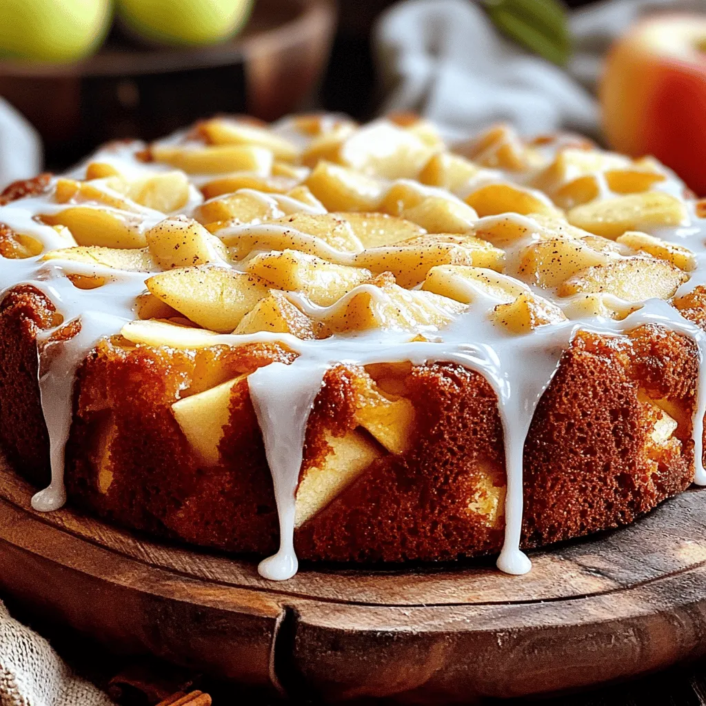 - 2 cups all-purpose flour - 1 cup granulated sugar - 1 tablespoon baking powder - 1/2 teaspoon baking soda - 1/2 teaspoon salt - 1 teaspoon ground cinnamon - 1/2 teaspoon ground nutmeg - 3 large eggs - 3/4 cup whole milk - 1/2 cup unsalted butter, melted - 2 cups apples, peeled, cored, and diced (about 2 medium apples) - 1 teaspoon vanilla extract - For the glaze: - 1 cup powdered sugar - 2 tablespoons milk - 1/2 teaspoon vanilla extract This list covers everything you need for the apple fritter cake. Each ingredient plays its role in building flavor and texture. The flour gives structure. The sugar adds sweetness. The apples bring moisture and a burst of flavor. If you need to swap ingredients, here are some options: - Gluten-free flour options: You can use a gluten-free blend. Look for one that has xanthan gum for better texture. - Dairy alternatives: Use almond milk or coconut milk instead of whole milk. For butter, try vegan butter. - Sugar substitutes: Honey or maple syrup can replace granulated sugar. Adjust the liquid in the recipe if you use these. These substitutions keep your cake tasty and friendly for different diets. Use the Full Recipe to guide you through the process, making it easy to enjoy this treat no matter your needs. 1. Preheat your oven to 350°F (175°C). 2. Grease and flour a 9x13 inch baking dish. You can also use parchment paper. 3. In a large bowl, mix together: - 2 cups all-purpose flour - 1 cup granulated sugar - 1 tablespoon baking powder - 1/2 teaspoon baking soda - 1/2 teaspoon salt - 1 teaspoon ground cinnamon - 1/2 teaspoon ground nutmeg 4. In another bowl, whisk: - 3 large eggs - 3/4 cup whole milk - 1/2 cup melted unsalted butter - 1 teaspoon vanilla extract 5. Combine the wet ingredients with the dry ingredients. Mix until they just come together. Don't overmix. 6. Fold in: - 2 cups diced apples This ensures the apples spread evenly. 7. Pour the batter into the prepared dish. Spread it out evenly. 8. Bake for 30-35 minutes. Check doneness by inserting a toothpick. It should come out clean. 9. While the cake bakes, prepare the glaze. In a small bowl, whisk together: - 1 cup powdered sugar - 2 tablespoons milk - 1/2 teaspoon vanilla extract 10. When the cake cools for about 10 minutes, drizzle the glaze over it. 11. For a nice touch, sift more powdered sugar on top. 12. Serve warm or at room temperature on a rustic platter. Enjoy! For the complete recipe, check the Full Recipe section. - Ensuring an even distribution of apples: When you fold in the diced apples, make sure they are spread out well. This way, every slice has apples in it. If they clump together, some pieces may miss out on that fruity goodness. Use a spatula to gently mix the apples into the batter. - Avoiding overmixing for a tender cake: Mix your wet and dry ingredients until just combined. If you mix too much, the cake can turn out tough. A few lumps are okay. You want that tender, soft crumb that makes a cake delightful. - How to achieve the perfect glaze consistency: The glaze should be smooth, not too thick or runny. Start with the listed amounts of powdered sugar and milk. If it’s too thick, add a tiny bit more milk. If it’s thin, add more sugar until you reach that drizzly, glossy texture. - Additional toppings and garnishes to enhance presentation: After glazing, get creative! You can add a sprinkle of cinnamon or some apple slices on top. Toasted nuts can give it a nice crunch and look appealing. A touch of extra powdered sugar can make it look fancy too. {{image_2}} You can make your apple fritter cake even better. Adding nuts or raisins gives it great texture. I love walnuts for their crunch. Pecans also work well. If you want a spiced kick, try adding cardamom or ginger. These spices can make each bite a little more special. A hint of these flavors adds warmth and depth. When serving, think outside the box. You can serve this cake la mode. A scoop of vanilla ice cream on top makes it a treat. You can also top it with whipped cream for a light touch. Another fun idea is to enjoy it for breakfast or brunch. Slice it up and serve with coffee or tea. It’s a sweet way to start the day. The apple fritter cake is versatile, so have fun with your choices! To store leftover cake, let it cool completely. Then, cut it into squares. Place the pieces in an airtight container. This keeps the cake fresh for up to five days. You can also cover it with plastic wrap or foil. This will help seal in moisture. Always store it in the fridge if you want it to last longer. To freeze your cake, first slice it into portions. Wrap each piece tightly in plastic wrap. Then, place the wrapped slices in a freezer-safe bag. Remove as much air as possible before sealing. This method prevents freezer burn. You can freeze the cake for up to three months. When you're ready to eat, thaw it in the fridge overnight. Enjoy it fresh! An apple fritter cake is a sweet, moist cake that captures the flavors of classic apple fritters. It is rich with spices, tender apples, and a sweet glaze. This cake is perfect for breakfast or dessert. You get the best of both worlds in one dish! Yes, you can make this cake a day ahead. Just bake it and let it cool completely. Wrap it tightly in plastic wrap and store it at room temperature. The glaze can be added the next day for a fresh touch. To check if the cake is done, insert a toothpick into the center. If it comes out clean or with a few crumbs, the cake is ready. If it has wet batter, bake for a few more minutes and check again. Absolutely! You can use any apples you like. Sweet apples, like Fuji or Honeycrisp, work well. Tart apples, like Granny Smith, add a nice zing. Mixing a few types can give you a great flavor blend. To prevent sogginess, make sure to drain excess moisture from the apples. If you slice them, let them sit for a few minutes. Also, avoid overmixing the batter, as this can create a denser texture. Follow the Full Recipe for best results. This apple fritter cake recipe combines delicious flavors and simple steps. You learned about key ingredients, how to prep and bake, and tips for a great finish. With options for substitutions and variations, you can make it your own. Enjoy this tasty cake for any occasion. It’s a treat that will delight everyone. Try it out, and make your kitchen smell amazing with fresh apples and warm spices. Happy baking!