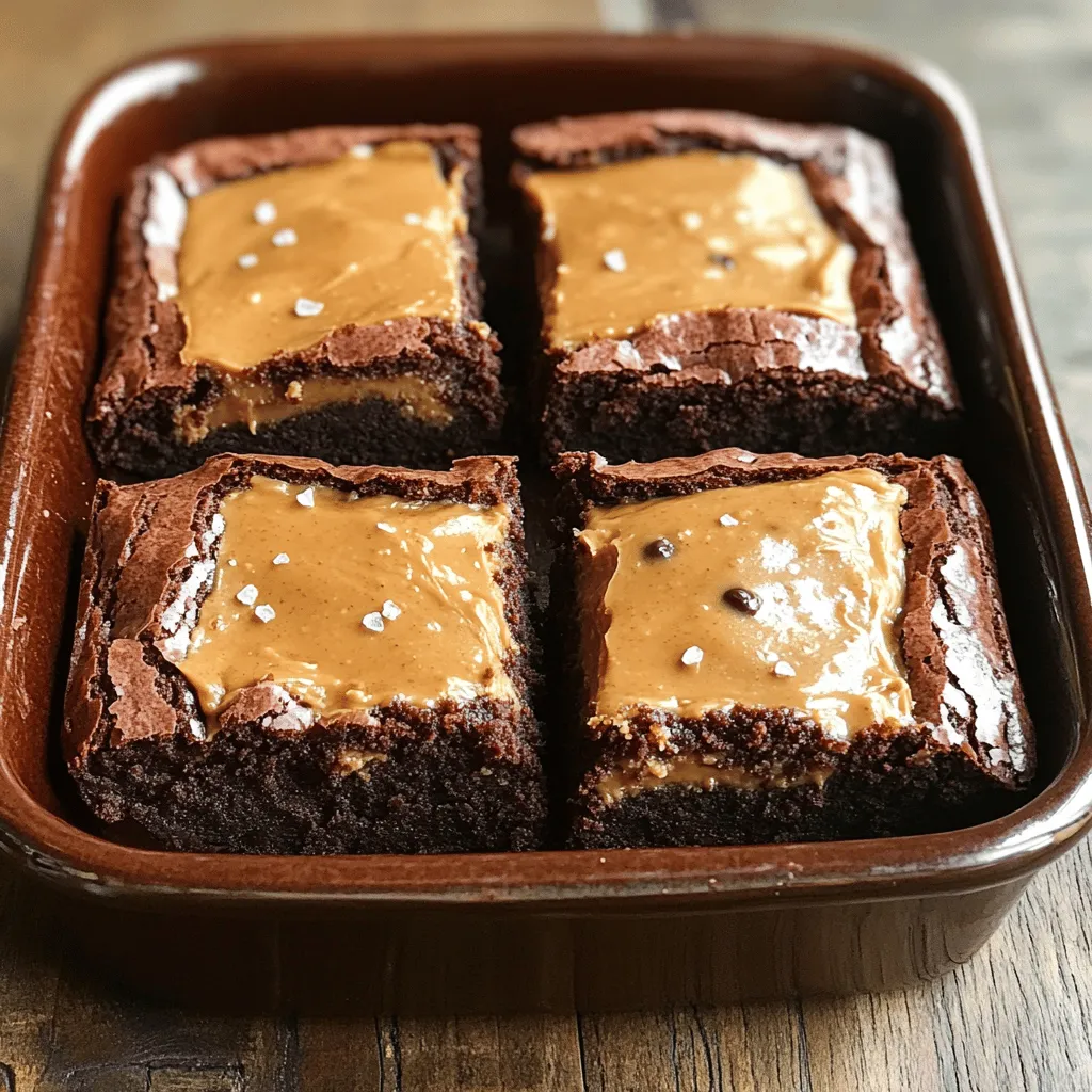 To make Healthy Peanut Butter Stuffed Brownies, gather these key items: - 1 cup almond flour - 1/2 cup cocoa powder - 1/2 cup maple syrup - 1/3 cup unsweetened applesauce - 1/4 cup coconut oil, melted - 3/4 teaspoon baking soda - 1/2 teaspoon sea salt - 1/2 cup natural peanut butter (smooth) - 1/4 cup dark chocolate chips (optional) - 1/2 teaspoon vanilla extract These ingredients help create a rich, moist brownie that satisfies your sweet tooth. You may need to adjust these ingredients based on your diet or allergies. Here are some ideas: - For gluten-free options, use oat flour instead of almond flour. - If you want a vegan treat, replace the eggs with a flaxseed mixture. - For nut-free variations, use sunflower seed butter instead of peanut butter. These substitutes keep the brownies tasty while meeting dietary needs. Let's break down the nutrition of these brownies: - Caloric breakdown: Each brownie offers about 150 calories. - Key vitamins and minerals: Almond flour provides vitamin E, magnesium, and calcium. Cocoa powder adds iron and antioxidants. - Health benefits of ingredients: Almond flour is low in carbs and high in healthy fats. Natural sweeteners like maple syrup are better than refined sugars. These brownies not only taste great but also offer some health benefits. You can enjoy them guilt-free! For the full recipe, check [Full Recipe]. First, preheat your oven to 350°F (175°C). Grease an 8x8 inch baking dish or line it with parchment paper for easy removal. This step helps the brownies not stick to the pan. Next, grab a large mixing bowl. In this bowl, combine the almond flour, cocoa powder, baking soda, and sea salt. Whisk these dry ingredients together until they blend well. This mix is the foundation of your brownies. Now, let’s move to the wet ingredients. In another bowl, mix the maple syrup, unsweetened applesauce, melted coconut oil, and vanilla extract. Stir these until smooth. It is key to mix just enough. You want everything to combine without overmixing. Overmixing can make your brownies tough, not soft. Time to layer the brownies. Pour half of the brownie batter into the prepared baking dish. Spread it evenly to create a solid base layer. Next, using a spoon, dollop the natural peanut butter over this layer. Then, gently spread it out. It’s okay if some brownie batter mixes in with the peanut butter. After that, pour the rest of the brownie batter over the peanut butter layer. Smooth it out with a spatula. If you want, sprinkle dark chocolate chips on top for extra flavor. Now, it’s baking time! Place the dish in the preheated oven. Bake for 20-25 minutes. To check if they are done, insert a toothpick. It should come out clean with a few moist crumbs. Once baked, let the brownies cool in the pan for at least 10 minutes. After cooling, slice them into squares. Enjoy these healthy peanut butter stuffed brownies! For the complete recipe, refer to the Full Recipe section. To get the best texture for your brownies, follow a few simple tips. Use almond flour for a moist and chewy base. Make sure to mix your dry ingredients well. If you don't mix enough, the batter may not rise. The key is to combine just until there are no dry spots. Avoid overmixing the batter. This can make your brownies tough. Stir gently and stop as soon as everything is blended. Also, keep an eye on your baking time. Every oven is different. Start checking your brownies at 20 minutes. A toothpick should come out clean, with a few moist crumbs—perfect! You can boost the flavor of your brownies with a few easy tweaks. Try adding a pinch of cinnamon or a splash of vanilla extract for warmth. These flavors mix well with chocolate. You can also add a hint of espresso powder to deepen the chocolate taste. For toppings, consider adding dark chocolate chips on top. They melt and create a delicious layer. You can also sprinkle nuts or sea salt for added texture. These options make your brownies even more delightful. Brownies are great on their own, but you can make them even better. Serve your healthy peanut butter stuffed brownies warm. Add a scoop of Greek yogurt for creaminess. This pairs well with the rich chocolate flavor. You can also drizzle some chocolate sauce over the top. It adds a sweet touch that everyone loves. For a fun twist, try serving brownies with fresh fruit like berries. The freshness balances the richness of the brownies. Enjoy these ideas to make your treat even more special! {{image_2}} You can make your brownies even better by adding nuts or fruits. Chopped walnuts, pecans, or almonds bring a nice crunch. Dried cherries or bananas give a sweet twist. You can also try mixing in some fresh berries for a fruity burst. Experimenting with chocolate types can change the flavor too. Use dark chocolate for a rich taste. Milk chocolate can make them sweeter. You might like white chocolate for a creamy finish. Each choice gives a new and tasty layer to your brownies. If you're following a keto diet, you can easily adjust this recipe. Swap out maple syrup for a keto-friendly sweetener like erythritol. You can also use unsweetened cocoa powder, which is low in carbs. With these changes, you still keep the flavor while lowering the carbs. For a low-sugar version, use ripe bananas instead of sweeteners. They add natural sweetness and moisture. Applesauce works well too. These options help keep your brownies tasty without extra sugar. Incorporating seasonal ingredients makes your brownies special. In fall, add pumpkin puree and spices like cinnamon. In spring, use fresh strawberries or rhubarb for a bright flavor. These ingredients keep your treats fresh and fun all year. You can also create themed brownies for holidays. For Halloween, add orange food coloring and spooky sprinkles. For Christmas, mix in peppermint extract and crushed candy canes. These themes make your treats festive and exciting for any occasion. For the full recipe, check out the Healthy Peanut Butter Stuffed Brownies. To keep your Healthy Peanut Butter Stuffed Brownies fresh, store them in an airtight container. This will help prevent them from drying out. I recommend using a glass or plastic container with a tight seal. Place parchment paper between layers to avoid sticking. If you have leftovers, freezing them is easy. First, let the brownies cool completely. Then, cut them into squares. Wrap each piece in plastic wrap, and place them in a freezer bag. Squeeze out as much air as possible before sealing. To thaw, leave them in the fridge overnight or at room temperature for a few hours. This method keeps them soft and tasty. These brownies last about a week at room temperature. If you store them in the fridge, they can stay fresh for up to two weeks. Watch for signs of spoilage, like an off smell or mold. If you notice any, it’s best to throw them away. Enjoy your delicious treat while they are fresh! For the full recipe, check out the earlier section. Yes, you can make these brownies vegan! To replace the egg, use a flaxseed meal mixture. Mix one tablespoon of flaxseed meal with three tablespoons of water. Let it sit for five minutes until it thickens. For dairy, use plant-based milk or a non-dairy yogurt instead of applesauce. This swap keeps the texture moist and delicious without any animal products. To check if your brownies are done, use a toothpick. Insert it into the center and pull it out. If it comes out clean or with a few moist crumbs, your brownies are ready. If it’s wet with batter, they need more time. Bake them for an additional two to five minutes and test again. If you want to switch up the peanut butter, you have many options. Almond butter, cashew butter, or sunflower seed butter work well. Each option adds a unique flavor. Choose one that fits your taste or dietary needs. In this article, we explored key ingredients for delicious brownies, including almond flour and cocoa powder. We discussed substitutes for various diets and shared nutritional insights about your favorite treats. You learned step-by-step instructions for making perfect brownies, along with tips for consistency and flavor. We even covered storage tips and creative variations. Remember, making brownies can be simple and fun. Experiment with flavors and adapt recipes to suit your needs. Enjoy your baking journey and savor every bite!