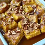 To make a tasty Pumpkin French Toast Bake, you need a few key items: - 1 large loaf of brioche or challah bread, cut into cubes - 1 cup canned pumpkin puree - 4 large eggs - 1 cup milk (dairy or non-dairy) - 1/2 cup brown sugar - 1 teaspoon vanilla extract - 1 teaspoon ground cinnamon - 1/2 teaspoon ground nutmeg - 1/4 teaspoon ground ginger - Pinch of salt These ingredients create a rich, creamy base. The pumpkin gives it a warm, cozy flavor. The spices like cinnamon and nutmeg add a hint of warmth that fits fall perfectly. While the basic recipe is great, you can enhance it with extras. Here are some optional ingredients to consider: - 1/2 cup chopped pecans or walnuts - Maple syrup for serving Adding nuts gives a nice crunch. The syrup adds sweetness and pairs well with the pumpkin flavor. Feel free to mix and match these extras based on your taste. You can easily swap out ingredients if you have dietary needs or preferences. Here are some ideas: - Use gluten-free bread for a gluten-free version. - Almond milk or oat milk works well if you want a non-dairy option. - Coconut sugar can replace brown sugar for a less processed sweetener. These changes keep the dish delicious while fitting your needs. For the full recipe, check the earlier sections for precise measurements and steps. Start by gathering all your ingredients. You will need brioche or challah bread, pumpkin puree, eggs, milk, brown sugar, vanilla extract, cinnamon, nutmeg, ginger, salt, and nuts if you want. These steps will help you prepare a great meal. 1. Preheat your oven to 350°F (175°C). Grease a 9x13-inch baking dish with cooking spray or butter. 2. In a large bowl, whisk the pumpkin puree, eggs, milk, brown sugar, vanilla, cinnamon, nutmeg, ginger, and salt. Mix until smooth. 3. Cut the bread into cubes. Add them to the bowl. Stir gently to coat each piece with the pumpkin mix. If you choose, fold in the nuts. Now it’s time to bake! 1. Transfer the bread mixture to the greased dish. Spread it out evenly. 2. Cover the dish with aluminum foil. Let it sit for about 15 minutes. This helps the bread soak up the mix. 3. Bake the dish covered for 30 minutes. Then, remove the foil and bake for an extra 15-20 minutes. The top should be golden brown, and the center should look set. To check if your bake is done: - Look for a golden brown color on the top. - Gently touch the center to see if it feels firm. - Insert a toothpick in the center. If it comes out clean, it’s ready! This dish is so warm and comforting. You can find the full recipe above to make this delightful meal! To get the best texture in your Pumpkin French Toast Bake, use stale bread. Stale bread soaks up the pumpkin mixture better. If your bread is fresh, cut it into cubes and let it sit out for a few hours. This helps it dry out. You want each piece to soak up that delicious mixture. When you bake it, the outside gets crispy, while the inside stays soft. You can serve your Pumpkin French Toast Bake warm. Drizzle it with maple syrup for extra sweetness. Add a dusting of powdered sugar on top for a fancy touch. Fresh fruit, like sliced bananas or berries, also works well. You can even add a dollop of whipped cream. For a twist, serve it with a scoop of vanilla ice cream. Pair your bake with a warm drink. A cup of spiced chai tea complements the pumpkin flavors. You can also try a sweet apple cider. If you prefer coffee, a pumpkin spice latte is a great match. These drinks will make your meal feel cozy and special. Enjoy your delicious creation with your favorite beverage! {{image_2}} To make a gluten-free pumpkin French toast bake, swap the bread. Use gluten-free bread instead of brioche or challah. Check the label to confirm it is truly gluten-free. The rest of the recipe stays the same. You still get the creamy pumpkin flavor. This version tastes just as good! For a vegan pumpkin French toast bake, replace eggs and milk. Use flax eggs instead of regular eggs. To make flax eggs, mix one tablespoon of ground flaxseed with three tablespoons of water. Let it sit for five minutes to thicken. Use almond milk or oat milk in place of regular milk. These simple swaps keep the dish delicious and dairy-free. You can add different flavors to your pumpkin French toast bake. Try mixing in chocolate chips or dried fruit like cranberries. They add a nice sweetness. For toppings, drizzle with maple syrup or sprinkle with powdered sugar after baking. You can also serve it with whipped cream or yogurt for extra creaminess. Each bite can be a new treat! To keep your Pumpkin French Toast Bake fresh, let it cool first. Place any leftovers in an airtight container. Store them in the fridge for up to three days. Make sure to cover it well to prevent drying out. When you're ready to enjoy leftovers, preheat your oven to 350°F (175°C). Place the Pumpkin French Toast Bake in an oven-safe dish. Cover it with foil to keep it moist. Heat for about 15-20 minutes or until warm. You can also use a microwave. Just heat individual pieces for about 30-45 seconds. If you want to save some for later, you can freeze it. Cut the bake into portions and wrap them tightly in plastic wrap. Then place them in a freezer bag or container. Label it with the date. You can freeze it for up to three months. To eat, defrost it in the fridge overnight and reheat as described above. For the full recipe, check the earlier section! Yes, you can prepare this dish the night before. Just make the mix and pour it over the bread. Cover it well and place it in the fridge. In the morning, let it sit for a bit before baking. This helps the bread soak up all the flavors. It saves time and tastes great! You can serve this dish with maple syrup or whipped cream. Fresh fruit like berries or bananas adds color and taste. A sprinkle of powdered sugar on top looks nice and sweetens the flavor. You can also enjoy it with a hot drink like coffee or tea for a cozy breakfast. To boost nutrition, you can use whole-grain bread instead of white bread. Adding nuts like walnuts or pecans gives healthy fats and protein. You can also cut down on sugar by using less brown sugar or adding natural sweeteners like mashed bananas or applesauce. This way, you keep it tasty and healthy! You can find the full recipe [here](Full Recipe). It includes all the steps and tips you need to make this delicious dish! This blog post covered making a tasty Pumpkin French Toast Bake. We discussed essential and optional ingredients, plus how to substitute if needed. You learned the steps to prepare, bake, and check for doneness. I shared tips for perfect texture and great serving ideas. We explored gluten-free and vegan variations, along with storage and reheating tips. Now, grab your ingredients and start baking. Enjoy this dish any time of the year!