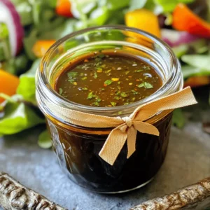 - 1/2 cup balsamic vinegar - 1/4 cup extra virgin olive oil - 1 tablespoon Dijon mustard These three ingredients form the base of your vinaigrette. Balsamic vinegar brings a rich, tangy flavor. Extra virgin olive oil adds smoothness. Dijon mustard gives it a nice kick and helps blend the oils. - 1 tablespoon honey or maple syrup - 1 clove garlic, minced - 1 teaspoon dried oregano - Salt and black pepper to taste Feel free to adjust the flavor! Honey or maple syrup adds sweetness. Garlic gives a bold taste. Dried oregano adds a hint of earthiness. You can also add fresh herbs like basil or thyme if you wish. - About 80 calories per serving - Fats: 9g, Carbs: 2g, Protein: 0g This vinaigrette is low in calories but full of flavor. Olive oil is a source of healthy fats. Balsamic vinegar contains antioxidants, which are good for your body. Each ingredient offers health benefits while keeping your meals tasty. For the full recipe, check [Full Recipe]. First, I start by whisking the balsamic base. In a medium bowl, I combine 1/2 cup balsamic vinegar, 1 tablespoon Dijon mustard, and 1 tablespoon honey or maple syrup. I mix this well until it is smooth. This step is key. The vinegar and mustard give a nice tang, while the honey adds a touch of sweetness. Next, I emulsify with olive oil. I slowly pour in 1/4 cup extra virgin olive oil while whisking constantly. This helps to blend everything together. The oil makes the vinaigrette rich and smooth. Keep whisking until it looks glossy and thick. Now, I mix in garlic and herbs. I add 1 clove minced garlic and 1 teaspoon dried oregano. These ingredients bring a burst of flavor. I then season with salt and black pepper to taste. This is where you can adjust the taste for your liking. To balance sweetness and acidity, I suggest tasting the vinaigrette. If it is too tangy, add a bit more honey or maple syrup. If it's too sweet, a splash of vinegar can help. This is all about finding your perfect mix. You can personalize the taste with spices. Want a bit of heat? Try adding black pepper or a dash of chili flakes. For a fresh twist, you can add a bit of lemon juice or fresh herbs, like thyme or basil. For storage, I recommend using a jar with a tight-fitting lid. Transfer the vinaigrette to the jar and shake it well before each use. This keeps it fresh and well-mixed. When it comes to serving, drizzle this vinaigrette over fresh salads or roasted vegetables. It works great as a marinade for grilled chicken, too. If you want to impress, serve it in a small glass jar with a ribbon. This makes it a charming gift for friends or family. For the best taste, always store your healthy balsamic vinaigrette in the refrigerator. This keeps it fresh and tasty. I like to use a jar with a tight lid. It helps keep the flavors sealed in. How long does homemade vinaigrette last? Homemade vinaigrette can last about one week in the fridge. After that, it may lose flavor and freshness. Always check for any changes in smell or color before using. If you're looking to cut calories, consider using less olive oil. You can use water instead to reduce fat. Another option is to swap honey for a low-calorie sweetener, like stevia. Gluten-free options for a healthier dressing: Most ingredients in this vinaigrette are gluten-free. Just ensure your Dijon mustard is gluten-free as well. This makes the dressing suitable for anyone avoiding gluten. This vinaigrette pairs perfectly with fresh salads. Drizzle it over greens for a burst of flavor. You can also use it on roasted vegetables for a tasty side dish. Creative uses beyond salads: Try using this vinaigrette as a marinade for grilled chicken or fish. It adds great flavor. You can also use it as a dip for fresh veggies or bread. Let your creativity flow with this versatile dressing! {{image_2}} You can easily make a vegan balsamic vinaigrette. Simply swap honey with maple syrup. This keeps the sweetness while staying plant-based. You can also use agave syrup as a vegan option. For flavor, try adding a bit of mustard or a splash of soy sauce. These enhance the taste without using animal products. This way, you get a tasty dressing that fits your diet. Herbs can really boost the flavor of your vinaigrette. Fresh herbs like basil, parsley, or dill add a nice touch. Simply chop them finely and mix them in. You can also try regional herbs. For example, tarragon gives a French flair, while cilantro adds a twist of Latin flavor. Experimenting with different herbs can surprise your taste buds. If you want a creamy version, mix in yogurt or mashed avocado. This creates a rich texture that works well with salads. You can also add a kick with chili flakes or a dash of sriracha. This spicy twist is great for those who enjoy heat. Each of these variations offers a fun way to enjoy your healthy balsamic vinaigrette. For the full recipe, check the earlier section above. For storing your healthy balsamic vinaigrette, choose jars that seal tightly. Glass jars work best. They keep flavors fresh and do not hold smells. Dark glass jars offer added protection from light. This helps preserve the quality of the vinaigrette. Plastic containers can work too, but they can absorb odors over time. After storing, your vinaigrette may separate. This is normal. To refresh it, simply shake the jar. If it still looks separated, use a whisk to blend it again. Always check for freshness before using. If it smells off or has changed color, it’s best to toss it out. Making a double batch of vinaigrette saves time. You can keep it for up to two weeks in the fridge. Use leftover vinaigrette in many ways. Drizzle it over roasted veggies, or use it as a marinade for chicken. It can also be a tasty dip for bread. This recipe is simple, tasty, and perfect for various dishes. For the full recipe, check out the details above. Making healthy balsamic vinaigrette is easy and quick. Here’s how: 1. Gather your ingredients: You need balsamic vinegar, olive oil, Dijon mustard, honey or maple syrup, minced garlic, dried oregano, salt, and pepper. 2. Mix the base: In a medium bowl, whisk together 1/2 cup of balsamic vinegar, 1 tablespoon of Dijon mustard, and 1 tablespoon of honey or maple syrup. 3. Add the oil: Gradually pour in 1/4 cup of extra virgin olive oil while whisking. This helps blend the ingredients. 4. Incorporate flavors: Stir in 1 clove of minced garlic and 1 teaspoon of dried oregano. 5. Season: Add salt and black pepper to taste. Adjust sweetness or acidity as needed. 6. Store: Pour the vinaigrette into a jar with a tight lid. Shake well before each use. This simple method gives you a fresh and tasty dressing in just 10 minutes. For the full recipe, check out the section above. Homemade vinaigrette has many perks: - Healthier ingredient control: You pick what goes in, so you avoid unwanted additives and preservatives. This means you can enjoy a clean and tasty dressing. - Cost-effective compared to store-bought options: Making your own vinaigrette is often cheaper than buying it. Plus, you can make larger batches and save. Yes, you can freeze it! Here’s how: - Freezing: Pour the vinaigrette into ice cube trays or freezer-safe containers. Leave some space for expansion. - Thawing: When ready to use, move the vinaigrette to the fridge overnight. - Effects on flavor and texture: Freezing may change the texture a bit, but the flavor will still be good. Just shake or stir well before using. Making your own balsamic vinaigrette is simple and rewarding. You learned about key ingredients, customizations, and nutrition. I shared step-by-step instructions for easy preparation. We discussed tips for storage and creative uses. Lastly, I explored various flavors and options that suit your needs. Homemade vinaigrette is a healthy choice. It enhances your dishes while giving you control over ingredients. Enjoy experimenting and crafting your perfect mix!