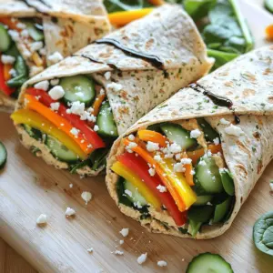 To make your Rainbow Veggie Wraps, you need a few simple items. Here’s the list: - 4 large whole grain tortillas - 1 cup hummus (any flavor) - 1/2 cup grated carrots - 1/2 cup sliced bell peppers (red, yellow, and green) - 1/2 cup baby spinach leaves - 1/2 cup sliced cucumbers - 1/4 cup feta cheese (optional) - 1 tablespoon balsamic glaze (optional) - Salt and pepper to taste These ingredients work well together and taste great. Each item adds color and flavor to the wraps. Each ingredient in these wraps provides health benefits. Whole grain tortillas give fiber for good digestion. Hummus gives protein and is rich in healthy fats. Carrots are full of vitamins and are good for your eyes. Bell peppers offer vitamin C and antioxidants. Baby spinach is packed with iron and helps your blood. Cucumbers keep you hydrated and add crunch. Feta cheese adds calcium, but you can skip it if you want. Balsamic glaze gives a sweet touch without too many calories. Salt and pepper add taste without extra calories. You can easily change ingredients for dietary needs: - Tortillas: Try gluten-free tortillas if needed. - Hummus: Use avocado or bean spread for a different taste. - Cheese: Skip feta for dairy-free diets or use vegan cheese. - Veggies: Swap in any veggies you like, such as shredded cabbage or radishes. Feel free to mix and match based on what you have at home. These wraps are very flexible! For the full recipe, refer to the earlier section. To start, grab a large whole grain tortilla. Lay it flat on a clean cutting board. This gives you a nice base for your wrap. Make it easy to add your favorite fillings. Next, spread about 1/4 cup of hummus evenly across the tortilla. Hummus adds flavor and helps hold the veggies in place. In the center, layer your grated carrots, sliced bell peppers, baby spinach, and sliced cucumbers. If you like feta cheese, sprinkle it on top. For a touch of sweetness, drizzle some balsamic glaze. Don’t forget to add a pinch of salt and pepper for taste. Now, it's time to wrap it up! First, fold in the sides of the tortilla. This keeps the fillings from falling out. Then, roll it tightly from the bottom to the top. This creates a nice, neat wrap. After you finish, you can cut each wrap in half diagonally. This makes it easier for kids to eat at school. Enjoy these quick and healthy wraps for lunch! For the full recipe, check out the Rainbow Veggie Wraps. When you're short on time, meal prep is your best friend. Spend some time on weekends. Prepare a batch of wraps to save time during the week. You can easily make Rainbow Veggie Wraps in just 15 minutes. - Make all your wraps at once. - Store them in airtight containers. - Keep them in the fridge for quick lunches. Think about using a variety of fillings. This keeps lunches exciting and fun. You can mix and match veggies, hummus flavors, and cheeses. Kids love colorful food. Rainbow Veggie Wraps are not just tasty; they look fun too! Use bright veggies like red bell peppers and orange carrots. - Cut veggies into fun shapes. - Let kids help with the prep. - Use stickers or fun napkins in the lunchbox. You can also wrap each veggie in a different color tortilla. This adds a splash of fun. You may even create a "create-your-own" wrap station at home. Kids love to customize their meals! No one likes a soggy wrap. To keep your wraps fresh, use these tips: - Keep wet ingredients separate. Add hummus or dressings right before eating. - Wrap each one in a paper towel. This helps absorb moisture. - Store wraps in a container that seals tightly. Try to pack the wraps standing up. This helps prevent squishing. With these tips, your wraps will stay fresh and tasty all day long! For more details on making these wraps, check out the Full Recipe. {{image_2}} Wraps are super fun because you can change them up! You can use many fillings to keep lunch exciting. Try adding some sliced turkey, ham, or even roasted veggies. You can also use different spreads like pesto or guacamole. Each new filling brings a new taste! Want to make your wraps more filling? Add protein! Grilled chicken is a great choice. It's tasty and keeps you full. You can also use tofu for a veggie option. Just cook the tofu until golden and add it to your wrap. Protein helps you stay strong and focused in school. If you need vegan or gluten-free wraps, you’re in luck! Use gluten-free tortillas made from rice or corn. Fill them with your favorite veggies and beans. Hummus is perfect for a creamy base. You can also add avocado for healthy fats. These wraps are still tasty and good for everyone! Check out the Full Recipe for the Rainbow Veggie Wraps 🥗 to try these ideas. To keep your rainbow veggie wraps fresh, store them in an airtight container. This helps keep the wraps from drying out. You can also wrap each one in plastic wrap for extra protection. Place a damp paper towel inside the container to keep veggies crisp. Avoid stacking wraps too high to prevent squishing. You can freeze these wraps for later use. First, wrap each one in plastic wrap and then place them in a freezer bag. This keeps them fresh for up to three months. When you’re ready to eat, take one out and thaw it in the fridge overnight. You can also reheat in the microwave for about 30 seconds. Just make sure to unwrap them first to avoid sogginess. Food safety is key for school lunches. Always wash your hands before making wraps. Keep veggies clean and dry. Pack wraps in an insulated lunch bag to stay cool. Include an ice pack if it’s warm outside. Make sure to eat them within four hours for the best taste and safety. Following these tips will ensure your wraps stay safe and yummy! Yes, you can prepare these wraps the night before. Just make sure to wrap them tightly in plastic wrap. This keeps them fresh and tasty. Store them in the fridge until you are ready to pack lunch. If you want to keep them crunchy, add watery veggies like cucumbers right before lunch. To pack wraps for lunch, use a sturdy container. I recommend a lunch box with a lid. You can also place a damp paper towel in the container to keep the wraps moist. If you use a zip-top bag, try to squeeze out the air before sealing it. This helps to keep the wraps fresh. These wraps stay fresh in the fridge for about three days. After that, they may lose their crunch and flavor. If you notice any brown spots on the veggies, it's best to toss the wrap. To keep them fresh, always store them in an airtight container. For the full recipe, check out the Rainbow Veggie Wraps. Rainbow veggie wraps offer colorful, tasty, and healthy meals. We explored the essential ingredients and their benefits. I shared fun ways to prepare, layer, and wrap these delights. You learned how to keep wraps fresh and appealing for kids. We discussed storage tips to enjoy them later. With protein options and dietary swaps, there's something for everyone. Remember, these wraps fit busy lives and promote healthy eating. So, get creative and enjoy making your perfect veggie wrap!