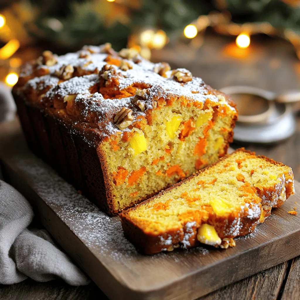 To make the BEST Easy Carrot Bread, gather these ingredients: - 2 cups all-purpose flour - 1 teaspoon baking soda - 1/2 teaspoon baking powder - 1/2 teaspoon salt - 1 teaspoon ground cinnamon - 1/2 teaspoon ground nutmeg - 1/2 cup vegetable oil - 1 cup granulated sugar - 2 large eggs - 2 cups grated carrots (about 3 medium carrots) - 1/2 cup crushed pineapple, drained - 1/2 cup walnuts or pecans, chopped (optional) - 1/2 cup raisins (optional) - 1 teaspoon vanilla extract Using fresh ingredients makes a big difference. Look for vibrant orange carrots. They add flavor and moisture. Choose ripe pineapples for sweetness. Fresh eggs provide great texture. Use high-quality oil for a light crumb. If you opt for nuts, make sure they are fresh, too. This ensures a tasty bread! You can swap some ingredients if needed. For flour, whole wheat flour works well. If you want a lower sugar option, try honey or maple syrup. For oil, you can use applesauce to cut fat. If you're avoiding nuts, leave them out or use seeds instead. Raisins can be replaced with dried cranberries for a twist. Each change still keeps the bread delicious! Start by gathering all your ingredients. You will need two cups of flour, sugar, eggs, and carrots. Make sure to grate the carrots finely. This helps them blend well into the bread. Preheat your oven to 350°F (175°C). Grease a 9x5-inch loaf pan or line it with parchment paper. This makes it easy to remove the bread after baking. In a medium bowl, mix the dry ingredients. Whisk together the flour, baking soda, baking powder, salt, cinnamon, and nutmeg until they are all combined. In a large bowl, combine the vegetable oil and sugar. Mix them well. Add the eggs, one at a time, stirring thoroughly after each. Now, fold in the grated carrots, crushed pineapple, and vanilla extract. If you want, you can also add nuts or raisins. Then, gently mix in the dry ingredients. Be careful not to overmix; it's okay if there are a few lumps. Pour the batter into the prepared loaf pan. Smooth the top with a spatula. Bake in the oven for 55-65 minutes. You can check if it's done by inserting a toothpick into the center. If it comes out clean, the bread is ready. Once baked, remove it from the oven. Let it cool in the pan for about 10 minutes. After that, transfer the bread to a wire rack to cool completely. Enjoy your warm, flavorful carrot bread! You can find the full recipe here. To keep your carrot bread moist, use fresh carrots. Grate them just before you mix. This helps retain their natural juice. Adding crushed pineapple also adds moisture. Make sure to drain it well to avoid excess liquid. Lastly, do not overmix your batter. A few lumps are okay. Overmixing can make your bread dry and tough. Use a 9x5-inch loaf pan for the best shape. I suggest greasing it well or lining it with parchment paper. A whisk is great for mixing dry ingredients. A large mixing bowl helps combine wet ingredients smoothly. A spatula is perfect for folding the batter. And don't forget a toothpick to test for doneness! One common mistake is using old flour. Always check the date on your flour bag. Another mistake is skipping the measuring of ingredients. Accurate measurements matter for the perfect bread. Also, avoid baking at the wrong temperature. Always preheat your oven to 350°F (175°C) before baking. Finally, don’t open the oven door too early. This can cause your bread to sink. For the full recipe, refer to the details above. {{image_2}} You can make this carrot bread healthier by using whole wheat flour. Whole wheat adds fiber and nutrients. It gives a nutty taste that pairs well with carrots. You can also use less sugar. Try cutting the sugar by a third. This change keeps it tasty and lowers calories. Add fun flavors to your carrot bread! Ginger gives a warm spice that mixes well with carrots. You can add about one tablespoon of grated ginger. Orange zest adds a nice citrus touch. Try using the zest from one orange for a bright flavor. These small changes make a big difference! If you need a gluten-free option, use a gluten-free flour blend. Many blends work well in this recipe. Just make sure it includes a binding agent, like xanthan gum. This helps the bread rise and stay together. Your gluten-free carrot bread will still taste amazing! For the full recipe, check out [Full Recipe]. To keep your carrot bread fresh, wrap it tightly in plastic wrap or aluminum foil. You can also place it in an airtight container. Store it at room temperature for up to three days. If it’s warm, let it cool first. This way, moisture won’t build up inside. You can also slice the bread before storing. This makes it easy to grab a piece later. If you want to save your carrot bread for later, freezing is a great option. Wrap the whole loaf or slices in plastic wrap first. Then, wrap it in aluminum foil or place it in a freezer bag. This prevents freezer burn. Carrot bread can last in the freezer for up to three months. When you’re ready to eat it, just take it out and let it thaw in the fridge overnight. To enjoy warm carrot bread again, preheat your oven to 350°F (175°C). Place the bread on a baking sheet and cover it with foil. Heat for about 10-15 minutes, or until warm. You can also use a microwave, but it may get soggy. For the best taste, I recommend the oven method. You can serve it warm with cream cheese or butter for a yummy treat. For the full recipe, check out The BEST Easy Carrot Bread. Yes, you can make carrot bread without eggs. Use flaxseed meal or applesauce as a substitute. For one egg, mix 1 tablespoon of flaxseed meal with 2.5 tablespoons of water. Let it sit for five minutes to thicken. Applesauce works well too; use 1/4 cup for each egg. This will keep your bread moist and tasty. Homemade carrot bread lasts about one week at room temperature. Store it in an airtight container to keep it fresh. If you keep it in the fridge, it can last up to two weeks. For longer storage, freeze it. Wrap the bread tightly in plastic wrap and then in foil. It will stay good for up to three months in the freezer. Absolutely! You can choose any nuts or dried fruits you like. Walnuts and pecans add crunch, but you can also use almonds or hazelnuts. For dried fruits, raisins are classic, but dried cranberries or apricots add a unique twist. This flexibility lets you tailor the bread to your taste. For more details, check out the Full Recipe. In this blog post, we covered how to make delicious carrot bread. We explored key ingredients, how to mix them, and baked the bread to perfect flavor. I shared tips for moistness, useful tools, and common mistakes to avoid. You learned about healthy swaps and flavorful add-ins for variations. Plus, we discussed storage methods to keep your bread fresh. Enjoy your baking adventure with carrot bread! Each step will bring you closer to a tasty, homemade treat.