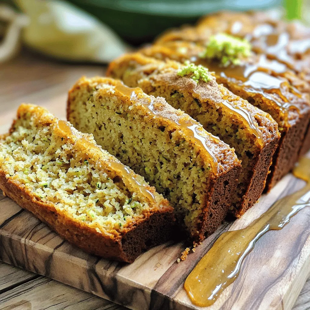 To make a moist and flavorful oat flour zucchini bread, you need the following key ingredients: - 2 cups oat flour - 1 medium zucchini, grated and excess moisture squeezed out - 1/2 cup olive oil - 1/2 cup honey or maple syrup - 2 large eggs - 1 teaspoon vanilla extract - 1 teaspoon baking powder - 1/2 teaspoon baking soda - 1 teaspoon ground cinnamon - 1/4 teaspoon nutmeg - 1/2 teaspoon salt These ingredients blend well to create a soft and tender loaf. You can elevate your zucchini bread with these optional add-ins: - 1/2 cup chopped walnuts or pecans - 1/2 cup dark chocolate chips Adding nuts gives a nice crunch, while chocolate chips add sweetness and richness. If you need to make swaps, here are some easy substitutions: - Use coconut oil instead of olive oil for a slight coconut flavor. - Replace honey with agave syrup for a vegan option. - Substitute ground flaxseed mixed with water for eggs to make it egg-free. These substitutions can help customize the recipe to your needs. For the full recipe, check out the details provided earlier. Start by gathering all your ingredients. You need oat flour, zucchini, and a few other key items. Grate the zucchini first. Squeeze out the extra moisture using a clean kitchen towel. This step helps keep the bread from being soggy. Measure out your oat flour and set it aside. Make sure to have a 9x5 loaf pan ready. Grease it with olive oil or line it with parchment paper for easy removal. In a large bowl, combine the dry ingredients. Add the oat flour, baking powder, baking soda, cinnamon, nutmeg, and salt. Stir these together well. In another bowl, mix your wet ingredients. Whisk together the olive oil, honey or maple syrup, eggs, and vanilla extract until smooth. Then, add the grated zucchini to this mixture. Mix it in fully. Now, pour the wet mixture into the dry ingredients. Stir gently until just combined. Be careful not to over-mix; a few lumps are okay. Pour the batter into your prepared loaf pan. Use a spatula to smooth the top. Place the pan in your preheated oven set at 350°F (175°C). Bake for 50-60 minutes. Check for doneness by inserting a toothpick into the center. If it comes out clean, your bread is ready. Let it cool in the pan for 10 minutes. Then transfer it to a wire rack to cool completely. Enjoy the smell of fresh-baked bread as it cools! To make the best zucchini bread, you must remove excess moisture from the zucchini. Start by grating the zucchini. Use a clean kitchen towel or cheesecloth to wrap the grated zucchini. Twist the towel to squeeze out the water. Aim to remove as much liquid as you can. This step helps keep your bread from becoming soggy. Proper moisture control makes your bread light and fluffy. Oat flour gives the bread a unique taste and texture. To get the best results, use finely ground oat flour. If your flour is too coarse, it can create a grainy texture. Mix the oat flour with the other dry ingredients well. This helps to create an even texture in your batter. Do not over-mix when combining wet and dry ingredients. Stir just until combined to keep your bread soft. Baking can sometimes be tricky. If your bread does not rise, check your baking powder and baking soda for freshness. Old leavening agents can lead to flat bread. If your bread is too dense, you may have over-mixed the batter. If the edges brown too quickly, cover the loaf with foil. This allows the bread to cook through without burning. For a detailed guide on making this delightful bread, check out the Full Recipe. {{image_2}} For a gluten-free version of oat flour zucchini bread, use certified gluten-free oats. You can blend these oats in a food processor until they become a fine flour. This will ensure your bread stays fluffy and moist. If you want, you can add a teaspoon of xanthan gum to help bind the ingredients. This small step can make a big difference in texture. To make this recipe vegan, swap the eggs for flax eggs. To do this, mix one tablespoon of ground flaxseed with three tablespoons of water. Let it sit for about five minutes until it becomes gel-like. You can also use a plant-based sweetener like agave nectar instead of honey. This keeps the bread sweet while adhering to vegan guidelines. You can easily change the flavor of your oat flour zucchini bread. Try adding spices like ginger or allspice for a warm touch. You can also mix in some dried fruit like raisins or cranberries. Want a chocolatey twist? Add dark chocolate chips or cocoa powder. Each choice adds a new layer of flavor that keeps the bread exciting. Check out the Full Recipe to get started on your own delicious creation! To keep your zucchini bread fresh, store it at room temperature. Wrap it tightly in plastic wrap or place it in an airtight container. This keeps moisture in and helps the bread stay soft. It will last up to three days on the counter. If you notice any mold, toss it out immediately. For longer storage, freezing is the way to go. Slice the bread first to make it easy to grab a piece later. Wrap each slice in plastic wrap, then place them in a freezer bag. This helps keep air out and prevents freezer burn. Your bread will stay good for about three months. Remember to label the bag with the date. When you are ready to enjoy your bread, there are a few options to reheat it. The best way is to use an oven. Preheat your oven to 350°F (175°C). Place the slices on a baking sheet and heat for about 10 minutes. You can also use a microwave. Heat each slice for about 20-30 seconds. Just keep an eye on it so it doesn’t get too hot. Enjoy your warm, moist zucchini bread! For the full recipe, check out the details above. Yes, you can use regular flour. However, it will change the texture. Oat flour makes the bread moist and adds a nutty taste. If you use all-purpose flour, the bread may be less dense. You might also need to adjust the liquid in the recipe. Regular flour absorbs more moisture than oat flour. If you want to stick to the original flavors, I suggest using oat flour. To reduce sweetness, cut back on honey or maple syrup. You can use only 1/4 cup instead of 1/2 cup. Another option is to replace the sweetener with unsweetened applesauce. This will keep the moisture without adding too much sugar. You can also add more spices like cinnamon to enhance flavor without the need for sweetness. You can use flax eggs or chia seeds as a substitute. To make a flax egg, mix one tablespoon of ground flaxseed with three tablespoons of water. Let it sit for about five minutes until it thickens. This works well to bind the bread. You can also use unsweetened applesauce. Use 1/4 cup of applesauce for each egg. This keeps the bread moist and tasty. This blog post guides you on how to make tasty oat flour zucchini bread. You learned about key ingredients, optional add-ins, and substitutions to suit your needs. I shared step-by-step instructions for prepping, mixing, and baking. You also found tips on moisture, texture, and common issues. Explore variations for gluten-free and vegan options, and discover storage methods to keep your bread fresh. With this knowledge, you can bake a delicious loaf, tailored to your taste. Happy baking!