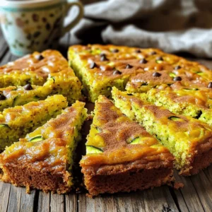 For a delightful zucchini coffee cake, you'll need the following main ingredients: - 2 cups grated zucchini (about 2 medium zucchinis) - 1 ½ cups all-purpose flour - 1 cup granulated sugar - ½ cup brown sugar, packed These ingredients create a moist and sweet cake that is hard to resist. Grated zucchini adds flavor and keeps the cake tender. You can enhance the cake with these optional items: - ½ cup chopped walnuts or pecans - ½ cup chocolate chips These add-ins give the cake a nice crunch or a touch of sweetness. Choose what you like best! The right spices and leavening agents make your cake rise and taste amazing. You will need: - 1 teaspoon baking soda - ½ teaspoon baking powder - ½ teaspoon salt - 1 teaspoon cinnamon - ½ teaspoon nutmeg (optional) Cinnamon and nutmeg bring warmth and depth to the flavor. Baking soda and powder help the cake rise nicely. For the complete recipe, check out the [Full Recipe]. 1. Preheat the oven to 350°F (175°C). This helps the cake rise evenly. 2. Prepare the zucchini by washing it well. Trim the ends and grate it using a box grater. 3. After grating, place the zucchini in a clean kitchen towel. Squeeze out any extra moisture. This step keeps the cake from being soggy. 1. In a large mixing bowl, combine the dry ingredients. Use a whisk to mix the flour, granulated sugar, brown sugar, baking soda, baking powder, salt, cinnamon, and nutmeg. Make sure everything is well mixed. 2. In another bowl, beat the eggs. Add the vegetable oil and vanilla extract. Whisk until you see a smooth mixture. 3. Pour the wet mixture into the dry ingredients. Stir gently until just combined. Do not overmix! 4. Fold in the grated zucchini. If you want, add chopped nuts or chocolate chips at this stage. 1. Pour the batter into the prepared pan. Spread it evenly across the bottom. 2. Bake for 30-35 minutes. To check for doneness, insert a toothpick into the center. If it comes out clean, the cake is ready. Follow these steps, and you'll have a delicious zucchini coffee cake. For the full recipe, refer to the earlier section. To get the best texture in your zucchini coffee cake, you must remove excess moisture from the zucchini. Grate the zucchini and then wrap it in a clean towel. Squeeze it tight until no more water drips out. This step keeps your cake from being too wet. Using room temperature eggs also helps. When eggs mix well, they create a smoother batter. This gives your cake a nice rise and fluffy texture. If you want a healthier version, try using alternatives to sugar. You can use honey or maple syrup instead. These sweeteners add a unique flavor and keep it moist. Spices can really elevate the taste too. Consider adding a pinch of ginger or a hint of cloves. You can even try vanilla powder for a twist. These flavors will surprise your taste buds! Zucchini coffee cake pairs well with coffee or tea. A dollop of whipped cream adds a nice touch too. You can also serve it with fresh fruit like berries for added color and taste. For storage, keep the cake in an airtight container at room temperature for up to three days. If you want it to last longer, refrigerate it. This helps keep it fresh for up to a week. For longer storage, you can freeze slices. Wrap them well to prevent freezer burn. Enjoy your cake anytime! {{image_2}} You can make this cake fit many diets. For those who avoid gluten, swap all-purpose flour with a gluten-free blend. Look for a mix that includes xanthan gum. This helps the cake rise well. If you want a vegan option, replace eggs with flaxseed meal. Mix one tablespoon of flaxseed with three tablespoons of water. Let it sit for five minutes. For oil, you can use unsweetened applesauce. It keeps the cake moist without added fat. To change the cake's taste, think about adding spices. Ginger and cloves can give a warm twist. Just a pinch can make a big difference. You can also switch up the nuts. Try pecans instead of walnuts for a different crunch. Dried fruits, like raisins or cranberries, add sweetness and chewiness. Mix and match to find your favorite blend. Zucchini coffee cake is great for many occasions. It works as a breakfast treat or a dessert. For brunch, serve slices with fresh fruit. Add a dollop of whipped cream for extra flair. If it's a special day, dust the top with powdered sugar. This makes it look pretty and festive. You can even serve it warm with a scoop of ice cream. Each style gives a new way to enjoy this tasty cake. To keep your zucchini coffee cake fresh, store it at room temperature for up to three days. Make sure to wrap it tightly in plastic wrap or foil. This keeps moisture in and helps prevent it from drying out. If you live in a humid area, it’s best to put it in the fridge. Place it in an airtight container to avoid absorbing other smells. It can last up to a week in the fridge. If you want to keep your zucchini coffee cake longer, freezing is a great option. Wrap slices in plastic wrap, then place them in a freezer bag. This way, you can grab a slice anytime! It will stay good for up to three months in the freezer. When you’re ready to eat it, thaw it overnight in the fridge. For a warm treat, reheat it in the microwave for about 15-20 seconds. You can also use the oven; just wrap it in foil and heat it at 350°F until warm. Zucchini coffee cake stays fresh for about three days at room temperature and a week in the fridge. After that, check for signs it may have gone bad. Look for mold or an off smell. If the cake feels very dry or crumbly, it’s best to toss it. You want to enjoy this delicious treat while it’s still moist and flavorful! For the full recipe, check out the section above. Yes, you can use frozen zucchini. First, thaw the zucchini in the fridge overnight. Once thawed, place it in a clean kitchen towel. Squeeze out as much water as you can. This step helps keep your cake from getting too soggy. After squeezing, measure out two cups for the recipe. This way, you still get that fresh taste in your cake. You can easily swap out some ingredients for allergies. For a nut-free option, skip the walnuts or pecans. You can use sunflower seeds instead. If you need a dairy-free version, try using almond milk or oat milk for moisture. You can also use coconut oil in place of vegetable oil. These swaps keep your cake tasty and safe for everyone. Zucchini coffee cake pairs well with many drinks. A warm cup of coffee is a classic choice. You can also serve it with herbal tea for a lighter touch. If you want something a bit sweeter, try a light dessert wine. These drinks will enhance the flavors of the cake and make your snack time even better. This blog post covered everything you need to know about zucchini coffee cake. We discussed key ingredients, baking steps, and helpful tips. Remember to squeeze out zucchini moisture for the best texture. Explore different variations to suit your taste and dietary needs. Whether as a breakfast treat or dessert, this cake will please everyone. Enjoy your baking adventure and share your delicious results!