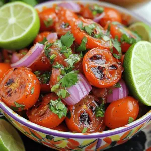 - 4 large tomatoes, halved - 1 small red onion, quartered - 2 cloves of garlic, unpeeled - 1 jalapeño, halved and deseeded - 1/4 cup fresh cilantro, chopped - 2 tablespoons olive oil - 1/2 teaspoon cumin powder - 1/2 teaspoon smoked paprika - Salt and pepper to taste - Juice of 1 lime Roasted tomato salsa is not just tasty; it packs a health punch too. Each serving has about 50 calories, making it a light dip option. The main star, the tomato, is rich in vitamins C and K. It also has antioxidants, which help fight free radicals. The jalapeño adds vitamin A and boosts metabolism. Cilantro offers vitamins A, C, and K, while garlic supports heart health. Using fresh ingredients gives this salsa a bright and vibrant flavor. You can enjoy this dip with tortilla chips or as a topping on grilled chicken or tacos. For the full recipe, check out the detailed instructions. First, preheat your oven to 400°F (200°C). This step ensures even cooking. While the oven heats, grab a baking sheet. Arrange the halved tomatoes, quartered onion, unpeeled garlic, and jalapeño on the sheet. Drizzle everything with two tablespoons of olive oil. Sprinkle cumin, smoked paprika, salt, and pepper over the top. These seasonings add depth to your salsa. Roast the vegetables for 20-25 minutes. You’ll know they’re done when the tomatoes blister and the onion softens. The garlic should feel soft and caramelized. This roasting process enhances their natural sweetness and flavor. Keep an eye on them to avoid burning. The aroma will fill your kitchen, making it hard to wait! After roasting, take the baking sheet out of the oven. Let the vegetables cool slightly. Squeeze the garlic out of its skin and add it to a blender or food processor. Next, add the roasted tomatoes, onion, and jalapeño. Blend until you reach your desired consistency, whether smooth or chunky. After blending, add the juice of one lime and the chopped cilantro. Stir well and taste. Adjust seasoning if needed. Let the salsa sit for 15-30 minutes. This resting time helps the flavors mix beautifully. For the full recipe, check the link! Roasting brings out the sweet flavors in tomatoes. I recommend roasting them for 20 to 25 minutes. Look for tomatoes that are slightly blistered and soft. Choose ripe, firm tomatoes for the best taste. Heirloom or vine-ripened tomatoes work great. They have a rich flavor that shines through in this salsa. Roasted tomato salsa pairs well with many dishes. Try it with tortilla chips for a quick snack. It also makes a great topping for tacos or grilled meats. For serving, use a colorful bowl to make it pop. Garnish with cilantro and lime wedges to add a fresh touch. To boost the flavor, add extra spices like oregano or chili powder. You can swap jalapeño for a milder pepper if you want less heat. For more spice, try adding crushed red pepper or more jalapeño. This flexibility lets you adjust the heat to your liking. For the full recipe, check out the detailed instructions and enjoy a delicious dip! {{image_2}} You can swap the jalapeño for other peppers. If you want less heat, try a bell pepper. If you love spice, use a serrano or habanero. For herbs, cilantro is great, but you can use parsley or basil for a different taste. Each swap gives a unique twist to the salsa. To add a smoky flavor, try roasting your vegetables longer. You can even add smoked salt for extra depth. For texture, some people prefer a chunky salsa, while others like it smooth. Blend it to your liking! Adjust the blending time to get your perfect texture. In summer, use ripe garden tomatoes for the best taste. In fall, add roasted squash for sweetness. You can also mix in fruits like mango or peach. This adds a fun twist to the salsa. Get creative and use what is fresh and in season! To keep your roasted tomato salsa fresh, store it in an airtight container. Place it in the fridge right after it cools. This method keeps flavors intact. Roasted tomato salsa lasts up to five days in the fridge. If you see mold or off smells, toss it out. If you want to save salsa for later, freezing works well. First, pour it into freezer-safe bags or containers. Leave some space at the top for expansion. Seal tightly to avoid air. Salsa can last up to three months in the freezer. When you’re ready to eat, move it to the fridge overnight to thaw. Avoid using a microwave to thaw, as it can change the taste. If your salsa is frozen, you can reheat it gently on the stove. Use low heat and stir often to keep it smooth. If it looks watery after thawing, blend it again to restore texture. If the salsa smells bad or tastes off, it’s best to discard it. Quality matters, so trust your senses! To add heat, you can use more jalapeños. Try leaving some seeds in. You can also add a pinch of cayenne pepper or crushed red pepper flakes. For a smoky kick, chipotle peppers in adobo sauce work well. Remember to taste as you go. This way, you can control the spice. Yes, you can use canned tomatoes. Canned tomatoes are often ripe and ready to use. They can save time, but they might lack the fresh taste of roasted tomatoes. Fresh tomatoes have a brighter flavor and better texture when roasted. Choose high-quality canned tomatoes if you use them. Roasted tomato salsa is versatile! You can use it as a dip for chips or veggies. It makes a great topping for grilled chicken, fish, or tacos. Try it on eggs or in pasta dishes for added flavor. You can even mix it into soups for a nice twist. For more ideas, check out the Full Recipe. This blog post showed you how to make tasty roasted tomato salsa. You learned about fresh ingredients, seasonings, and the nutritional benefits they offer. We covered easy step-by-step cooking tips, ways to enhance flavor, and how to store leftovers. Roasted tomato salsa is simple to make and fun to adapt. Enjoy your homemade salsa with your favorite dishes!