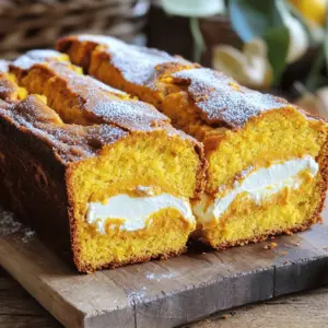 1. Preheat your oven to 350°F (175°C). Grease a 9x5-inch loaf pan. 2. In a medium bowl, whisk together the dry ingredients: - 2 cups all-purpose flour - 1 teaspoon baking soda - 1 teaspoon baking powder - 1 teaspoon cinnamon - ½ teaspoon nutmeg - ½ teaspoon salt 3. In a large bowl, mix the wet ingredients until smooth: - 1 cup canned pumpkin puree - 1 cup granulated sugar - ½ cup brown sugar - ½ cup vegetable oil - 3 large eggs - 1 teaspoon vanilla extract 4. Gradually add the dry mix to the wet mix. Stir until just combined. 5. Avoid overmixing. This keeps your bread soft and fluffy. 6. In a separate bowl, mix the cream cheese filling: - 8 ounces cream cheese, softened - ¼ cup powdered sugar - 1 teaspoon lemon juice Mix until smooth with no lumps. 7. Pour half of the pumpkin batter into the loaf pan. Spread the cream cheese filling over the batter. Leave a half-inch border. Pour the remaining pumpkin batter on top, spreading it gently. 8. Bake for 60-70 minutes. Check with a toothpick in the center. It should come out clean. 9. Once baked, let it cool in the pan for 15 minutes. Then, transfer to a wire rack to cool completely. To know when your bread is done, use a toothpick. Insert it in the center. If it comes out clean, your bread is ready. If it has wet batter, bake a little longer. For even baking, make sure your oven is preheated. Use the middle rack for best heat circulation. Avoid opening the oven door too often, as this can change the temperature. Serve your pumpkin bread warm for the best taste. Slice it and arrange on a nice plate. A light dusting of powdered sugar adds charm. You can also serve it with whipped cream. For a fun twist, add a scoop of vanilla ice cream on the side. Common pitfalls include overmixing the batter. Mix until just combined to keep the bread tender. If your cream cheese filling sinks, try chilling it before adding. This helps it hold its shape during baking. Avoid using cold ingredients; they should be at room temperature for the best mix and rise. For the full recipe, check out the details shared earlier. {{image_2}} You can make your cream cheese filled pumpkin bread even more exciting. Try adding spices like ginger or allspice for a more robust flavor. You can also mix in nuts, like walnuts or pecans, for a crunchy texture. Chocolate chips add a sweet twist. If you love dried fruit, consider raisins or cranberries. Each of these adds a unique touch to the bread. If you need gluten-free options, use a blend of gluten-free flour. You can find good blends at most stores. For a vegan version, swap eggs for flax eggs. Mix one tablespoon of flaxseed meal with three tablespoons of water. Let it sit until it thickens. Use a plant-based cream cheese for the filling. Both options keep the bread tasty and moist. Using fresh pumpkin instead of canned can change the flavor. Roast and puree fresh pumpkin for a richer taste. If fresh pumpkin is not available, canned works well. You can also try adding seasonal flavors like apple or maple. These add warmth and sweetness. Mixing in spices like cloves or cardamom brings fall vibes to your bread. To keep your leftover pumpkin bread fresh, wrap it tightly. Use plastic wrap or aluminum foil. This helps to prevent drying out. You can also place it in an airtight container for extra protection. Choose a container that fits your bread well. A loaf pan works nicely if you have one. If not, any container with a lid will do. Just make sure it's sealed tight. Freezing your pumpkin bread is simple. First, let it cool completely. Then, wrap it in plastic wrap. After that, place it in a freezer bag. Remove as much air as you can before sealing. This will help keep out freezer burn. To thaw, take the bread out of the freezer. Place it in the fridge overnight. If you need it faster, leave it at room temperature for a few hours. At room temperature, pumpkin bread lasts about three days. Keep it in a cool, dry place. If you place it in the fridge, it can last up to a week. For the best taste, eat it within a few days. This way, you enjoy the soft, moist texture. If you freeze it, it can last up to three months. Just remember to thaw it properly for the best flavor. For the full recipe, refer to the previous sections. Yes, you can use fresh pumpkin. Start with a small pumpkin. Cut it in half and remove the seeds. Roast the halves until soft. Cool the pumpkin and then scoop out the flesh. Mash it until smooth. Use this fresh puree in the same amount as canned. Fresh pumpkin has a lighter taste and texture, adding a lovely touch to your bread. Just make sure it is well-drained to avoid excess moisture. To keep the cream cheese filling from sinking, chill it first. Make sure your cream cheese filling is cold before adding it to the batter. You can also spoon some pumpkin batter into the pan first. This layer helps hold the filling in place. When you pour the remaining batter on top, avoid mixing it too much. These steps will help your filling stay where it belongs. Yes, mini loaves are a great idea! Use small loaf pans, about 5x3 inches. Fill each pan halfway with batter and add the cream cheese filling as normal. Bake mini loaves for about 25-30 minutes. Always check with a toothpick to see if they are done. Adjust your baking time based on how many mini loaves you make. Enjoy the fun of sharing these smaller treats! In this blog post, we explored how to make delicious pumpkin bread with cream cheese filling. We covered the key ingredients, step-by-step instructions, creating variations, and helpful storage tips. Remember, the right balance of wet and dry ingredients makes the difference. With practice and these tips, you can bake bread that looks great and tastes even better. So, gather your ingredients, follow the steps, and enjoy sharing your tasty creation with friends and family. Happy baking!