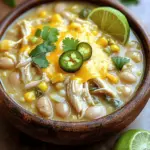 To make the Easiest Crockpot White Chicken Chili, you need these simple ingredients: - 1 pound boneless, skinless chicken breasts - 2 cans (15 oz each) white beans, drained and rinsed - 1 can (15 oz) corn, drained - 1 can (4 oz) diced green chiles - 1 medium onion, diced - 3 cloves garlic, minced - 2 cups low-sodium chicken broth - 1 teaspoon ground cumin - 1 teaspoon chili powder - ½ teaspoon smoked paprika - Salt and pepper to taste - 1 cup sour cream - 1 cup shredded Monterey Jack cheese - Fresh cilantro, for garnish Each ingredient brings its own flavor. The chicken is tender and juicy. The white beans add creaminess. Corn gives a sweet crunch, and the green chiles add a mild kick. Using low-sodium chicken broth keeps the dish light and fresh. The spices, cumin and chili powder, add warmth. Smoked paprika gives a nice depth of flavor. Don’t skip the sour cream and cheese! They make the dish creamy and rich. Fresh cilantro on top brightens it all up. For the full recipe, you can find it mentioned above. First, let’s chop the vegetables. Take your onion and garlic. Dice the onion into small pieces. Mince the garlic cloves finely. This helps release their flavors. Next, prepare the chicken. Use boneless, skinless chicken breasts. You don’t need to cut them up. Just place them whole in the crockpot. They will cook down nicely as the chili simmers. Now, layer your ingredients in the crockpot. Start with the chicken at the bottom. This keeps it moist while cooking. Next, add the white beans, corn, diced green chiles, chopped onion, and minced garlic over the chicken. Pour in the chicken broth. Sprinkle the spices—cumin, chili powder, and smoked paprika. Add salt and pepper to taste. Stir gently, but don’t disturb the chicken too much. Cook on low for 6 to 8 hours or on high for about 4 hours. The chicken should be fully cooked and tender when done. After cooking, safely remove the chicken breasts. Use two forks to shred the chicken. This makes it easy to mix back into the chili. Now, return the shredded chicken to the crockpot. Stir in the sour cream and shredded Monterey Jack cheese. Mix until everything is melted and well combined. Taste your chili. Adjust the seasonings if needed. Let it cook for another 10 to 15 minutes on low. This blending time enhances the flavors. Enjoy the creamy goodness of the easiest crockpot white chicken chili! For the complete recipe, check out the Full Recipe. To add more flavor, use these seasonings: - Ground cumin - Chili powder - Smoked paprika These spices give depth and warmth. If you like it spicy, add more chili powder or some diced jalapeños. Adjust to your taste. Remember, you can always add heat but can’t take it away. Sour cream and cheese are key to a creamy chili. They give richness and balance the spices. Stir in one cup of sour cream and one cup of shredded Monterey Jack cheese near the end. For alternatives, try cream cheese or Greek yogurt. Both can add creaminess without changing the flavor too much. Garnish your chili to make it look great. Here are some ideas: - Fresh cilantro - Extra shredded cheese - A slice of lime or avocado Pair your chili with bread, rice, or a fresh salad. This adds texture and makes your meal complete. Check out the Full Recipe for more tips on serving! {{image_2}} You can switch chicken for turkey if you want. Turkey works well and tastes great. If you prefer plant-based meals, use chickpeas or tofu instead. Both give nice flavor and protein. For beans, you can swap white beans for black beans or pinto beans. Each will change the taste a bit, but they all work. Feel free to add veggies like bell peppers or zucchini for more depth. To make your chili milder, skip the spicy peppers. You can also add more sour cream to balance heat. If you want a kick, add jalapeños or hot sauce. Start with a little, then taste before adding more. Spices can always be adjusted to your liking. This chili can easily be gluten-free. Just check your broth and spices for hidden gluten. To make it dairy-free, swap sour cream for coconut cream or a cashew-based cream. These keep the creaminess while making it safe for dairy-free diets. For the full recipe, check out Creamy White Chicken Chili Delight. To store leftovers, let the chili cool first. Place it in an airtight container. This will keep it fresh. You can store the chili in the fridge for up to four days. Use glass or plastic containers for best results. They help keep the food safe and tasty. If you want to freeze the chili, let it cool completely. Then, transfer it to freezer-safe bags or containers. Remove as much air as you can. This helps prevent freezer burn. You can freeze the chili for up to three months. When you’re ready to eat it, just thaw it overnight in the fridge. For reheating, the best method is on the stove. Gently warm it over low heat. Stir often to ensure even heating. You can also use the microwave. If you do, heat it in short bursts. Stir in between to avoid hot spots. To keep the chicken moist, add a splash of broth or water before reheating. This will prevent it from drying out. Enjoy your Easiest Crockpot White Chicken Chili again and again! Can I cook this chili on the stovetop instead? Yes, you can cook this chili on the stovetop. Use a large pot and follow the same steps. Cook the chili on medium heat for about 30 to 40 minutes. Stir often. Check the chicken for doneness. It should be tender and easy to shred. How can I thicken the chili if it's too watery? If your chili is too watery, you have a few options. You can mash some of the beans against the side of the pot. This adds body. Another way is to simmer it uncovered for a bit. This will help reduce the liquid. You can also add a cornstarch slurry, made from cornstarch and water. How long can I keep the chili in the fridge? You can keep the chili in the fridge for about 3 to 4 days. Store it in an airtight container. Make sure it cools down before you seal it. This helps preserve flavor and texture. What is the best way to check for doneness? To check for doneness, use a meat thermometer. The internal temperature of the chicken should reach 165°F. If you don’t have a thermometer, cut a piece of chicken. It should look white and no longer pink. Is canned chicken broth okay to use? Yes, canned chicken broth is great for this recipe. It saves time and adds flavor. Just choose a low-sodium option for better control over saltiness. Can this recipe be doubled for a larger crowd? Absolutely! You can double this recipe easily. Just ensure your crockpot is large enough to hold all the ingredients. Adjust the cooking time slightly if needed, but keep an eye on the chicken for doneness. If you want the full recipe, check the earlier sections. This blog post covered an easy and delicious chili recipe. You learned about the key ingredients and how to prepare, cook, and serve the dish. I shared tips for making the chili creamy and flavorful. You found ideas for variations and storage too. In closing, enjoy this recipe for cozy meals. Whether you spice it up or keep it mild, it’s sure to satisfy. Happy cooking!