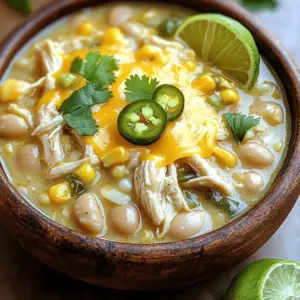 To make the Easiest Crockpot White Chicken Chili, you need these simple ingredients: - 1 pound boneless, skinless chicken breasts - 2 cans (15 oz each) white beans, drained and rinsed - 1 can (15 oz) corn, drained - 1 can (4 oz) diced green chiles - 1 medium onion, diced - 3 cloves garlic, minced - 2 cups low-sodium chicken broth - 1 teaspoon ground cumin - 1 teaspoon chili powder - ½ teaspoon smoked paprika - Salt and pepper to taste - 1 cup sour cream - 1 cup shredded Monterey Jack cheese - Fresh cilantro, for garnish Each ingredient brings its own flavor. The chicken is tender and juicy. The white beans add creaminess. Corn gives a sweet crunch, and the green chiles add a mild kick. Using low-sodium chicken broth keeps the dish light and fresh. The spices, cumin and chili powder, add warmth. Smoked paprika gives a nice depth of flavor. Don’t skip the sour cream and cheese! They make the dish creamy and rich. Fresh cilantro on top brightens it all up. For the full recipe, you can find it mentioned above. First, let’s chop the vegetables. Take your onion and garlic. Dice the onion into small pieces. Mince the garlic cloves finely. This helps release their flavors. Next, prepare the chicken. Use boneless, skinless chicken breasts. You don’t need to cut them up. Just place them whole in the crockpot. They will cook down nicely as the chili simmers. Now, layer your ingredients in the crockpot. Start with the chicken at the bottom. This keeps it moist while cooking. Next, add the white beans, corn, diced green chiles, chopped onion, and minced garlic over the chicken. Pour in the chicken broth. Sprinkle the spices—cumin, chili powder, and smoked paprika. Add salt and pepper to taste. Stir gently, but don’t disturb the chicken too much. Cook on low for 6 to 8 hours or on high for about 4 hours. The chicken should be fully cooked and tender when done. After cooking, safely remove the chicken breasts. Use two forks to shred the chicken. This makes it easy to mix back into the chili. Now, return the shredded chicken to the crockpot. Stir in the sour cream and shredded Monterey Jack cheese. Mix until everything is melted and well combined. Taste your chili. Adjust the seasonings if needed. Let it cook for another 10 to 15 minutes on low. This blending time enhances the flavors. Enjoy the creamy goodness of the easiest crockpot white chicken chili! For the complete recipe, check out the Full Recipe. To add more flavor, use these seasonings: - Ground cumin - Chili powder - Smoked paprika These spices give depth and warmth. If you like it spicy, add more chili powder or some diced jalapeños. Adjust to your taste. Remember, you can always add heat but can’t take it away. Sour cream and cheese are key to a creamy chili. They give richness and balance the spices. Stir in one cup of sour cream and one cup of shredded Monterey Jack cheese near the end. For alternatives, try cream cheese or Greek yogurt. Both can add creaminess without changing the flavor too much. Garnish your chili to make it look great. Here are some ideas: - Fresh cilantro - Extra shredded cheese - A slice of lime or avocado Pair your chili with bread, rice, or a fresh salad. This adds texture and makes your meal complete. Check out the Full Recipe for more tips on serving! {{image_2}} You can switch chicken for turkey if you want. Turkey works well and tastes great. If you prefer plant-based meals, use chickpeas or tofu instead. Both give nice flavor and protein. For beans, you can swap white beans for black beans or pinto beans. Each will change the taste a bit, but they all work. Feel free to add veggies like bell peppers or zucchini for more depth. To make your chili milder, skip the spicy peppers. You can also add more sour cream to balance heat. If you want a kick, add jalapeños or hot sauce. Start with a little, then taste before adding more. Spices can always be adjusted to your liking. This chili can easily be gluten-free. Just check your broth and spices for hidden gluten. To make it dairy-free, swap sour cream for coconut cream or a cashew-based cream. These keep the creaminess while making it safe for dairy-free diets. For the full recipe, check out Creamy White Chicken Chili Delight. To store leftovers, let the chili cool first. Place it in an airtight container. This will keep it fresh. You can store the chili in the fridge for up to four days. Use glass or plastic containers for best results. They help keep the food safe and tasty. If you want to freeze the chili, let it cool completely. Then, transfer it to freezer-safe bags or containers. Remove as much air as you can. This helps prevent freezer burn. You can freeze the chili for up to three months. When you’re ready to eat it, just thaw it overnight in the fridge. For reheating, the best method is on the stove. Gently warm it over low heat. Stir often to ensure even heating. You can also use the microwave. If you do, heat it in short bursts. Stir in between to avoid hot spots. To keep the chicken moist, add a splash of broth or water before reheating. This will prevent it from drying out. Enjoy your Easiest Crockpot White Chicken Chili again and again! Can I cook this chili on the stovetop instead? Yes, you can cook this chili on the stovetop. Use a large pot and follow the same steps. Cook the chili on medium heat for about 30 to 40 minutes. Stir often. Check the chicken for doneness. It should be tender and easy to shred. How can I thicken the chili if it's too watery? If your chili is too watery, you have a few options. You can mash some of the beans against the side of the pot. This adds body. Another way is to simmer it uncovered for a bit. This will help reduce the liquid. You can also add a cornstarch slurry, made from cornstarch and water. How long can I keep the chili in the fridge? You can keep the chili in the fridge for about 3 to 4 days. Store it in an airtight container. Make sure it cools down before you seal it. This helps preserve flavor and texture. What is the best way to check for doneness? To check for doneness, use a meat thermometer. The internal temperature of the chicken should reach 165°F. If you don’t have a thermometer, cut a piece of chicken. It should look white and no longer pink. Is canned chicken broth okay to use? Yes, canned chicken broth is great for this recipe. It saves time and adds flavor. Just choose a low-sodium option for better control over saltiness. Can this recipe be doubled for a larger crowd? Absolutely! You can double this recipe easily. Just ensure your crockpot is large enough to hold all the ingredients. Adjust the cooking time slightly if needed, but keep an eye on the chicken for doneness. If you want the full recipe, check the earlier sections. This blog post covered an easy and delicious chili recipe. You learned about the key ingredients and how to prepare, cook, and serve the dish. I shared tips for making the chili creamy and flavorful. You found ideas for variations and storage too. In closing, enjoy this recipe for cozy meals. Whether you spice it up or keep it mild, it’s sure to satisfy. Happy cooking!
