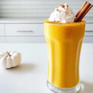 To make a cozy pumpkin pie protein smoothie, you'll need these key ingredients: - 1 cup pumpkin puree (canned or fresh) - 1 banana (frozen for creaminess) - 1 cup almond milk (or any milk of choice) - 1 scoop vanilla protein powder - 1 teaspoon pumpkin pie spice (or a mix of cinnamon, nutmeg, and ginger) - 1 tablespoon maple syrup (or honey) These ingredients blend to create a smooth and thick texture. The pumpkin adds a rich flavor and nutrition. The banana helps make the smoothie creamy. Almond milk gives it a light base, perfect for balancing flavors. If you want to boost the taste, consider these optional add-ins: - 1 tablespoon chia seeds (for thickness) - Ice cubes (for a thicker consistency) Adding chia seeds gives extra fiber and omega-3s. Ice cubes can make the smoothie icy and refreshing. You can also try a dash of vanilla extract for more depth. Let’s explore the benefits of the main ingredients: - Pumpkin puree: Packed with vitamins A and C. It’s also low in calories and high in fiber. - Banana: Provides potassium and natural sweetness. It helps with energy levels. - Almond milk: Low in calories and rich in vitamins D and E. It keeps the smoothie light. - Protein powder: A great way to add protein. It helps with muscle repair and keeps you full. - Pumpkin pie spice: Combines flavors and adds antioxidants. It makes the smoothie taste like fall. - Maple syrup: A natural sweetener with minerals and antioxidants. It adds a touch of sweetness without refined sugar. Choosing these ingredients makes your smoothie not just tasty but also healthy. Enjoy the warmth of flavors with each sip! Start by gathering your ingredients. You need pumpkin puree, a frozen banana, and almond milk. The frozen banana adds a nice creaminess. In your blender, combine the pumpkin puree, frozen banana, and almond milk. This mix gives a rich base for your smoothie. Next, add one scoop of vanilla protein powder. This boosts the protein and flavor. Sprinkle in one teaspoon of pumpkin pie spice. This spice blend adds warmth and depth. Drizzle in one tablespoon of maple syrup for sweetness. If you want it thicker, add one tablespoon of chia seeds. Blend on high speed until the mixture is smooth and creamy. If you prefer a thicker texture, toss in a few ice cubes. Blend again until you reach your desired consistency. For an extra creamy smoothie, try adding a dollop of whipped coconut cream on top. This adds a lovely texture and taste. You can also garnish with a sprinkle of cinnamon for added flavor. If you love cozy drinks, serve it with a cinnamon stick. This not only looks great, but it adds a nice aroma as you sip. To make your smoothie just right, taste it after blending. If it needs more sweetness, add a little maple syrup or honey. You can also sprinkle in some extra cinnamon for flavor. Remember, sweetness can vary by the banana's ripeness. A riper banana makes your smoothie sweeter. For a creamy texture, always use a frozen banana. This creates a thick and smooth base. If you want it thicker, add chia seeds or ice cubes. Blend on high until you achieve your desired consistency. If it feels too thick, add a splash more almond milk to loosen it up. Avoid using too much liquid; it can make your smoothie runny. Stick to one cup of milk. Another mistake is not blending long enough. Blend until fully smooth for the best taste. Lastly, don’t skip the spices! They add important flavor and warmth to your cozy pumpkin pie protein smoothie. {{image_2}} You can easily make this smoothie dairy-free. Switch almond milk for coconut milk or oat milk. Both options add a nice flavor. They keep the smoothie smooth and creamy. If you want a nut-free option, try rice milk. It works well too! Want to boost the nutrition? Add some superfoods! You can toss in a tablespoon of flaxseed for fiber. It's great for digestion. Another option is adding a scoop of spinach. It gives you vitamins without changing the taste much. You can also mix in some protein-rich hemp seeds. They add a nutty flavor and extra nutrients. Spices can elevate your smoothie. If you love heat, add a pinch of cayenne pepper. This gives a spicy kick! You can also try a dash of vanilla extract for sweetness. Another great option is to use cardamom. It adds a warm, fragrant note. Don't be afraid to experiment with flavors! To keep your cozy pumpkin pie protein smoothie fresh, store it in an airtight container. Glass jars work great for this. Make sure to fill it to the top to limit air exposure. This helps keep your smoothie tasty and prevents browning. You can store it in the fridge for up to 24 hours. After that, the flavor and texture may not be the same. If you have extra ingredients, refreeze them for later use. First, chop and portion the banana and pumpkin puree. Place them in freezer bags or containers. Squeeze out as much air as possible before sealing. Label the bags with the date. You can store these for up to three months. When you’re ready to make your smoothie again, just blend the frozen ingredients directly. Meal prep makes mornings easier. You can prepare smoothie packs in advance. Use your favorite ingredients and portion them into bags. Include your protein powder and spices too. Just grab a bag, add your milk, and blend! This saves time and helps with portion control. Each pack should make one serving, keeping your smoothie healthy and balanced. Yes, you can use fresh pumpkin. Start by cooking the pumpkin until soft. Then, blend it until smooth. This option gives you a fresh taste. It may need some extra blending time compared to canned pumpkin. To make this smoothie vegan, choose plant-based milk. Almond milk works great. Use maple syrup instead of honey for sweetness. Ensure your protein powder is vegan, as some have dairy. You can use Greek yogurt or silken tofu instead of protein powder. Both add creaminess and protein. You can also add nuts or seeds for a protein boost. Just blend them well for a smooth texture. Yes, this smoothie can work as a meal replacement. It has protein, healthy fats, and fiber. The banana and pumpkin provide energy too. If you want it more filling, add some oats or a nut butter. This article covered how to make a tasty pumpkin pie protein smoothie. We explored essential ingredients, optional add-ins, and the key nutritional benefits. You learned step-by-step instructions for blending and tips to adjust sweetness. We also shared variations with dairy-free options and ways to enhance nutrition. Finally, we discussed storage tips to keep your smoothie fresh. Incorporating these tips and tricks will help you enjoy a delicious and healthy treat. Keep experimenting and find your perfect blend!