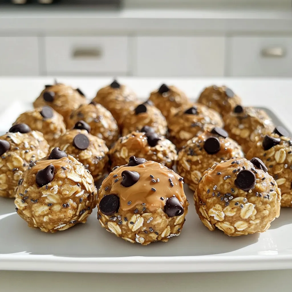- 1 cup rolled oats - ½ cup natural peanut butter - ¼ cup honey or maple syrup - ¼ cup chocolate chips (optional) - 2 tablespoons chia seeds - 1 teaspoon vanilla extract - A pinch of sea salt - Different nut butters - Dried fruits or seeds - Protein powder When making peanut butter oat bites, using the right ingredients matters. The rolled oats give these bites a chewy texture. Natural peanut butter adds rich flavor and healthy fat. Honey or maple syrup offers sweetness and binds the mixture. You can add chocolate chips for a fun twist, but they’re not needed. Chia seeds boost the nutrition of your bites. They add fiber and healthy omega-3s. Vanilla extract gives a warm aroma, while sea salt balances the sweetness. For optional add-ins, consider using different nut butters. Almond or cashew butter can change the flavor profile. Dried fruits or seeds can add more texture and taste. If you want extra protein, add a scoop of protein powder. This way, you can customize the recipe to fit your taste and needs. First, grab a large mixing bowl. In it, combine 1 cup of rolled oats, ½ cup of natural peanut butter, and ¼ cup of honey or maple syrup. Stir well until everything mixes together. Next, add in ¼ cup of chocolate chips, 2 tablespoons of chia seeds, 1 teaspoon of vanilla extract, and a pinch of sea salt. Mix until all the ingredients stick together nicely. Now, it’s time to form bite-sized balls. Use your hands to roll the mixture into small balls, about 1 inch in size. If the mixture is too sticky, wet your hands slightly. This trick makes rolling easier and keeps the mixture from sticking to you. Once you roll all the bites, place them on a parchment-lined baking sheet or plate. Refrigerate the bites for at least 30 minutes. This step helps them firm up. You can serve them chilled or at room temperature. Store any leftovers in an airtight container in the fridge for up to one week. Enjoy your tasty, no-bake snack! To make the perfect Peanut Butter Oat Bites, focus on texture. You want them sticky but not too wet. If they feel dry, add a touch more peanut butter or honey. For a sweeter bite, use more honey or a flavored syrup. Try adding a pinch of cinnamon for warmth or a dash of cocoa powder for a chocolatey twist. Use a large mixing bowl for easy stirring. A sturdy spatula works well to mix the ingredients. For rolling, your hands are best. If you want to keep things tidy, use a small scoop for even bites. For storage, choose airtight containers. Glass or BPA-free plastic will keep them fresh longer. Watch out for sticky or dry mixtures. If too sticky, wet your hands slightly when rolling. If too dry, mix in a bit more peanut butter or syrup. Also, be mindful of chilling time. Don’t rush it! Chill for at least 30 minutes. If you under-chill, the bites may fall apart. Over-chilling can make them too hard. Aim for a firm but soft texture. {{image_2}} You can easily change the taste of your peanut butter oat bites. For a chocolatey twist, add 2 tablespoons of cocoa powder. This gives a rich flavor without extra sweetness. You can also try adding spices like cinnamon or nutmeg for warmth. If you want a different nut butter, swap peanut butter for almond or cashew butter. Each nut butter will change the taste and texture. If you want to make these bites vegan, simply use maple syrup instead of honey. This swaps in a plant-based sweetener. For a gluten-free option, ensure your oats are certified gluten-free. You can also find dairy-free chocolate chips at many stores, making this snack perfect for all diets. Toppings can take your bites to the next level. Sprinkle on coconut flakes or chopped nuts for crunch. You can also enjoy these bites in smoothies. Just blend them with your favorite fruits and milk for a tasty treat. They also make a great addition to desserts, like yogurt or ice cream, for extra flavor and nutrition. To keep your peanut butter oat bites fresh, store them in an airtight container. This will help prevent moisture and air from making them soggy. A glass jar or a plastic container with a tight lid works well. Always place the bites in a single layer. If you stack them, use parchment paper to separate each layer. In the fridge, these bites will stay fresh for about one week. You can also freeze them for longer storage. Just place them in a freezer-safe bag or container. They will last up to three months in the freezer. When you're ready to eat, let them thaw in the fridge overnight or at room temperature for a few hours. Enjoy your healthy snack anytime! Yes, you can use crunchy peanut butter. It adds a nice texture. The bites will still hold together well. Just mix it in as you would creamy peanut butter. The bites are ready after they chill for at least 30 minutes. They should feel firm when you touch them. If they are too soft, chill them a bit longer. Absolutely! These bites are perfect for kids. They are tasty and packed with good ingredients. Plus, they are easy to make together as a fun activity. Yes, you can use maple syrup or agave syrup. Both will work well in this recipe. Choose what you prefer or have at home. Each bite has a balance of protein, fiber, and healthy fats. They provide energy and are a great snack option. You can enjoy them without guilt while satisfying your sweet tooth. These no-bake bites are easy to make and great for any snack. You only need a few simple ingredients like oats, peanut butter, and honey. Feel free to add your favorite mix-ins for extra flavor. Remember to store them properly for the best taste. Overall, this recipe is flexible and fun, allowing you to enjoy healthy treats your way. Now it’s time to roll up your sleeves and give it a try! You'll enjoy every bite.